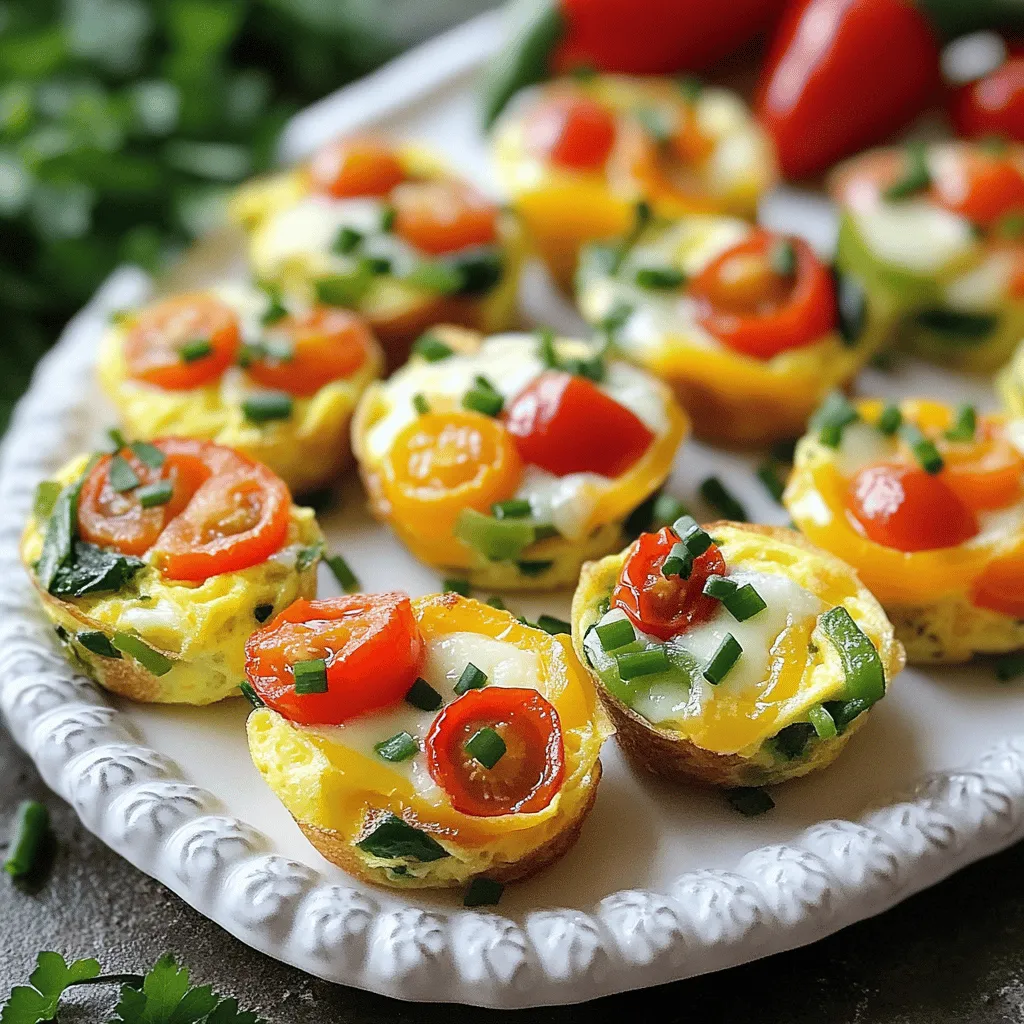 Um Gemüse- und Käse-Omelett-Häppchen zuzubereiten, brauchst du frische Zutaten. Hier sind die benötigten Zutaten: