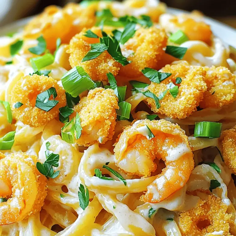 Für die Bang Bang Garnelen-Pasta brauchst du einige frische und leckere Zutaten. Hier ist eine Liste: - 225 g Linguine oder Spaghetti - 450 g Garnelen, geschält und entdarmt - 100 g Panko-Brösel - 60 g Weizenmehl - 2 große Eier, verquirlt - 2 Esslöffel Speisestärke Diese Zutaten bilden die Basis für dein Gericht. Die Pasta sorgt für den Hauptgeschmack, während die Garnelen die Proteinquelle sind. Die richtige Mischung aus Gewürzen macht das Gericht besonders. Du benötigst: - 1 Teelöffel Knoblauchpulver - 1 Teelöffel Paprika - 1/2 Teelöffel Salz - 1/4 Teelöffel schwarzer Pfeffer - 120 g Mayonnaise - 1 Esslöffel süße Chilisauce - 1 Esslöffel Sojasauce - 1 Teelöffel Sriracha (nach Geschmack anpassen) Diese Gewürze und Saucen geben der Pasta den einzigartigen Bang Bang Geschmack. Die Kombination aus Süße und Schärfe macht es spannend. Die Wahl der Garnelen ist wichtig. Hier sind einige Tipps: - Frische Garnelen: Achte darauf, dass sie frisch und klar aussehen. - Größe: Wähle große Garnelen für mehr Biss. - Herkunft: Kaufe Garnelen aus nachhaltiger Zucht. Frische und hochwertige Garnelen machen den Unterschied. Sie sorgen für den besten Geschmack in deiner Bang Bang Garnelen-Pasta. Wenn du mehr über das Rezept erfahren möchtest, schau dir die [Full Recipe] an. Um mit der Bang Bang Garnelen-Pasta zu starten, koche die Pasta zuerst. Nimm einen großen Topf und fülle ihn mit ausreichend gesalzenem Wasser. Bring das Wasser zum Kochen. Füge dann 225 g Linguine oder Spaghetti hinzu. Koche die Pasta gemäß den Anweisungen auf der Verpackung al dente. Nach dem Kochen gieße die Pasta ab, aber hebe etwa 120 ml Nudelwasser auf. Das hilft später, die Sauce cremig zu machen. Jetzt kommen die Garnelen an die Reihe. In einer großen Schüssel vermische 60 g Weizenmehl, 2 Esslöffel Speisestärke, 1 Teelöffel Knoblauchpulver, 1 Teelöffel Paprika, 1/2 Teelöffel Salz und 1/4 Teelöffel schwarzen Pfeffer. Wende die 450 g geschälten und entdarmten Garnelen in dieser Mischung, bis sie gleichmäßig beschichtet sind. Das gibt den Garnelen Geschmack und sorgt für eine gute Basis für die Panade. Jetzt kannst du die Garnelen panieren. Tauche die beschichteten Garnelen in 2 verquirlte Eier und wälze sie dann in 100 g Panko-Bröseln. In einer großen Pfanne erhitze etwa 1,25 cm Öl bei mittlerer Hitze. Wenn das Öl heiß ist, brate die Garnelen portionsweise goldbraun und knusprig, etwa 2-3 Minuten pro Seite. Lege die fertigen Garnelen auf einen mit Küchenpapier ausgelegten Teller, um überschüssiges Öl abtropfen zu lassen. Für die Bang Bang Sauce mische in einer kleinen Schüssel 120 g Mayonnaise, 1 Esslöffel süße Chilisauce, 1 Esslöffel Sojasauce und 1 Teelöffel Sriracha. Du kannst die Schärfe nach Geschmack anpassen. Jetzt wird es spannend! Nimm den Topf mit der gekochten Pasta und füge die Bang Bang Sauce hinzu. Mische alles gut durch und füge bei Bedarf das aufbewahrte Nudelwasser hinzu, um eine cremige Konsistenz zu erreichen. Hebe dann vorsichtig die knusprigen Garnelen unter die Pasta, bis alles gut vermischt ist. Serviere die Bang Bang Garnelen-Pasta auf Tellern und garniere sie mit geschnittenen Frühlingszwiebeln und frisch gehackter Petersilie. Das gibt einen tollen Farb- und Geschmackskick! Um die perfekte Sauce für deine Bang Bang Garnelen-Pasta zu bekommen, ist es wichtig, die richtigen Zutaten zu mischen. Beginne mit Mayonnaise als Basis. Füge dann süße Chilisauce und Sojasauce hinzu. Mische alles gut. Du kannst die Sriracha nach deinem Geschmack anpassen. Hast du eine cremige Sauce? Super! Wenn sie zu dick ist, gib etwas Nudelwasser hinzu. Die Garnelen müssen bei der richtigen Temperatur gebraten werden. Erhitze das Öl auf mittlerer Hitze. Wenn das Öl heiß ist, fügen die Garnelen hinzu. Brate sie 2-3 Minuten pro Seite. Sie sollten goldbraun und knusprig sein. Wenn sie zu lange braten, werden sie zäh. Kontrolliere die Garnelen gut, um das beste Ergebnis zu erzielen. Ein häufiger Fehler ist, die Garnelen nicht gut zu panieren. Achte darauf, dass sie gleichmäßig mit Mehl, Ei und Panko bedeckt sind. Ein weiterer Fehler ist, die Sauce zu dick zu machen. Wenn die Sauce zu dick ist, wird die Pasta trocken. Verwende immer etwas Nudelwasser, um die gewünschte Konsistenz zu erreichen. Achte darauf, die Garnelen nicht zu lange zu braten. So bleiben sie zart und saftig. {{image_4}} Wenn du eine vegetarische Version der Bang Bang Sauce machen willst, ersetze die Mayonnaise durch eine pflanzliche Alternative. Du kannst auch Cashewcreme oder Joghurt verwenden. Diese Optionen geben der Sauce eine cremige Textur. Füge weiterhin süße Chilisauce und Sojasauce hinzu. Das sorgt für den typischen Geschmack. Für eine glutenfreie Bang Bang Garnelen-Pasta wähle glutenfreie Pasta. Achte darauf, dass die Panko-Brösel aus Reis oder Mais sind. Alternativ kannst du auch gemahlene Mandeln oder Kokosmehl verwenden. Diese Optionen geben den Garnelen eine knusprige Kruste. Überprüfe die Saucen auf versteckte Glutenquellen. Du kannst verschiedene Pastaformen verwenden. Linguine und Spaghetti sind beliebt, aber auch Fusilli oder Penne passen gut dazu. Jede Pasta hat ihre eigene Textur und nimmt die Sauce anders auf. Experimentiere mit den Formen, um deinen persönlichen Favoriten zu finden. Um die Reste der Bang Bang Garnelen-Pasta frisch zu halten, lege sie in einen luftdichten Behälter. Achte darauf, dass die Pasta und die Garnelen gut abgekühlt sind, bevor du sie verpackst. So vermeidest du Kondenswasser, das die Qualität beeinträchtigen könnte. Lagere die Reste im Kühlschrank und verbrauche sie innerhalb von drei Tagen. Wenn du die Pasta aufwärmen möchtest, nutze eine Pfanne oder die Mikrowelle. In der Pfanne erhitze etwas Olivenöl oder Butter. Füge die Reste hinzu und rühre gut um. So bleibt die Pasta schön cremig. In der Mikrowelle kannst du die Pasta in einem mikrowellengeeigneten Behälter aufwärmen. Decke den Behälter ab und erwärme die Pasta in kurzen Intervallen. Füge bei Bedarf etwas Nudelwasser hinzu, um die Konsistenz zu verbessern. Die Bang Bang Garnelen-Pasta hält sich im Kühlschrank etwa drei Tage. Achte darauf, die Reste richtig zu lagern. Wenn du die Pasta länger aufbewahren möchtest, friere sie ein. In einem gefriergeeigneten Behälter bleibt sie bis zu drei Monate frisch. Um die beste Qualität zu erhalten, erwärme die gefrorene Pasta langsam über Nacht im Kühlschrank, bevor du sie aufwärmst. Um die Schärfe der Bang Bang Sauce zu ändern, habe ich einen einfachen Trick. Du kannst mehr oder weniger Sriracha verwenden. Wenn du es milder magst, nimm weniger Sriracha. Für mehr Schärfe füge einfach mehr hinzu. Probiere es aus und finde deinen perfekten Geschmack. Diese Sauce ist sehr flexibel, also scheue dich nicht, zu experimentieren. Ja, du kannst die Garnelen ganz leicht durch Hühnchen ersetzen. Achte darauf, das Hühnchen gut zu würzen. Du kannst es in kleinere Stücke schneiden und dann wie die Garnelen zubereiten. Die Garzeit kann sich leicht ändern, also achte darauf, dass das Hühnchen gut durchgegart ist. Du wirst eine köstliche Bang Bang Hühnchen-Pasta erhalten! Das Rezept für Bang Bang Garnelen-Pasta hat seine Wurzeln in der asiatischen Küche. Es wurde populär in vielen Restaurants, besonders in den USA. Die Kombination aus würzigen und süßen Aromen macht es einzigartig. Es ist eine moderne Variante eines klassischen Gerichts, die viele Menschen begeistert. Du kannst die volle Rezeptanleitung im Abschnitt "Full Recipe" finden, um diese Köstlichkeit selbst zuzubereiten. Diese Bang Bang Garnelen-Pasta ist einfach zuzubereiten und sehr lecker. Wir haben die Hauptzutaten, Gewürze und Tipps für Garnelen behandelt. Die Schritt-für-Schritt-Anleitung macht das Kochen leicht. Tipps helfen dir, die perfekte Sauce zu erreichen und häufige Fehler zu vermeiden. Du kannst das Rezept anpassen, zum Beispiel vegetarisch oder glutenfrei. Reste lassen sich gut lagern und aufwärmen. Probiere diese leckere Pasta aus und genieße jede Gabel!