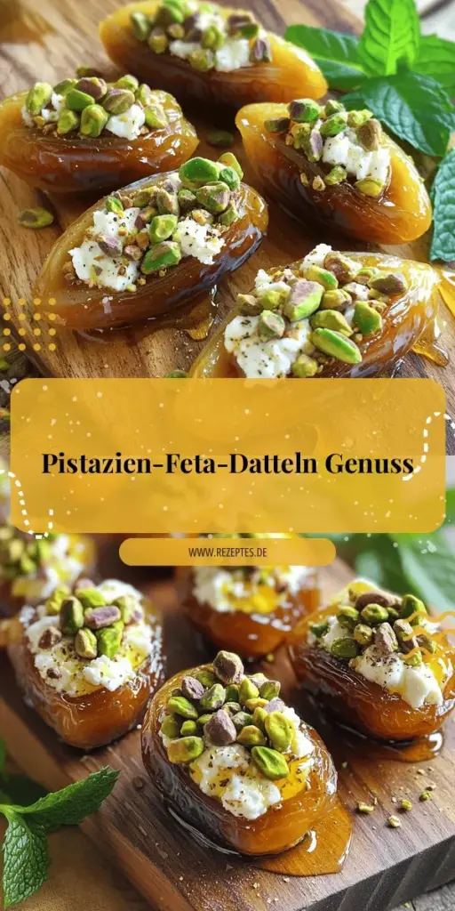 Entdecke einen leckeren und gesunden Snack mit unserem Rezept für Pistazio-Feta-Datteln! Diese köstliche Kombination aus süßen Datteln, würzigem Feta und knackigen Pistazien ist nicht nur geschmackvoll, sondern auch nahrhaft. Erfahre alles über die Zutaten, Zubereitung und kreative Variationen. Lass dir diesen schmackhaften Snack nicht entgehen und klicke hier, um die vollständigen Rezepte und Tipps zu entdecken!
