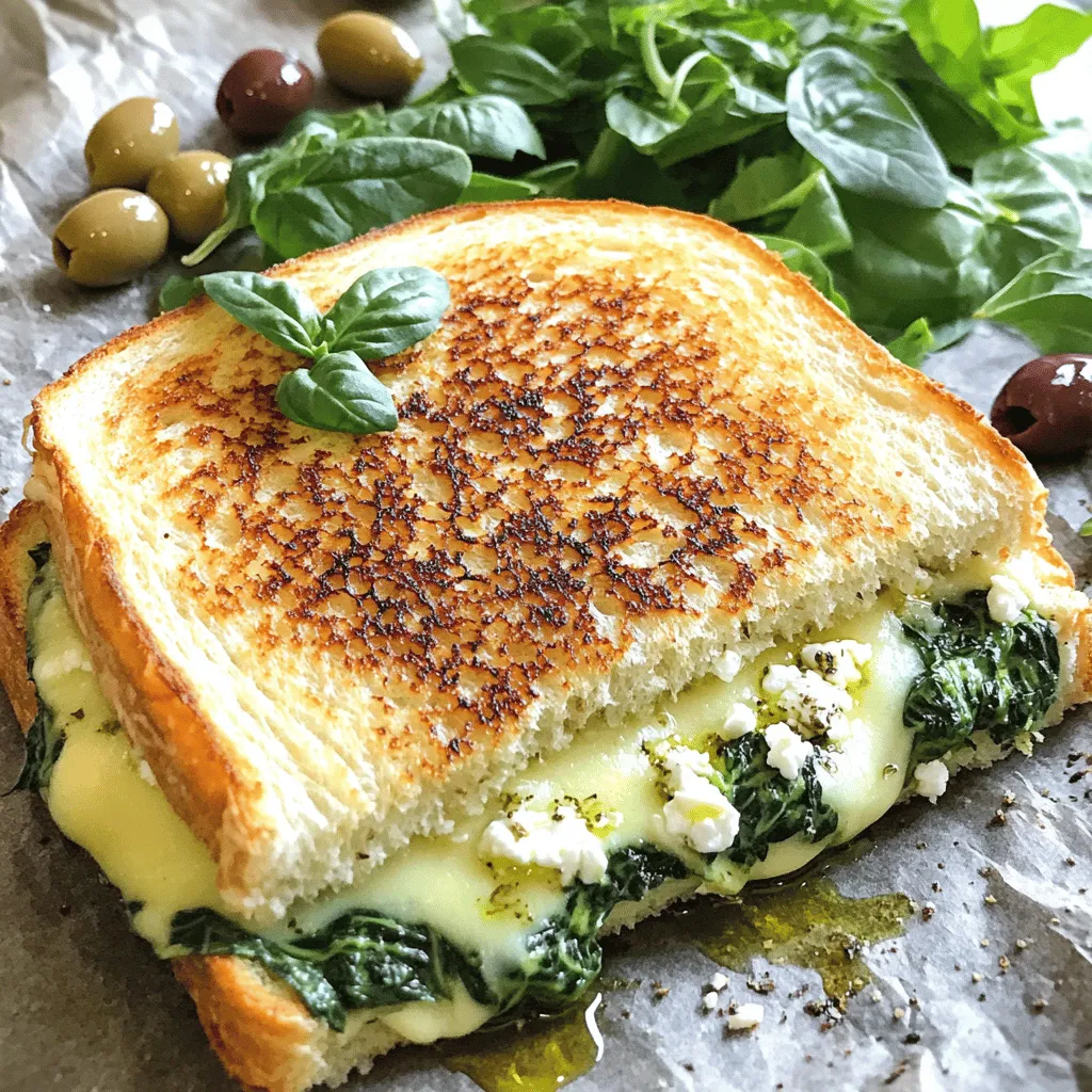 - 4 Scheiben Vollkornbrot - 200 g frischer Spinat - 150 g Feta-Käse - 150 g geriebener Mozzarella-Käse