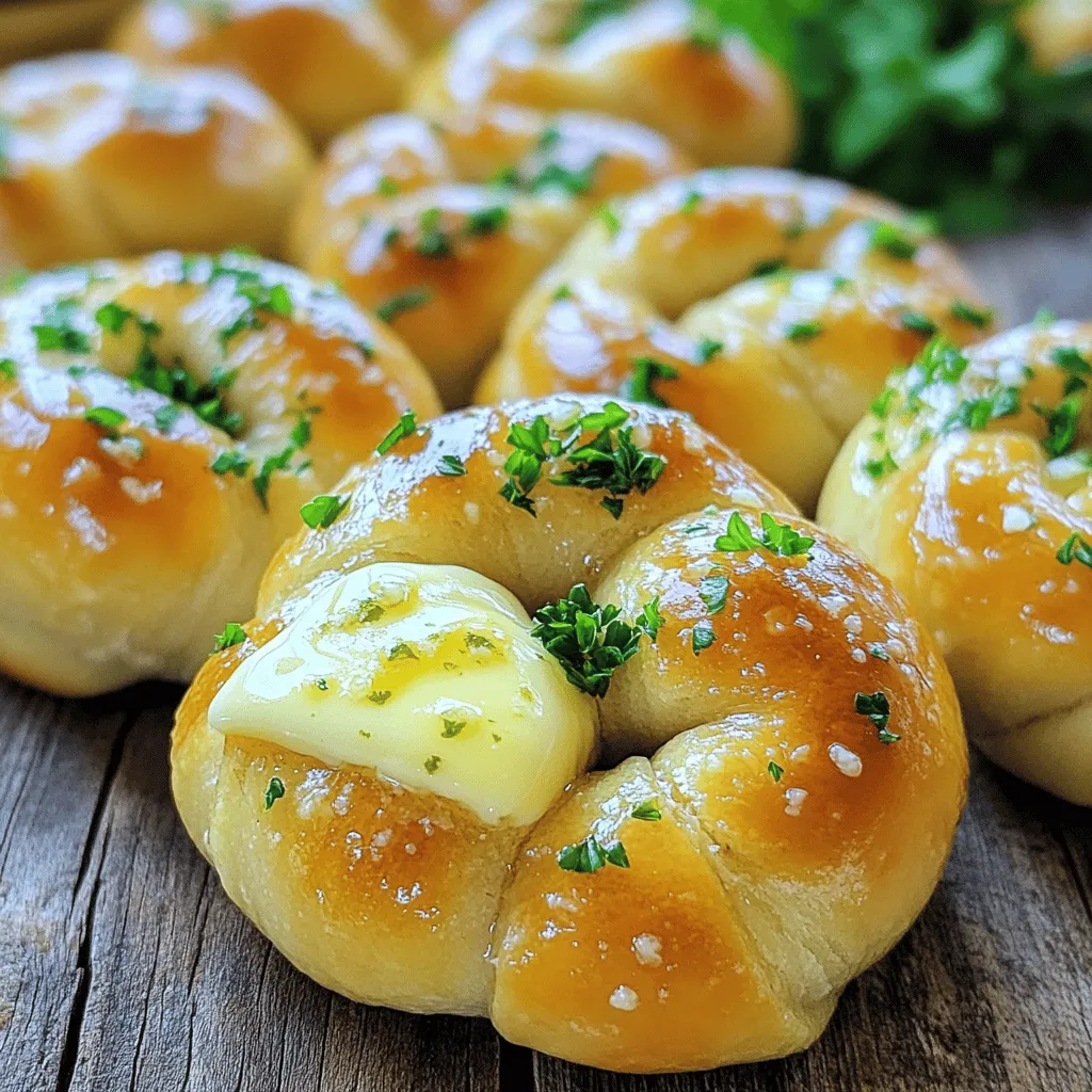 Um köstliche Knoblauch-Knoten zu machen, brauchst du folgende Hauptzutaten: - 3 Tassen Weizenmehl (Type 405) - 1 Esslöffel Zucker - 2 Teelöffel Trockenhefe - 1 Teelöffel Salz - 2 Esslöffel Olivenöl - 1 Tasse warmes Wasser (etwa 43°C) Diese Zutaten sind die Basis. Das Mehl gibt den Knoten Struktur. Die Hefe lässt den Teig aufgehen und macht ihn fluffig. Zucker füttert die Hefe und hilft beim Aufgehen. Zusätzlich zu den Hauptzutaten empfehle ich, diese leckeren Zutaten hinzuzufügen: - 6 Knoblauchzehen, fein gehackt - 1/4 Tasse ungesalzene Butter, geschmolzen - 1 Teelöffel getrockneter Oregano - 1/2 Teelöffel rote Paprikaflocken (optional) - Frische Petersilie, gehackt (zum Garnieren) Der Knoblauch bringt den typischen Geschmack. Butter macht die Knoten saftig. Oregano und Paprikaflocken geben den Knoten das gewisse Etwas. Um die Knoblauch-Knoten noch besser zu genießen, probiere diese Beilagen und Dips: - Marinara-Sauce - Knoblauchbutter-Dip - Frischer Salat Die Marinara-Sauce passt perfekt zu den Knoten. Der Knoblauchbutter-Dip gibt ein extra Aroma. Ein frischer Salat bringt einen schönen Kontrast. Wenn du mehr Ideen brauchst, sieh dir die [Full Recipe] an. Um den perfekten Hefeteig zu machen, beginne mit warmem Wasser. Mische es mit Zucker und Trockenhefe. Lass die Mischung etwa 5 bis 10 Minuten stehen, bis sie schaumig wird. In einer großen Schüssel vermenge das Weizenmehl und das Salz. Füge dann die Hefe-Wasser-Mischung und das Olivenöl hinzu. Rühre alles gut, bis ein grober Teig entsteht. Knete den Teig auf einer bemehlten Fläche für 8 bis 10 Minuten. Er sollte glatt und elastisch sein. Lege den Teig in eine gefettete Schüssel, decke ihn mit einem feuchten Tuch ab und lass ihn an einem warmen Ort für etwa eine Stunde gehen. Der Teig sollte sich verdoppeln. Wenn der Teig aufgegangen ist, drücke ihn mit der Handfläche herunter. Stürze den Teig auf eine bemehlte Fläche und teile ihn in 10 bis 12 gleich große Stücke. Rolle jedes Stück zu einem Strang von etwa 20 bis 25 cm. Nimm jeden Strang und forme ihn zu einem Knoten. Tucke die Enden unter den Knoten, damit er gut aussieht. Lege die Knoten auf ein Backblech mit Backpapier. Heize den Backofen auf 190°C vor. Während der Ofen aufheizt, lass die Knoten etwa 20 bis 30 Minuten gehen. In der Zwischenzeit mische die geschmolzene Butter, den gehackten Knoblauch, Oregano und die optionalen Paprikaflocken in einer kleinen Schüssel. Pinsle diese Mischung großzügig über die Knoten. Backe sie dann 15 bis 20 Minuten, bis sie goldbraun sind. Nach dem Backen bestreiche die Knoten mit der restlichen Knoblauchbutter und streue frische Petersilie darüber. So werden sie perfekt und lecker! Um den Teig für Knoblauch-Knoten perfekt zu machen, beachte ein paar einfache Tipps. Zuerst ist frische Hefe wichtig. Sie sorgt dafür, dass der Teig gut aufgeht. Achte auch darauf, das Wasser nur lauwarm zu verwenden. Zu heißes Wasser kann die Hefe töten. Während des Mischens solltest du die Zutaten gut vermengen. Knete den Teig mindestens acht Minuten lang. So wird er schön elastisch. Lass den Teig an einem warmen Ort gehen. Ein Ofen bei 30°C ist ideal. Die richtige Backtemperatur ist der Schlüssel zu perfekten Knoblauch-Knoten. Stelle deinen Ofen auf 190°C ein. Die Knoten brauchen etwa 15 bis 20 Minuten im Ofen. Achte darauf, dass sie goldbraun werden. Überprüfe die Knoten nach 15 Minuten. Wenn sie noch blass sind, lasse sie etwas länger backen. Ein guter Trick ist, die Knoten nach dem Backen mit etwas geschmolzener Butter zu bestreichen. Das gibt zusätzlichen Glanz und Geschmack. Für den besten Geschmack ist die richtige Aromatisierung wichtig. Verwende frischen Knoblauch, um die Knoten zu würzen. Du kannst auch getrocknete Kräuter wie Oregano oder Thymian hinzufügen. Diese Kräuter geben den Knoten einen tollen Geschmack. Wenn du es scharf magst, füge rote Paprikaflocken hinzu. Mische die Kräuter mit Butter und pinsle sie großzügig über die Knoten. Das sorgt für ein intensives Aroma. Probiere auch frische Petersilie als Garnitur. Sie bringt Farbe und Frische auf den Tisch. Für die genaue Zubereitung, schau dir die Full Recipe an. {{image_4}} Möchten Sie einen herzhaften Twist? Fügen Sie Käse zu den Knoten hinzu. Verwenden Sie geriebenen Parmesan oder Mozzarella. Mischen Sie den Käse in den Teig oder streuen Sie ihn über die Knoten vor dem Backen. Das gibt einen tollen Geschmack und eine schöne goldene Farbe. Für mehr Geschmack können Sie Kräuter und Gewürze hinzufügen. Mischen Sie getrocknete Kräuter wie Thymian oder Basilikum in den Teig. Alternativ können Sie frische Kräuter verwenden. Diese geben den Knoten ein frisches Aroma. Experimentieren Sie mit verschiedenen Gewürzen, um Ihre eigenen Kreationen zu machen. Haben Sie eine Glutenunverträglichkeit? Keine Sorge! Sie können glutenfreies Mehl verwenden. Achten Sie darauf, die richtige Mischung zu wählen. Diese Mehle können sich anders verhalten als Weizenmehl. Folgen Sie der gleichen Zubereitung wie im Full Recipe. So erhalten Sie trotzdem leckere Knoten, die jeder genießen kann. Wenn du Knoblauch-Knoten hast, die du nicht sofort isst, lagere sie im Kühlschrank. Lege sie in einen luftdichten Behälter. So bleiben sie frisch für etwa drei Tage. Wenn du sie länger aufbewahren möchtest, ist das Einfrieren eine bessere Option. Um deine Knoblauch-Knoten einzufrieren, lasse sie zuerst komplett abkühlen. Lege sie dann in einen Gefrierbeutel. Drücke die Luft heraus und verschließe den Beutel gut. Du kannst die Knoten bis zu drei Monate im Gefrierfach lassen. So bleiben sie lecker und frisch. Um die Knoten wieder warm zu machen, heize den Ofen auf 180°C vor. Lege die Knoten auf ein Backblech und backe sie für etwa 10 Minuten. So werden sie schön knusprig. Du kannst auch die Mikrowelle nutzen, aber sie werden nicht so knusprig. Erwärme sie für 20 bis 30 Sekunden, aber achte darauf, sie nicht zu überhitzen. Knoblauch-Knoten bleiben frisch für etwa 2 bis 3 Tage. Bewahre sie in einem luftdichten Behälter auf. Das hält sie weich. Du kannst sie auch im Kühlschrank lagern. So bleiben sie länger haltbar, aber sie verlieren etwas von ihrer Frische. Ja, du kannst Knoblauch-Knoten im Voraus machen. Bereite den Teig bis zum Formen der Knoten vor. Lasse ihn dann im Kühlschrank für bis zu 24 Stunden ruhen. Du kannst das Gehenlassen auch nach dem Formen machen. Beachte, dass sie dann etwas länger zum Backen brauchen. Die besten Knoblauch-Knoten findest du oft in lokalen Pizzerien oder Bäckereien. Einige Restaurants bieten sie als Beilage an. Achte auf frische Zutaten und gute Bewertungen. Du kannst auch den Full Recipe ausprobieren, um sie selbst zu Hause zu machen. In diesem Artikel haben wir die Zutaten und Schritte für perfekte Knoblauch-Knoten erkunden. Wir haben die Hauptzutaten, zusätzliche Gewürze und passende Beilagen angesehen. Die Schritt-für-Schritt-Anleitung hilft dir beim Teig, der Formgebung und dem Backen. Mit Tipps und Variationen hast du viele Optionen, um deine Knoten zu personalisieren. Denke an die Lagerung und das Aufwärmen deiner Knoblauch-Knoten. Ich hoffe, du findest diese Informationen nützlich und wage es, deine eigenen Knoblauch-Knoten zu machen!