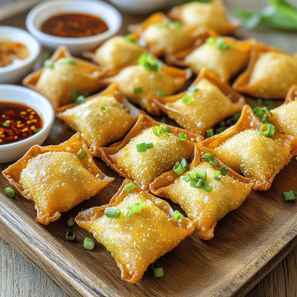 Die Hauptzutaten für die pikanten Schweinefleisch-Wontons sind einfach zu finden. Hier ist, was du brauchst: - 450 g gemahlenes Schweinefleisch - 2 Esslöffel Sojasauce - 1 Esslöffel Sesamöl - 1 Esslöffel frisch geriebener Ingwer - 2 Knoblauchzehen, fein gehackt - 1 Esslöffel Sriracha (nach Geschmack anpassen) - 1/2 Teelöffel rote Pfefferflocken (optional) - 1 Frühlingszwiebel, fein gehackt - Salz und Pfeffer nach Geschmack - Wasser (zum Verschließen der Wontons) Diese Zutaten sorgen für einen tollen Geschmack und eine saftige Füllung. Die Gewürze bringen den Wontons viel Geschmack. Sriracha gibt die Schärfe. Wenn du es schärfer magst, füge mehr hinzu. Die roten Pfefferflocken sind optional, aber sie verstärken das Aroma. Frischer Ingwer und Knoblauch bringen eine angenehme Tiefe. Sojasauce und Sesamöl geben den Wontons eine umami Note. Achte darauf, alles gut zu vermischen, damit die Aromen gleichmäßig verteilt sind. Für die Wontons brauchst du Wonton-Teigblätter. Diese sind in vielen Supermärkten erhältlich. Du kannst auch selbstgemachten Teig verwenden, wenn du das magst. Eine gute Alternative ist Frühlingsrollenteig. Dieser hat eine ähnliche Textur, ist aber etwas dicker. Wenn du eine glutenfreie Option suchst, probiere Reispapier. Es ist eine tolle Wahl und funktioniert gut für Füllungen. Wenn du die Wontons zubereiten möchtest, schau dir das vollständige Rezept für die pikanten Schweinefleisch-Wontons an. Um die Füllung zu machen, nehmen Sie eine große Schüssel. Geben Sie das gemahlene Schweinefleisch hinein. Fügen Sie zwei Esslöffel Sojasauce und einen Esslöffel Sesamöl hinzu. Dann kommen frisch geriebener Ingwer und zwei fein gehackte Knoblauchzehen dazu. Für etwas Schärfe geben Sie einen Esslöffel Sriracha und optional rote Pfefferflocken hinzu. Mischen Sie alles gut. Fügen Sie die fein gehackte Frühlingszwiebel und etwas Salz und Pfeffer nach Geschmack hinzu. Achten Sie darauf, dass die Füllung gut durchmischt ist. Jetzt sind wir bereit, die Wontons zu falten. Bereiten Sie Ihren Arbeitsplatz mit den Wonton-Teigblättern vor. Nehmen Sie ein Teigblatt und legen Sie etwa einen Teelöffel der Füllung in die Mitte. Befeuchten Sie die Ränder mit Wasser. Klappen Sie das Blatt in eine Dreiecksform und drücken Sie die Ränder fest zusammen. Drücken Sie die Luft heraus, damit die Wontons beim Frittieren nicht platzen. Um eine hübschere Form zu erzielen, ziehen Sie die beiden Ecken des Dreiecks zusammen. Befeuchten Sie die Ränder erneut und drücken Sie sie gut zusammen. Wiederholen Sie dies mit allen Teigblättern. Jetzt frittieren wir die Wontons. Erhitzen Sie in einer großen Pfanne Pflanzenöl auf mittelhoher Hitze. Das Öl sollte etwa einen Zoll hoch stehen. Wenn das Öl heiß ist, fügen Sie die Wontons in Chargen hinzu. Achten Sie darauf, dass sie nicht zu nah beieinander liegen. Frittieren Sie die Wontons für 3-4 Minuten auf jeder Seite. Sie sollen goldbraun und knusprig werden. Nehmen Sie sie mit einem Schaumlöffel heraus und legen Sie sie auf einen Teller mit Küchenpapier. So kann das überschüssige Öl abtropfen. Die ideale Temperatur für das Frittieren liegt bei etwa 180 °C. Wenn das Öl zu kalt ist, saugen sich die Wontons mit Öl voll. Wenn es zu heiß ist, verbrennen sie schnell. Verwenden Sie einen Küchenthermometer, um die Temperatur zu prüfen. So stellen Sie sicher, dass Ihre Wontons perfekt knusprig werden! Um die Schärfe deiner Wontons gut zu steuern, mische Sriracha und rote Pfefferflocken. Beginne mit einem Esslöffel Sriracha. Du kannst mehr hinzufügen, wenn du es schärfer magst. Probiere die Füllung, bevor du die Wontons schließt. So findest du die perfekte Balance. Denke daran, dass die Schärfe beim Frittieren etwas milder wird. Das Verschließen der Wontons ist entscheidend. Beginne mit einem Wonton-Teigblatt. Platziere einen Teelöffel Füllung in die Mitte. Befeuchte die Ränder mit Wasser. Klappe das Blatt zu und drücke die Ränder fest zusammen. Um sicherzustellen, dass sie gut verschlossen sind, forme sie in eine Dreiecksform. Drücke die Ecken zusammen für eine bessere Versiegelung. Dies verhindert, dass die Füllung beim Frittieren herausläuft. Der ideale Zeitpunkt zum Frittieren ist wichtig. Erhitze das Pflanzenöl auf mittelhoher Hitze. Um die richtige Temperatur zu prüfen, wirf einen kleinen Teigrest ins Öl. Wenn er sofort hochkommt, ist das Öl bereit. Frittiere die Wontons in kleinen Portionen. So bleiben sie knusprig und goldbraun. Achte darauf, dass das Öl nicht zu heiß wird, damit die Wontons nicht verbrennen. {{image_4}} Wenn du eine vegane Option suchst, kannst du das Schweinefleisch leicht ersetzen. Verwende stattdessen gemischtes Gemüse oder Tofu. Achte darauf, die Gewürze gut anzupassen. Du kannst die gleiche Füllung mit Karotten, Paprika und Pilzen machen. Das ergibt einen frischen und leckeren Geschmack. Achte darauf, die Gemüsemischung gut zu würzen. So bleibt der tolle Geschmack der Wontons erhalten. Die Gewürze machen die Wontons besonders. Du kannst die scharfe Sriracha durch süße Chilisauce ersetzen, wenn du es milder magst. Probiere auch Knoblauchpulver oder geräuchertes Paprikapulver für einen anderen Geschmack. Füge frische Kräuter wie Koriander oder Petersilie hinzu, um einen frischen Kick zu bekommen. Experimentiere mit roten Pfefferflocken, um die Schärfe zu steuern. Diese kleinen Änderungen können große Wirkung haben und deine Wontons einzigartig machen. Die Wontons schmecken am besten heiß und frisch. Serviere sie mit Sojasauce und Chilioel als Dip. Auch ein frischer Salat passt gut dazu. Du kannst die Wontons auch in einer Suppe servieren. Eine klare Brühe mit Gemüse ist eine tolle Idee. Wenn du es fancy magst, garnier die Wontons mit Frühlingszwiebeln oder Sesam. Das macht das Gericht noch ansprechender. Für die volle Erfahrung, probiere die Wontons mit dem Full Recipe aus! Wenn du Wontons übrig hast, bewahre sie in einem luftdichten Behälter auf. So bleiben sie frisch. Du kannst sie im Kühlschrank für bis zu drei Tage lagern. Denke daran, sie vor dem Essen erneut zu erwärmen. Das verhindert, dass sie trocken werden. Um Wontons einzufrieren, lege sie auf ein Backblech in einer einzelnen Schicht. Stelle sicher, dass sie sich nicht berühren. Friere sie für etwa zwei Stunden ein. Danach kannst du die Wontons in einem Gefrierbeutel aufbewahren. Sie bleiben bis zu drei Monate frisch. Wenn du sie später kochen möchtest, tau sie einfach im Kühlschrank auf. Um die Wontons aufzuwärmen, kannst du sie in einer Pfanne oder im Ofen erhitzen. In der Pfanne brauchst du etwas Öl. Frittiere sie für einige Minuten, bis sie heiß sind. Im Ofen lege sie auf ein Backblech bei 180 Grad Celsius. Backe sie für etwa 10-15 Minuten. So werden sie wieder knusprig und lecker. Wontons halten sich im Kühlschrank etwa zwei Tage. Achte darauf, sie gut abzudecken. Das verhindert, dass sie trocken werden. Wenn du sie länger aufbewahren willst, friere sie ein. So bleiben sie bis zu drei Monate frisch. Denke daran, sie gut in einem luftdichten Behälter zu lagern. Du kannst Rinderhack oder Hühnchen verwenden. Auch Tofu ist eine tolle Wahl für Veganer. Wenn du Garnelen magst, probiere das aus. Jede Füllung braucht etwas Gewürz, um gut zu schmecken. Experimentiere mit verschiedenen Kräutern und Gewürzen. Frische Wontons findest du in asiatischen Lebensmittelgeschäften. Oft gibt es sie auch in großen Supermärkten. Achte darauf, dass sie frisch aussehen und gut verpackt sind. Wenn du keine frischen Wontons findest, kaufe gefrorene. Diese sind oft gleich gut für deine Rezepte. - Weitere häufig gestellte Fragen zu Wontons Wenn du mehr über Wontons wissen möchtest, schau dir das Rezept an. Dort findest du viele Tipps, um sie perfekt zuzubereiten. Picante Schweinefleisch-Wontons sind einfach und lecker. Wir haben die Hauptzutaten, die Zubereitung und verschiedene Tipps besprochen. Denke daran, die Füllung gut zu würzen und die Wontons richtig zu verschließen. Du kannst auch kreative Varianten ausprobieren, zum Beispiel vegane Optionen. Reste lassen sich leicht aufbewahren und aufwärmen. Mit diesen Tipps wirst du die perfekten Wontons hinbekommen. Probiere es aus und genieße dein leckeres Gericht!