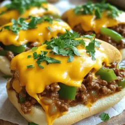 - Rinderhackfleisch und Gemüse Für die Philly-Inspired Sloppy Joes benutze ich 500 g Rinderhackfleisch. Es bringt viel Geschmack und eine tolle Textur. Ich füge auch eine große, fein gehackte Zwiebel und eine gewürfelte grüne Paprika hinzu. Diese Gemüse geben dem Gericht Frische und Farbe.