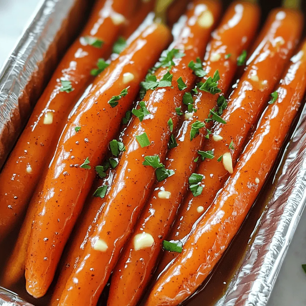 - Babykarotten - Ahornsirup - Ungesalzene Butter - Zimt - Muskatnuss - Salz und Pfeffer - Frische Petersilie Um köstliche Maple Glazed Carrots zuzubereiten, benötigen Sie einige einfache Zutaten. Zuerst arbeiten wir mit Babykarotten. Diese kleinen Karotten sind süß und zart. Sie brauchen etwa 450 g, um genug für vier Portionen zu haben. Ahornsirup ist der nächste Hauptbestandteil. Er verleiht den Karotten eine süße Note. Verwenden Sie 3 Esslöffel, um den perfekten Glanz zu erreichen. Für einen reichen Geschmack brauchen wir auch ungesalzene Butter. Ein Esslöffel reicht aus, um die Karotten zu glasieren. Zimt und Muskatnuss bringen die Aromen zusammen. Ein Teelöffel Zimt und ein Viertel Teelöffel Muskatnuss genügen. Diese Gewürze machen die Karotten wirklich besonders. Vergessen Sie nicht, Salz und Pfeffer nach Geschmack hinzuzufügen. Diese Gewürze verstärken die Süße der Karotten. Zum Schluss sorgt frische Petersilie für einen schönen Farbkontrast. Hacken Sie sie fein und streuen Sie sie über die Karotten. Mit dieser Zutatenliste haben Sie alles, was Sie für die Zubereitung der Maple Glazed Carrots benötigen. Um das vollständige Rezept zu sehen, schauen Sie sich den Abschnitt "Full Recipe" an. - Blanchieren der Babykarotten Zuerst bringen Sie einen großen Topf mit Wasser zum Kochen. Fügen Sie die Babykarotten hinzu und blanchieren Sie sie für etwa 3 Minuten. Sie sollten leicht zart, aber noch knackig sein. - Abtropfen und bereitstellen Nach dem Blanchieren lassen Sie die Karotten gut abtropfen und stellen Sie sie beiseite. So sind sie bereit für die Glasur. - Butter erwärmen In einer großen Pfanne erhitzen Sie die ungesalzene Butter bei mittlerer Hitze. Warten Sie, bis sie vollständig geschmolzen ist. - Ahornsirup und Gewürze hinzufügen Gießen Sie den Ahornsirup in die Pfanne. Fügen Sie dann Zimt und Muskatnuss hinzu. Rühren Sie alles gut um, damit sich die Aromen verbinden. - Karotten in die Pfanne geben Geben Sie die blanchierten Karotten in die Pfanne mit der Glasur. Werfen Sie sie vorsichtig um, damit sie gleichmäßig überzogen sind. - Kochen bis zur gewünschten Glasur Lassen Sie die Karotten 5 bis 7 Minuten kochen. Die Glasur wird leicht dick und karamellisiert. Rühren Sie gelegentlich um, um ein Anbrennen zu verhindern. - Die richtige Kochzeit: Blanchieren Sie die Babykarotten für etwa 3 Minuten. So bleiben sie knackig und behalten ihre Farbe. - Vermeidung von Überkochen: Achten Sie darauf, die Karotten nicht zu lange zu kochen. Überkochen macht sie matschig. - Alternativen zu Zimt und Muskatnuss: Probieren Sie Ingwer oder Kreuzkümmel für ein anderes Geschmacksprofil. Diese Gewürze geben den Karotten eine spannende Note. - Hinzufügen von weiteren Aromen: Fügen Sie ein Spritzer Zitrone oder etwas Knoblauch hinzu. Diese Aromen bringen Frische und Tiefe. - Beilagenvorschläge: Servieren Sie die Ahornkarotten zu gebratenem Hähnchen oder Lamm. Sie passen gut zu Reis oder Quinoa. - Anrichten für besondere Anlässe: Garnieren Sie die Karotten mit frischer Petersilie. Das gibt einen schönen Farbkontrast und steigert die Präsentation. {{image_4}} Eine tolle Option ist, die Karotten mit Honig zu glasieren. Honig gibt einen süßen Geschmack, der gut zu Karotten passt. Sie können auch verschiedene Karottenarten verwenden. Probieren Sie lila, gelbe oder weiße Karotten. Diese Farben machen das Gericht lebendiger und lustiger. Im Herbst und Winter können Sie die Karotten mit Nüssen oder Trockenfrüchten aufpeppen. Walnüsse oder Mandeln fügen eine knusprige Textur hinzu. Trockenfrüchte wie Cranberries oder Rosinen bringen einen fruchtigen Kontrast. Diese Zutaten sind nicht nur lecker, sie machen das Gericht auch nahrhafter. Fügen Sie asiatische Aromen hinzu, um einen neuen Twist zu kreieren. Sojasauce oder Sesamöl geben einen herzhaften Geschmack. Für eine mediterrane Note verwenden Sie Olivenöl und frische Kräuter. Diese Variationen bringen neue Geschmäcker in die Küche und machen das Essen aufregend. Wenn Sie Reste von den Ahornkarotten haben, lagern Sie sie in einem luftdichten Behälter. Lassen Sie die Karotten zuerst auf Raumtemperatur abkühlen. So verhindern Sie, dass sich Kondenswasser bildet. Im Kühlschrank halten sich die Karotten bis zu drei Tage. Achten Sie darauf, sie nicht länger aufzubewahren, da sie an Geschmack verlieren. Um die Karotten wieder warm zu machen, haben Sie zwei gute Optionen: die Mikrowelle oder den Herd. Die Mikrowelle ist schnell und einfach. Legen Sie die Karotten in eine mikrowellengeeignete Schüssel. Bedecken Sie sie leicht und erhitzen Sie sie in Intervallen von 30 Sekunden. Wenn Sie den Herd benutzen, geben Sie die Karotten in eine Pfanne. Fügen Sie etwas Wasser oder Butter hinzu, um die Feuchtigkeit zu erhalten. Erhitzen Sie sie bei mittlerer Hitze und rühren Sie gelegentlich um. So bleiben die Karotten knackig und lecker. Um die Karotten einzufrieren, blanchieren Sie sie zuerst. Blanchieren hilft, die Farbe und den Geschmack zu bewahren. Legen Sie die blanchierten Karotten in einen Gefrierbeutel. Drücken Sie die Luft aus und verschließen Sie den Beutel gut. So bleiben die Karotten bis zu drei Monate frisch. Zum Auftauen legen Sie die Karotten über Nacht in den Kühlschrank. Sie können sie auch direkt in einer Pfanne oder Mikrowelle erhitzen. Denken Sie daran, dass die Textur nach dem Einfrieren etwas weicher sein kann. Die glasierten Karotten halten sich gut im Kühlschrank. Ich empfehle, sie in einem luftdichten Behälter zu lagern. So bleiben sie frisch. Normalerweise sind sie bis zu 3 Tage haltbar. Um die beste Qualität zu genießen, essen Sie sie in den ersten zwei Tagen. Wenn Sie sie länger aufbewahren, kann die Textur weicher werden. Ja, gefrorene Karotten sind eine gute Option. Sie sparen Zeit und sind oft preiswerter. Achten Sie darauf, die gefrorenen Karotten zuerst zu blanchieren. So bleiben Farbe und Geschmack erhalten. Nach dem Blanchieren, folgen Sie einfach dem Rezept wie gewohnt. Ahornkarotten sind vielseitig. Sie passen gut zu vielen Gerichten. Hier sind einige beliebte Beilagen und Hauptgerichte: - Gegrilltes Hähnchen - Lammkoteletts - Gebackene Kartoffeln - Quinoa-Salat Diese Kombinationen bringen die Süße der Karotten gut zur Geltung. Um die glasierten Karotten vegan zu machen, ersetzen Sie die Butter durch pflanzliche Margarine oder Kokosöl. Der Ahornsirup bleibt gleich, da er von Natur aus vegan ist. Dies macht das Gericht lecker und für alle geeignet. Fühlen Sie sich frei, auch andere Gewürze hinzuzufügen, um mehr Geschmack zu erhalten. In diesem Blogpost habe ich dir gezeigt, wie du köstliche glasierte Babykarotten zubereitest. Du hast gelernt, welche Zutaten du brauchst, wie du die Karotten perfekt vorbereitest und kochst. Tipps zur Lagerung und Variationen runden das Rezept ab. Egal, ob du eine Beilage für ein Festmahl suchst oder einfach etwas Gesundes möchtest, diese Karotten sind immer eine gute Wahl. Experimentiere mit verschiedenen Gewürzen und genieße neue Geschmäcker. Viel Spaß beim Kochen!