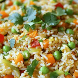 Für einen leckeren Gemüsebratreis sind frische Zutaten wichtig. Hier sind die Hauptzutaten, die du benötigst: - 2 Tassen gekochter Jasminreis (vorzugsweise vom Vortag) - 1 Esslöffel Sesamöl - 1 Esslöffel Pflanzenöl - 1 mittelgroße Karotte, gewürfelt - 1 Paprika (rot oder gelb), gewürfelt - 1 Tasse Zuckerschoten, geputzt und halbiert - 1 Zucchini, gewürfelt - 2 Frühlingszwiebeln, in Ringe geschnitten (weiße und grüne Teile getrennt) - 3 Knoblauchzehen, gehackt - 2 Esslöffel Sojasauce (oder Tamari für glutenfrei) - 1 Esslöffel Hoisinsauce - 1 Teelöffel frischer Ingwer, gehackt - Salz und Pfeffer nach Geschmack - 2 große Eier, leicht geschlagen (optional für zusätzliches Protein) - Frische Korianderblätter zum Garnieren Diese Zutaten bieten eine bunte Mischung an Farben und Geschmäckern. Frisches Gemüse bringt Vitalstoffe und sorgt für einen knackigen Biss. Die richtigen Gewürze machen den Unterschied. Hier sind die Hauptgeschmacksträger: - Sojasauce: Sie verleiht dem Gericht Tiefe und Umami. - Hoisinsauce: Diese süße Sauce bringt eine besondere Note. - Frischer Ingwer: Er gibt dem Gericht eine angenehme Schärfe. - Salz und Pfeffer: Diese Klassiker runden die Aromen ab. Die Kombination dieser Soßen sorgt für einen köstlichen Geschmack, der jeden Bissen interessant macht. Wenn du etwas mehr Protein hinzufügen willst, gibt es einfache Optionen: - Tofu: Würfle ihn und brate ihn vor dem Gemüse an. - Hähnchen: Gekochtes, gewürfeltes Hähnchen kann auch gut passen. - Garnelen: Diese sind schnell zubereitet und sehr schmackhaft. - Eier: Schon im Rezept erwähnt, geben sie eine gute Konsistenz. Diese zusätzlichen Proteine machen dein Gericht nahrhafter und sättigender. Du kannst die Zutaten nach deinem Geschmack anpassen. Für das vollständige Rezept, schau dir die Anleitung an. Zuerst müssen wir den Reis vorbereiten. Am besten verwenden Sie gekochten Reis vom Vortag. Er ist trockener und klebt nicht. Nehmen Sie zwei Tassen Jasminreis. Verteilen Sie ihn auf einem Backblech, damit er abkühlt und Klumpen vermeidet. Für die Zubereitung brauchen Sie eine große beschichtete Pfanne oder einen Wok. Diese Geräte helfen, das Gemüse gleichmäßig zu garen. Stellen Sie sicher, dass Sie einen Holzlöffel oder einen Pfannenwender haben, um alles gut umzurühren. Erhitzen Sie die Pfanne bei mittlerer bis hoher Hitze. Geben Sie einen Esslöffel Sesamöl und einen Esslöffel Pflanzenöl hinein. Diese Öle verleihen dem Gericht einen tollen Geschmack. Fügen Sie nun das gewürfelte Gemüse hinzu. Nehmen Sie eine Karotte, eine Paprika, Zuckerschoten und eine Zucchini. Rühren Sie alles etwa vier bis fünf Minuten um. Das Gemüse sollte zart, aber noch knackig sein. Jetzt kommt der duftende Teil. Fügen Sie zwei gehackte Knoblauchzehen und einen Teelöffel frischen Ingwer hinzu. Rühren Sie für etwa 30 Sekunden. Der Geruch wird köstlich sein! Schieben Sie das Gemüse zur Seite der Pfanne. Reduzieren Sie die Hitze leicht und fügen Sie den gekochten Reis hinzu. Zerkleinern Sie alle Klumpen mit Ihrem Holzlöffel. Vermengen Sie den Reis gut mit dem Gemüse. Jetzt kommt das Würzen. Gießen Sie zwei Esslöffel Sojasauce und einen Esslöffel Hoisinsauce über den Reis. Rühren Sie alles gut um. So nimmt der Reis die Aromen auf. Falls Sie Eier mögen, schieben Sie die Mischung erneut zur Seite. Gießen Sie zwei leicht geschlagene Eier in die Pfanne. Rühren Sie sie um, bis sie gar sind. Dann alles gut vermengen. Fügen Sie die weißen Teile der Frühlingszwiebeln hinzu und würzen Sie nach Geschmack mit Salz und Pfeffer. Kochen Sie alles noch ein bis zwei Minuten weiter. Jetzt ist Ihr Gemüsebratreis bereit! Garnieren Sie es mit frischen Korianderblättern und den grünen Teilen der Frühlingszwiebeln. Für das vollständige Rezept schauen Sie sich den Full Recipe an. Um den perfekten Biss in Ihrem Gemüsebratreis zu erreichen, sollten Sie zwei Dinge beachten. Erstens, verwenden Sie gekochten Reis vom Vortag. Er hat weniger Feuchtigkeit und klumpt nicht. Zweitens, garen Sie das Gemüse nur kurz. Es sollte knackig bleiben und nicht matschig werden. Achten Sie darauf, die Hitze hoch genug zu halten, damit alles schnell gart. Ein häufiger Fehler ist, frischen Reis zu verwenden. Dieser klebt oft zusammen. Wenn Sie frischen Reis nutzen, lassen Sie ihn vorher abkühlen. Ein weiterer Fehler ist, das Gemüse zu lange zu garen. Wenn das Gemüse weich wird, verliert es seinen Biss und Geschmack. Rühren Sie alles oft um, damit es gleichmäßig gart. Die Gewürze können Sie leicht an Ihren Geschmack anpassen. Mögen Sie es schärfer? Fügen Sie etwas Chili oder Sambal Oelek hinzu. Für eine süßere Note probieren Sie mehr Hoisinsauce. Wenn Sie eine salzige Note möchten, können Sie die Sojasauce erhöhen. Experimentieren Sie mit frischem Ingwer oder Knoblauch, um den Geschmack zu variieren. Mit diesen Tipps wird Ihr Gemüsebratreis immer lecker. Für mehr Details nutzen Sie das [Full Recipe]. {{image_4}} Für eine vegetarische Version können Sie die Eier weglassen. Die anderen Zutaten bleiben gleich. Wenn Sie vegan kochen, verwenden Sie einfach die gleichen Gemüsesorten, die in unserem Rezept stehen. Es gibt viele Wege, um den Geschmack zu intensivieren. Fügen Sie mehr Gewürze hinzu oder probieren Sie verschiedene Soßen. Gemüsebratreis ist super flexibel. Sie können fast jedes Gemüse verwenden. Probieren Sie Brokkoli, Erbsen oder Spinat. Diese Sorten bringen nicht nur Geschmack, sondern auch tolle Farben. Achten Sie darauf, dass das Gemüse gleichmäßig gewürfelt ist. So garen sie gleichmäßig und sehen gut aus. Wenn Sie eine glutenfreie Option wollen, nutzen Sie Tamari statt Sojasauce. Für mehr Protein können Sie Tofu oder Kichererbsen hinzufügen. Diese Zutaten passen gut zu unserem Rezept. Das macht Ihr Gericht nahrhafter und sättigender. Denken Sie daran, die Garzeit zu überprüfen, wenn Sie neue Zutaten hinzufügen. Für das vollständige Rezept, schauen Sie sich bitte das Rezept "Buntes Gemüse Bratreis" an. Um die Reste von Gemüsebratreis aufzubewahren, lassen Sie ihn zuerst abkühlen. Füllen Sie dann den Reis in einen luftdichten Behälter. So bleibt der Geschmack frisch. Sie können den Behälter bis zu drei Tage im Kühlschrank aufbewahren. Wenn Sie den Reis länger lagern möchten, frieren Sie ihn ein. Stellen Sie sicher, dass der Behälter für das Gefrierfach geeignet ist. Um den Reis aufzuwärmen, geben Sie ihn in eine Pfanne. Fügen Sie einen Esslöffel Wasser oder Öl hinzu. Decken Sie die Pfanne mit einem Deckel ab. Erwärmen Sie den Reis bei mittlerer Hitze für etwa fünf bis sieben Minuten. Rühren Sie gelegentlich um, damit er gleichmäßig warm wird. Sie können auch die Mikrowelle verwenden. Legen Sie den Reis in eine mikrowellengeeignete Schüssel und decken Sie ihn ab. Erhitzen Sie ihn für zwei bis drei Minuten. Im Kühlschrank bleibt der Gemüsebratreis bis zu drei Tage frisch. Wenn Sie ihn einfrieren, kann er bis zu drei Monate haltbar sein. Stellen Sie sicher, dass der Reis gut verpackt ist, um Gefrierbrand zu vermeiden. Wenn Sie ihn wieder auftauen, lassen Sie ihn über Nacht im Kühlschrank. So bleibt die Textur ideal. Um Gemüsebratreis zu machen, folge diesen Schritten: 1. Koche 2 Tassen Jasminreis. Am besten ist gekochter Reis vom Vortag. 2. Erhitze 1 Esslöffel Sesamöl und 1 Esslöffel Pflanzenöl in einer großen Pfanne. 3. Füge gewürfeltes Gemüse wie Karotten, Paprika, Zucchini und Zuckerschoten hinzu. 4. Rühre das Gemüse 4-5 Minuten, bis es zart, aber knusprig ist. 5. Gib gehackten Knoblauch und Ingwer dazu. Rühre für 30 Sekunden. 6. Schiebe das Gemüse zur Seite und füge den gekochten Reis hinzu. 7. Mische alles gut und füge Sojasauce und Hoisinsauce hinzu. 8. Optional kannst du geschlagene Eier unterrühren. 9. Garniere mit Frühlingszwiebeln und frischem Koriander. Ja, gefrorenes Gemüse ist eine gute Wahl. Es ist praktisch und schnell. Zudem behält es viele Nährstoffe. Du kannst gefrorenes Gemüse direkt in die Pfanne geben. Es braucht etwas länger, um gar zu werden. Achte darauf, dass du es gut umrührst, damit es gleichmäßig gart. Wenn du keinen Reis nutzen möchtest, gibt es viele Alternativen: - Quinoa ist nahrhaft und hat einen tollen Biss. - Blumenkohlreis ist kalorienarm und gesund. - Nudeln sind ebenfalls eine schmackhafte Option. Experimentiere mit verschiedenen Sorten, um neue Geschmäcker zu entdecken! Gemüsebratreis ist einfach und lecker. Wir haben die Hauptzutaten, Gewürze und Proteine besprochen. Ich zeigte dir, wie man den Reis zubereitet und die perfekten Aromen hinzufügt. Unsere Tipps helfen dir, Fehler zu vermeiden und den Biss zu perfektionieren. Du kannst den Bratreis nach deinem Geschmack anpassen und verschiedene Variationen ausprobieren. Nutze die Aufbewahrungstipps, um Reste frisch zu halten. Mit diesen Anleitungen wirst du toll kochen! Genieß es!