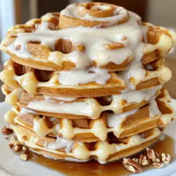 Die Basis für deine Zimtrolle Waffeln ist einfach. Hier sind die Hauptzutaten: - 1 Dose (16,5 oz) gekühlter Zimtbrötchenteig - ½ Tasse Frischkäse, weich - 1 Tasse Puderzucker - 2 Esslöffel Milch - ½ Teelöffel Vanilleextrakt - ¼ Teelöffel gemahlener Zimt - ½ Tasse gehackte Pekannüsse (nach Belieben) - Ahornsirup, zum Servieren Diese Zutaten sorgen für den weichen Teig und die süße Glasur, die du lieben wirst. Du kannst deine Waffeln noch interessanter machen. Hier sind einige optionale Zutaten: - Schokoladenstückchen für einen süßeren Geschmack - Frische Beeren wie Erdbeeren oder Himbeeren für Frische - Eine Prise Meersalz, um die Süße auszugleichen Diese Toppings machen deine Zimtrolle Waffeln besonders lecker und bunt. Die Wahl der Zutaten ist wichtig. Hier sind einige Tipps: - Verwende frischen Frischkäse. Das macht die Glasur cremiger. - Achte auf die Qualität des Zimt. Echter Zimt hat mehr Geschmack. - Kaufe die Pekannüsse ungesalzen und frisch. So bleibt der Geschmack rein. Mit diesen Tipps wählst du die besten Zutaten für deine Zimtrolle Waffeln. Es lohnt sich immer, gute Produkte zu wählen. Du kannst das vollständige Rezept für die Zimtrolle Waffeln, einschließlich Zubereitung und Präsentation, hier finden. Heize dein Waffeleisen gemäß den Anweisungen des Herstellers vor. Wenn nötig, sprühe es leicht mit Kochspray ein. Dies hilft, ein Ankleben der Waffeln zu verhindern. Achte darauf, dass es gut heiß ist, bevor du mit dem Backen beginnst. Öffne die Dose mit dem gekühlten Zimtbrötchenteig. Trenne die einzelnen Brötchen und rolle jedes Zimtbrötchen vorsichtig zu einem flachen Streifen aus. Dies sorgt dafür, dass sie gleichmäßig garen. Wenn du magst, streue die gehackten Pekannüsse gleichmäßig über die flachen Streifen. Rolle sie dann vorsichtig wieder auf, um das schöne spiralförmige Design zu erhalten. Lege ein oder zwei vorbereitete Zimtrollen in das vorgeheizte Waffeleisen. Schließe den Deckel und backe die Waffeln etwa 3 bis 5 Minuten, bis sie goldbraun sind. Während die Waffeln backen, bereite die Frischkäseglasur vor. In einer Schüssel mische den weichen Frischkäse, Puderzucker, Milch, Vanilleextrakt und gemahlenen Zimt. Schlage die Mischung, bis sie glatt und cremig ist. Wenn die Waffeln fertig sind, nimm sie vorsichtig aus dem Waffeleisen. Gib die Frischkäseglasur großzügig über jede Waffel und serviere sie heiß. Du kannst auch einen Spritzer Ahornsirup oben drauf geben für extra Süße. Ein häufiger Fehler ist, die Waffeln zu lange zu backen. Überprüfen Sie sie nach 3 Minuten. Wenn sie goldbraun sind, sind sie fertig. Ein weiterer Fehler ist, das Waffeleisen nicht gut zu fetten. Dies kann die Waffeln kleben lassen. Verwenden Sie ein wenig Kochspray, um das Ankleben zu vermeiden. Um perfekte Waffeln zu machen, rollen Sie den Zimtbrötchenteig gleichmäßig aus. Dicke Stellen können ungleichmäßig garen. Achten Sie darauf, die gefüllten Streifen nicht zu fest zu rollen. Sie sollten etwas Platz zum Aufgehen haben. Überfüllen Sie die Waffeln nicht im Waffeleisen. Ein oder zwei Brötchen pro Charge sind genug. Fügen Sie Schokoladenstückchen oder Früchte zur Zimtrolle hinzu. Blaubeeren oder Äpfel passen gut. Für eine besondere Note können Sie Karamellsauce oder Erdnussbutter als Topping verwenden. Experimentieren Sie mit verschiedenen Nüssen wie Walnüssen oder Mandeln. Diese kleinen Anpassungen bringen neue Aromen in Ihre Zimtrolle Waffeln. {{image_4}} Du kannst glutenfreie Zimtrolle Waffeln ganz einfach zubereiten. Nutze glutenfreien Teig aus dem Handel. Viele Marken bieten diesen an. Achte darauf, die richtige Mischung für Zimtbrötchen zu wählen. Füge die gleichen Zutaten wie im Rezept hinzu. So bleibt der Geschmack gleich lecker. Wenn du eine vegane Glasur möchtest, ersetze die Milch und den Frischkäse. Nutze anstelle von Frischkäse veganen Frischkäse. Für die Milch kannst du Mandel-, Hafer- oder Sojamilch verwenden. Mische diese Zutaten mit Puderzucker und Zimt. So erhältst du eine cremige, vegane Glasur. Sei kreativ mit deinen Waffeln! Füge verschiedene Zutaten in den Teig hinzu. Probiere Schokoladenstückchen oder getrocknete Früchte aus. Du kannst auch Gewürze wie Muskatnuss oder Ingwer verwenden. Diese Variationen bringen neue Geschmäcker. Experimentiere und finde deine Lieblingskombination! Um die Waffeln frisch zu halten, lassen Sie sie zuerst abkühlen. Legen Sie die Waffeln in einen luftdichten Behälter. Trennen Sie die Schichten mit Backpapier, um ein Ankleben zu verhindern. So bleiben sie länger knusprig. Wenn Sie die Waffeln nicht bald essen, kühlen oder frieren Sie sie ein. Zum Aufwärmen nutzen Sie am besten einen Toaster oder einen Ofen. Der Toaster macht die Waffeln schön knusprig. Für den Ofen heizen Sie ihn auf 175 °C vor. Legen Sie die Waffeln auf ein Backblech und backen Sie sie etwa 5-10 Minuten. Fügen Sie frische Glasur hinzu, um den Geschmack aufzufrischen. Im Kühlschrank halten die Waffeln bis zu 3 Tage. Achten Sie darauf, sie gut zu verpacken. Im Gefrierschrank können sie bis zu 2 Monate bleiben. Stellen Sie sicher, dass sie in einem gefriersicheren Behälter sind. So bleiben sie frisch und lecker, wenn Sie sie später genießen möchten. Zimtrolle Waffeln bleiben frisch für etwa drei Tage. Lagern Sie sie in einem luftdichten Behälter. Im Kühlschrank halten sie sich länger, bis zu einer Woche. Wenn Sie sie länger aufbewahren möchten, frieren Sie sie ein. So bleiben sie bis zu drei Monate genießbar. Achten Sie darauf, sie gut einzupacken, um Frostschäden zu vermeiden. Ja, das können Sie! Sie können den Teig für die Zimtrolle Waffeln im Voraus zubereiten. Öffnen Sie einfach die Dose mit dem Zimtbrötchenteig und rollen Sie die Brötchen aus. Wickeln Sie sie dann in Frischhaltefolie und lagern Sie sie im Kühlschrank. So ist der Teig bereit, wenn Sie Lust auf frische Waffeln haben. Es ist eine tolle Zeitersparnis! Die besten Toppings sind vielseitig. Ich empfehle: - Frischkäseglasur (wie im Rezept) - Ahornsirup - Gehackte Pekannüsse - Frische Früchte wie Erdbeeren oder Bananen - Schokoladensirup oder Karamellsauce Jedes Topping bringt einen neuen Geschmack. Experimentieren Sie mit verschiedenen Kombinationen, um Ihre Lieblingsversion zu finden! Zimtrolle Waffeln sind einfach und lecker. Du hast die Hauptzutaten kennengelernt und die besten Tipps zur Zubereitung. Ich hoffe, du nutzt die Schritt-für-Schritt-Anleitung, um perfekte Waffeln zu backen. Vergiss nicht die Varianten, die gut schmecken und besondere Diäten beachten. Die Aufbewahrung ist auch wichtig, damit du die Waffeln länger genießen kannst. Mit den FAQs hast du jetzt Antworten auf wichtige Fragen. Probiere die Ideen aus und genieße deine eigenen köstlichen Kreationen.