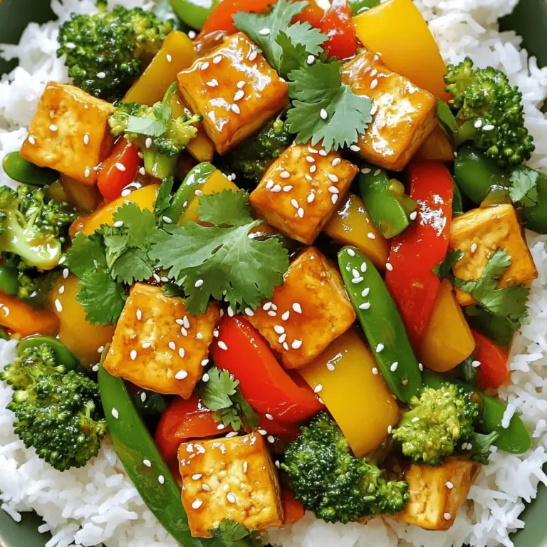 - 400 g fester Tofu - Gemüse: Paprika, Brokkoli, Zuckerschoten - Aromen: Knoblauch, frischer Ingwer Die Hauptzutaten sind einfach und nahrhaft. Fester Tofu ist ideal, da er gut die Form hält. Das Gemüse bringt Farbe und Knusprigkeit. Paprika, Brokkoli und Zuckerschoten bieten viele Vitamine. Knoblauch und Ingwer geben dem Gericht einen tollen Geschmack. Ich liebe es, mit frischen Zutaten zu arbeiten. - Sojasauce - Ahornsirup, Sesamöl - Salz und Pfeffer Die Gewürze und Öle sind wichtig für den Geschmack. Sojasauce sorgt für Umami. Ahornsirup bringt eine süße Note, während Sesamöl ein nussiges Aroma hinzufügt. Salz und Pfeffer runden das Gericht ab. Diese Zutaten machen die Aromen lebendig. - Sesamsamen - Frischer Koriander Die Garnituren sind das i-Tüpfelchen. Sesamsamen verleihen einen schönen Crunch. Frischer Koriander bringt Frische und Farbe. Diese kleinen Details machen das Gericht noch ansprechender. Sie sind leicht hinzuzufügen und machen wirklich einen Unterschied. Für das gesamte Rezept schauen Sie sich die [Full Recipe] an. Um den Tofu vorzubereiten, beginne damit, ihn gut abzutropfen. Lege ihn auf ein sauberes Küchentuch und presse ihn leicht. Dies entfernt überschüssige Feuchtigkeit. Schneide den gepressten Tofu in gleichmäßige Würfel. Nimm eine Schüssel und vermenge die Würfel mit Maisstärke. Diese Schicht hilft, den Tofu knusprig zu machen. Erhitze in einer großen Pfanne Pflanzenöl. Warte bis das Öl heiß ist. Füge nun die Tofuwürfel in die Pfanne hinzu. Brate sie für etwa fünf bis sieben Minuten. Wende die Würfel regelmäßig, bis sie goldbraun sind. Nimm den Tofu aus der Pfanne und stelle ihn beiseite. Jetzt ist es Zeit für das Gemüse. Gib die geschnittene Paprika, Brokkoli und Zuckerschoten in die Pfanne. Brate das Gemüse für vier bis fünf Minuten. Es sollte leuchtend und knackig sein. Füge dann den gehackten Knoblauch und den geriebenen Ingwer hinzu. Brate alles für eine weitere Minute, bis es duftet. In einer kleinen Schüssel vermische Sojasauce, Ahornsirup und Sesamöl. Diese Mischung wird jetzt über das Gemüse gegossen. Rühre gut um, damit alles gleichmäßig bedeckt ist. Füge nun den knusprigen Tofu wieder in die Pfanne. Vermenge alles vorsichtig, sodass die Sauce gut einzieht. Schmecke das Gericht mit Salz und Pfeffer ab. Jetzt ist es bereit zum Servieren. Für das vollständige Rezept, schaue dir die [Full Recipe] an. - Feuchtigkeit richtig entfernen: Um knusprigen Tofu zu bekommen, musst du die Feuchtigkeit entfernen. Drücke den Tofu gut zwischen Papiertüchern. So wird er beim Braten schön kross. - Maisstärke effektiv nutzen: Maisstärke hilft, eine knusprige Schicht zu bilden. Wälze die Tofuwürfel gleichmäßig in der Stärke. Das sorgt für die perfekte Textur beim Braten. - Vorbereitungszeit optimieren: Schnelle Vorbereitung ist wichtig. Schneide das Gemüse, während der Tofu brät. So kannst du Zeit sparen und das Gemüse bleibt frisch. - Richtige Hitze verwenden: Achte darauf, die Pfanne heiß genug zu machen. Hohe Hitze sorgt dafür, dass das Gemüse schnell brät und knackig bleibt. Rühre ständig, damit es nicht anbrennt. - Beilagen wie Reis oder Quinoa: Serviere das Stir-Fry mit gedämpftem Reis oder Quinoa. Diese Beilagen passen perfekt und machen dein Gericht sättigender. - Kombinationen mit weiteren Saucen: Du kannst das Gericht mit anderen Saucen verfeinern. Probiere Erdnusssauce oder eine scharfe Chili-Sauce aus. Damit gibst du dem Gericht eine neue Note. Für die vollständige Zubereitung schau dir das [Full Recipe] an. {{image_4}} Für dein Crispy Tofu Stir-Fry kannst du saisonales Gemüse verwenden. Das macht das Gericht frisch und lecker. Achte darauf, dass das Gemüse bunt ist. Du kannst Paprika, Brokkoli und Zuckerschoten ganz leicht durch andere Sorten ersetzen. Karotten, grüne Bohnen oder Spinat sind tolle Optionen. Experimentiere mit dem, was du magst. Wenn du keinen Tofu magst, probiere Tempeh oder Seitan. Beide sind reich an Protein und haben eine tolle Textur. Sie nehmen die Aromen gut auf. Für die Soße kannst du auch vegane Optionen nutzen. Kokosaminos sind eine tolle Alternative zu Sojasauce. Sie schmecken süßlich und sind glutenfrei. Um dein Stir-Fry aufregender zu machen, füge zusätzliche Gewürze oder Saucen hinzu. Ein Spritzer Limettensaft bringt Frische. Schärfe ist immer gut, also probiere Chilipaste. So kannst du das Gericht nach deinem Geschmack anpassen. Du kannst auch Erdnuss- oder Teriyaki-Sauce verwenden. So wird jedes Mal eine neue Geschmacksexplosion! Lass die Reste abkühlen, bevor du sie lagerst. Zu heißes Essen kann den Behälter beschädigen. Verwende versiegelte Behälter, um die Frische zu bewahren. Diese helfen, die Feuchtigkeit zu halten und Gerüche zu vermeiden. Im Kühlschrank bleibt dein Crispy Tofu Stir-Fry frisch für maximal 3-4 Tage. Achte darauf, ihn gut zu verschließen. Du kannst die Reste auch einfrieren. So behält das Gericht einen guten Geschmack, auch nach längerer Lagerung. Um den Tofu wieder knusprig zu machen, benutze etwas Öl und erhitze ihn in einer Pfanne. Dies sorgt für gute Ergebnisse. Vermeide die Mikrowelle. Diese macht den Tofu oft weich und matschig. Halte die Hitze niedrig, um ein Anbrennen zu vermeiden. Um Tofu knusprig zu machen, müssen Sie einige Schritte befolgen. Zuerst müssen Sie den Tofu gut abtropfen und pressen. Dies entfernt die Feuchtigkeit. Danach schneiden Sie den Tofu in Würfel. Wenden Sie die Würfel in Maisstärke. Diese sorgt für eine knusprige Schicht beim Braten. Verwenden Sie genug Öl in der Pfanne und braten Sie den Tofu bei mittlerer bis hoher Hitze. Wenden Sie ihn regelmäßig, bis er goldbraun ist. Ja, dieses Rezept ist bereits vegan. Sie können alle Zutaten wie Gemüse und Tofu verwenden. Achten Sie darauf, dass die Sojasauce und der Ahornsirup keine tierischen Produkte enthalten. Sie können auch andere pflanzliche Zutaten ausprobieren. Zum Beispiel können Sie Tempeh anstelle von Tofu verwenden. Für eine komplette Mahlzeit können Sie Reis oder Quinoa dazu servieren. Beides passt gut zu dem Tofu Stir-Fry. Sie können auch einen frischen Salat mit einem leichten Dressing hinzufügen. Gemüse-Frühlingsrollen sind eine andere gute Beilage. Ja, die Zubereitung ist einfach. Starten Sie mit dem Tofu. Schneiden und pressen Sie ihn, dann wenden Sie ihn in Maisstärke. Braten Sie den Tofu knusprig an. Fügen Sie dann das Gemüse hinzu und braten Sie es kurz an. Mischen Sie die Sauce und geben Sie alles zusammen in die Pfanne. Die Vorbereitungszeit beträgt etwa 15 Minuten. Das Kochen dauert weitere 15 Minuten. Insgesamt benötigen Sie also etwa 30 Minuten für das gesamte Gericht. Dies macht es perfekt für ein schnelles Abendessen unter der Woche. Schauen Sie sich das Full Recipe an, um alle Schritte zu sehen. In diesem Artikel haben wir uns mit dem Zubereiten eines leckeren Tofu-Gerichts beschäftigt. Wir haben die Hauptzutaten wie Tofu und frisches Gemüse vorgestellt. Die Schritt-für-Schritt-Anleitung macht die Zubereitung einfach und klar. Außerdem gab es Tipps für die perfekte Textur und Aufbewahrung. Denkt daran, dass Variationen euch neue Geschmäcker eröffnen können. Nutzt saisonales Gemüse oder probiert andere Tofu-Alternativen aus. Kochen macht Spaß, probiert es einfach einmal aus!