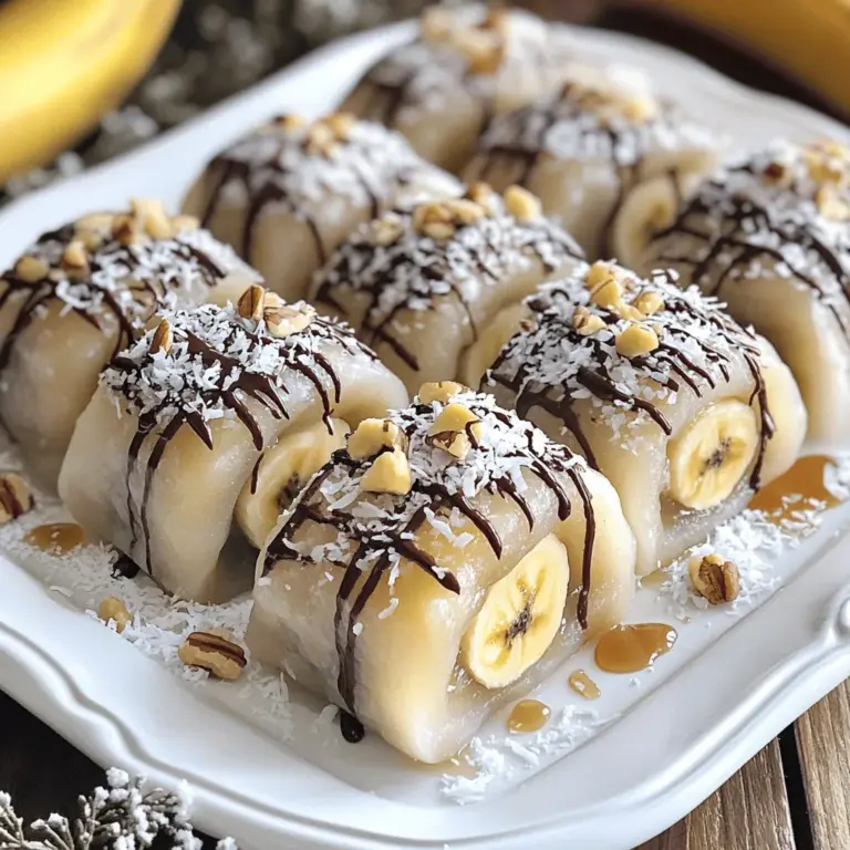 Um die besten Bananen-Mochi-Rollen zu machen, brauchst du einige wichtige Zutaten. Hier sind sie: - 1 Tasse süßes Reismehl (Mochi-Mehl) - 1/4 Tasse Zucker - 1/2 Tasse Wasser - 1/4 Teelöffel Salz - 2 reife Bananen, in Scheiben geschnitten Diese Zutaten sind die Basis für deinen Mochi-Teig. Süßes Reismehl gibt dem Teig die richtige Konsistenz. Die Füllungen machen die Rollen besonders lecker. Du kannst diese Zutaten verwenden: - 1/4 Tasse ungesüßte Kokosraspel - 1/4 Tasse gehackte Nüsse (z.B. Mandeln oder Walnüsse) - Schokoladensirup oder Honig (zum Beträufeln) Kokosraspel und Nüsse geben einen tollen Crunch. Schokoladensirup oder Honig machen die Rollen süßer. Um die Bananen-Mochi-Rollen zu machen, benötigst du ein paar Küchenutensilien. Hier ist eine Liste: - Mikrowellengeeignete Schüssel - Frischhaltefolie - Teigrolle - Messer - Fläche zum Ausrollen - Maisstärke oder Kartoffelstärke (zum Bestäuben) Diese Utensilien helfen dir, die Rollen einfach und schnell zuzubereiten. Bereite alles vor, damit du bereit bist, die Bananen-Mochi-Rollen zu machen. Zuerst sammeln Sie alle Zutaten. So haben Sie alles bereit. Schneiden Sie die Bananen in kleine Scheiben. Messen Sie die Zutaten genau ab. Das ist wichtig für den Geschmack. Bestäuben Sie Ihre Arbeitsfläche mit Maisstärke oder Kartoffelstärke. So bleibt der Teig nicht kleben. Nehmen Sie eine mikrowellengeeignete Schüssel. Geben Sie das süße Reismehl, den Zucker und das Salz hinein. Mischen Sie die trockenen Zutaten gut. Fügen Sie langsam das Wasser hinzu. Rühren Sie, bis der Teig glatt ist. Decken Sie die Schüssel mit Frischhaltefolie ab. Stellen Sie sie für eine Minute in die Mikrowelle. Rühren Sie nach dieser Minute um. Stellen Sie die Schüssel für 1-2 Minuten in die Mikrowelle. Der Teig sollte klebrig und leicht durchscheinend sein. Geben Sie den Teig auf die bestäubte Fläche. Lassen Sie ihn abkühlen, damit Sie ihn gut anfassen können. Kneten Sie den abgekühlten Mochi-Teig mit den Händen. Rollen Sie ihn zu einem Rechteck von etwa 1/2 cm Dicke. Schneiden Sie den Teig in Streifen, die 10 cm breit sind. Legen Sie die Bananenscheiben an eine Kante jedes Streifens. Bestreuen Sie die Bananen mit Kokosraspeln und gehackten Nüssen. Wickeln Sie den Teig vorsichtig um die Füllung. Tuckern Sie die Enden ein, um eine Rolle zu bilden. Wiederholen Sie den Vorgang mit den restlichen Streifen. Schneiden Sie die Rollen in mundgerechte Stücke. Beträufeln Sie sie mit Schokoladensirup oder Honig, bevor Sie sie servieren. Für das vollständige Rezept schauen Sie sich die [Full Recipe] an. Einer der häufigsten Fehler ist, den Teig zu lange in der Mikrowelle zu lassen. Der Mochi sollte klebrig, aber nicht trocken sein. Überprüfen Sie ihn nach jeder Minute. Ein anderer Fehler ist, nicht genug Stärke zu verwenden. Diese hilft, den Teig nicht zu kleben. Arbeiten Sie schnell, wenn der Teig noch warm ist. Kalter Teig kann brüchig werden und lässt sich schwer formen. Um die Textur zu verbessern, können Sie das Verhältnis von Wasser und Mehl leicht anpassen. Wenn der Teig zu fest ist, fügen Sie einen Esslöffel Wasser hinzu. Für eine weichere Konsistenz sollten Sie mehr Mochi-Mehl verwenden. Außerdem hilft es, den Teig nach dem Kneten etwas ruhen zu lassen. Dies gibt ihm Zeit, um sich zu setzen und macht ihn geschmeidiger. Servieren Sie die Bananen-Mochi-Rollen auf einem schönen Teller. Bestäuben Sie sie leicht mit Kokosraspeln. Fügen Sie frische Bananenscheiben zur Dekoration hinzu. Ein kleiner Behälter mit Schokoladensirup oder Honig zum Dippen ist eine tolle Idee. So können Ihre Gäste nach Belieben nachsüßen. Diese kleinen Details machen das Essen noch schöner. Wenn Sie mehr über die Zubereitung erfahren möchten, schauen Sie sich das Full Recipe an. {{image_4}} Bananen-Mochi-Rollen sind sehr vielseitig. Sie können verschiedene Füllungen verwenden. Probieren Sie Erdnussbutter für einen nussigen Geschmack. Nutella gibt den Rollen eine schokoladige Note. Für eine fruchtige Variante nehmen Sie Beeren oder Mangostücke. Seien Sie kreativ und entdecken Sie neue Kombinationen. Dieses Rezept ist bereits glutenfrei. Das süße Reismehl ist eine tolle Wahl. Sie können auch andere glutenfreie Mehle ausprobieren. Tapiokamehl oder Mandelmehl sind gute Alternativen. Achten Sie darauf, dass alle Zutaten glutenfrei sind. So können auch Menschen mit Glutenunverträglichkeit genießen. Die Süße der Bananen-Mochi-Rollen können Sie leicht anpassen. Reduzieren Sie den Zucker, wenn Sie es weniger süß mögen. Verwenden Sie Honig oder Agavendicksaft als natürliche Süßungsmittel. Auch die Bananen bringen natürliche Süße mit. So können Sie den Zuckergehalt nach Belieben einstellen. Bananen-Mochi-Rollen sind am besten frisch. Wenn Sie sie aufbewahren müssen, legen Sie sie in einen luftdichten Behälter. Halten Sie den Behälter im Kühlschrank. So bleiben sie weich und lecker. Denken Sie daran, die Rollen mit etwas Maisstärke zu bestäuben, um ein Kleben zu verhindern. Falls Sie Reste haben, verwenden Sie sie kreativ. Sie können die Bananen-Mochi-Rollen in Joghurt geben oder als Snack für das Mittagessen nutzen. Auch in Desserts sind sie toll. Zerbröseln Sie sie über Eis oder Pudding. So verleihen Sie Ihren Gerichten einen neuen Twist. Wenn Sie die Bananen-Mochi-Rollen vorbereiten möchten, frieren Sie sie ein. Wickeln Sie jede Rolle in Frischhaltefolie. Legen Sie die Rollen in einen Gefrierbeutel. So bleiben sie bis zu einem Monat frisch. Wenn Sie sie essen möchten, lassen Sie sie einfach bei Raumtemperatur auftauen. Sie sind schnell wieder bereit zum Genießen. Für das vollständige Rezept, schauen Sie sich die [Full Recipe] an. Bananen-Mochi-Rollen halten gut im Kühlschrank. Sie bleiben frisch für etwa 2 bis 3 Tage. Lagern Sie sie in einem luftdichten Behälter. So bleibt die Feuchtigkeit drin. Wenn Sie sie länger aufbewahren wollen, frieren Sie die Rollen ein. So haben Sie immer einen leckeren Snack bereit. Ja, Sie können Bananen-Mochi-Rollen vegan machen. Alle Zutaten in diesem Rezept sind pflanzlich. Nutzen Sie einfach veganen Zucker und vermeiden Sie Honig. Stattdessen können Sie Ahornsirup verwenden. Das gibt einen schönen Geschmack und macht die Rollen vegan-freundlich. Bananen-Mochi-Rollen sind in vielen Asia-Läden erhältlich. Auch einige Supermärkte führen sie. Suchen Sie in der Kühlabteilung oder im Süßigkeitenbereich. Wenn Sie mehr Kontrolle über die Zutaten haben wollen, machen Sie sie selbst. Das Rezept ist einfach und macht Spaß. Sie finden das vollständige Rezept weiter oben in diesem Artikel. Bananen-Mochi-Rollen sind einfach und lecker. Wir haben die Zutaten, die Zubereitung und die besten Tipps besprochen. Experimentiere mit Füllungen und achte darauf, häufige Fehler zu vermeiden. Lagere deine Rollen richtig, um ihre Frische zu erhalten. Stelle sicher, dass du deine Varianten anpassen kannst, um den perfekten Genuss zu finden. Hast du deine eigenen Ideen? Probiere sie aus und teile dein Ergebnis! Die Herstellung macht Spaß und wird dir sicherlich Freude bringen. Viel Spaß beim Ausprobieren!