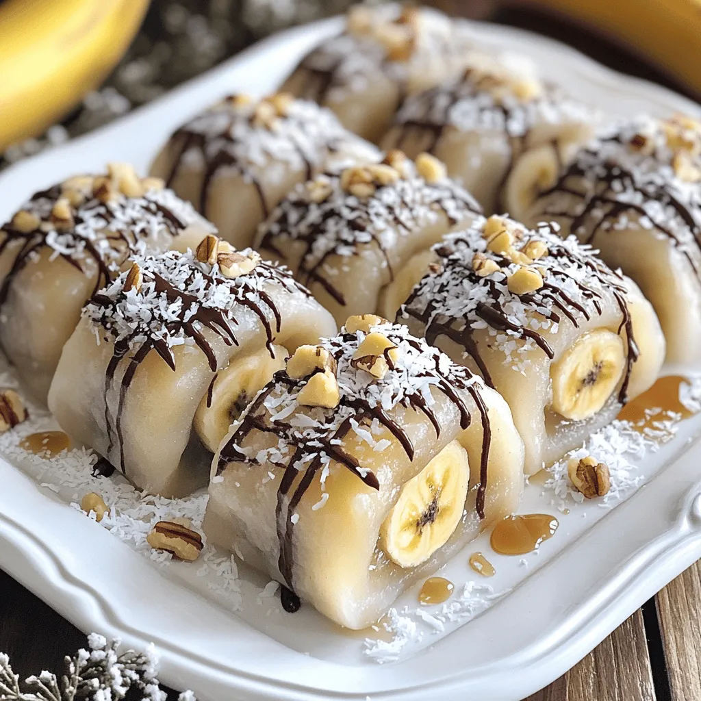 Um die besten Bananen-Mochi-Rollen zu machen, brauchst du einige wichtige Zutaten. Hier sind sie: - 1 Tasse süßes Reismehl (Mochi-Mehl) - 1/4 Tasse Zucker - 1/2 Tasse Wasser - 1/4 Teelöffel Salz - 2 reife Bananen, in Scheiben geschnitten Diese Zutaten sind die Basis für deinen Mochi-Teig. Süßes Reismehl gibt dem Teig die richtige Konsistenz. Die Füllungen machen die Rollen besonders lecker. Du kannst diese Zutaten verwenden: - 1/4 Tasse ungesüßte Kokosraspel - 1/4 Tasse gehackte Nüsse (z.B. Mandeln oder Walnüsse) - Schokoladensirup oder Honig (zum Beträufeln) Kokosraspel und Nüsse geben einen tollen Crunch. Schokoladensirup oder Honig machen die Rollen süßer. Um die Bananen-Mochi-Rollen zu machen, benötigst du ein paar Küchenutensilien. Hier ist eine Liste: - Mikrowellengeeignete Schüssel - Frischhaltefolie - Teigrolle - Messer - Fläche zum Ausrollen - Maisstärke oder Kartoffelstärke (zum Bestäuben) Diese Utensilien helfen dir, die Rollen einfach und schnell zuzubereiten. Bereite alles vor, damit du bereit bist, die Bananen-Mochi-Rollen zu machen. Zuerst sammeln Sie alle Zutaten. So haben Sie alles bereit. Schneiden Sie die Bananen in kleine Scheiben. Messen Sie die Zutaten genau ab. Das ist wichtig für den Geschmack. Bestäuben Sie Ihre Arbeitsfläche mit Maisstärke oder Kartoffelstärke. So bleibt der Teig nicht kleben. Nehmen Sie eine mikrowellengeeignete Schüssel. Geben Sie das süße Reismehl, den Zucker und das Salz hinein. Mischen Sie die trockenen Zutaten gut. Fügen Sie langsam das Wasser hinzu. Rühren Sie, bis der Teig glatt ist. Decken Sie die Schüssel mit Frischhaltefolie ab. Stellen Sie sie für eine Minute in die Mikrowelle. Rühren Sie nach dieser Minute um. Stellen Sie die Schüssel für 1-2 Minuten in die Mikrowelle. Der Teig sollte klebrig und leicht durchscheinend sein. Geben Sie den Teig auf die bestäubte Fläche. Lassen Sie ihn abkühlen, damit Sie ihn gut anfassen können. Kneten Sie den abgekühlten Mochi-Teig mit den Händen. Rollen Sie ihn zu einem Rechteck von etwa 1/2 cm Dicke. Schneiden Sie den Teig in Streifen, die 10 cm breit sind. Legen Sie die Bananenscheiben an eine Kante jedes Streifens. Bestreuen Sie die Bananen mit Kokosraspeln und gehackten Nüssen. Wickeln Sie den Teig vorsichtig um die Füllung. Tuckern Sie die Enden ein, um eine Rolle zu bilden. Wiederholen Sie den Vorgang mit den restlichen Streifen. Schneiden Sie die Rollen in mundgerechte Stücke. Beträufeln Sie sie mit Schokoladensirup oder Honig, bevor Sie sie servieren. Für das vollständige Rezept schauen Sie sich die [Full Recipe] an. Einer der häufigsten Fehler ist, den Teig zu lange in der Mikrowelle zu lassen. Der Mochi sollte klebrig, aber nicht trocken sein. Überprüfen Sie ihn nach jeder Minute. Ein anderer Fehler ist, nicht genug Stärke zu verwenden. Diese hilft, den Teig nicht zu kleben. Arbeiten Sie schnell, wenn der Teig noch warm ist. Kalter Teig kann brüchig werden und lässt sich schwer formen. Um die Textur zu verbessern, können Sie das Verhältnis von Wasser und Mehl leicht anpassen. Wenn der Teig zu fest ist, fügen Sie einen Esslöffel Wasser hinzu. Für eine weichere Konsistenz sollten Sie mehr Mochi-Mehl verwenden. Außerdem hilft es, den Teig nach dem Kneten etwas ruhen zu lassen. Dies gibt ihm Zeit, um sich zu setzen und macht ihn geschmeidiger. Servieren Sie die Bananen-Mochi-Rollen auf einem schönen Teller. Bestäuben Sie sie leicht mit Kokosraspeln. Fügen Sie frische Bananenscheiben zur Dekoration hinzu. Ein kleiner Behälter mit Schokoladensirup oder Honig zum Dippen ist eine tolle Idee. So können Ihre Gäste nach Belieben nachsüßen. Diese kleinen Details machen das Essen noch schöner. Wenn Sie mehr über die Zubereitung erfahren möchten, schauen Sie sich das Full Recipe an. {{image_4}} Bananen-Mochi-Rollen sind sehr vielseitig. Sie können verschiedene Füllungen verwenden. Probieren Sie Erdnussbutter für einen nussigen Geschmack. Nutella gibt den Rollen eine schokoladige Note. Für eine fruchtige Variante nehmen Sie Beeren oder Mangostücke. Seien Sie kreativ und entdecken Sie neue Kombinationen. Dieses Rezept ist bereits glutenfrei. Das süße Reismehl ist eine tolle Wahl. Sie können auch andere glutenfreie Mehle ausprobieren. Tapiokamehl oder Mandelmehl sind gute Alternativen. Achten Sie darauf, dass alle Zutaten glutenfrei sind. So können auch Menschen mit Glutenunverträglichkeit genießen. Die Süße der Bananen-Mochi-Rollen können Sie leicht anpassen. Reduzieren Sie den Zucker, wenn Sie es weniger süß mögen. Verwenden Sie Honig oder Agavendicksaft als natürliche Süßungsmittel. Auch die Bananen bringen natürliche Süße mit. So können Sie den Zuckergehalt nach Belieben einstellen. Bananen-Mochi-Rollen sind am besten frisch. Wenn Sie sie aufbewahren müssen, legen Sie sie in einen luftdichten Behälter. Halten Sie den Behälter im Kühlschrank. So bleiben sie weich und lecker. Denken Sie daran, die Rollen mit etwas Maisstärke zu bestäuben, um ein Kleben zu verhindern. Falls Sie Reste haben, verwenden Sie sie kreativ. Sie können die Bananen-Mochi-Rollen in Joghurt geben oder als Snack für das Mittagessen nutzen. Auch in Desserts sind sie toll. Zerbröseln Sie sie über Eis oder Pudding. So verleihen Sie Ihren Gerichten einen neuen Twist. Wenn Sie die Bananen-Mochi-Rollen vorbereiten möchten, frieren Sie sie ein. Wickeln Sie jede Rolle in Frischhaltefolie. Legen Sie die Rollen in einen Gefrierbeutel. So bleiben sie bis zu einem Monat frisch. Wenn Sie sie essen möchten, lassen Sie sie einfach bei Raumtemperatur auftauen. Sie sind schnell wieder bereit zum Genießen. Für das vollständige Rezept, schauen Sie sich die [Full Recipe] an. Bananen-Mochi-Rollen halten gut im Kühlschrank. Sie bleiben frisch für etwa 2 bis 3 Tage. Lagern Sie sie in einem luftdichten Behälter. So bleibt die Feuchtigkeit drin. Wenn Sie sie länger aufbewahren wollen, frieren Sie die Rollen ein. So haben Sie immer einen leckeren Snack bereit. Ja, Sie können Bananen-Mochi-Rollen vegan machen. Alle Zutaten in diesem Rezept sind pflanzlich. Nutzen Sie einfach veganen Zucker und vermeiden Sie Honig. Stattdessen können Sie Ahornsirup verwenden. Das gibt einen schönen Geschmack und macht die Rollen vegan-freundlich. Bananen-Mochi-Rollen sind in vielen Asia-Läden erhältlich. Auch einige Supermärkte führen sie. Suchen Sie in der Kühlabteilung oder im Süßigkeitenbereich. Wenn Sie mehr Kontrolle über die Zutaten haben wollen, machen Sie sie selbst. Das Rezept ist einfach und macht Spaß. Sie finden das vollständige Rezept weiter oben in diesem Artikel. Bananen-Mochi-Rollen sind einfach und lecker. Wir haben die Zutaten, die Zubereitung und die besten Tipps besprochen. Experimentiere mit Füllungen und achte darauf, häufige Fehler zu vermeiden. Lagere deine Rollen richtig, um ihre Frische zu erhalten. Stelle sicher, dass du deine Varianten anpassen kannst, um den perfekten Genuss zu finden. Hast du deine eigenen Ideen? Probiere sie aus und teile dein Ergebnis! Die Herstellung macht Spaß und wird dir sicherlich Freude bringen. Viel Spaß beim Ausprobieren!