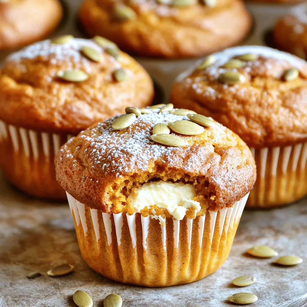 Für die Kürbis-Frischkäse-Muffins brauchst du: - 1 ½ Tassen Allzweckmehl - 1 Teelöffel Backpulver - 1 Teelöffel Natron - ½ Teelöffel gemahlener Zimt - ½ Teelöffel gemahlene Muskatnuss - ½ Teelöffel Salz - 1 Tasse Kürbispüree (aus der Dose oder selbstgemacht) - 1 Tasse Kristallzucker - ½ Tasse Pflanzenöl - 2 große Eier - 1 Teelöffel Vanilleextrakt - 4 Unzen Frischkäse, weich - 2 Esslöffel Puderzucker - 1 Teelöffel Zitronensaft - Optional: Kürbiskerne zum Bestreuen Wenn du keine bestimmten Zutaten hast, gibt es Alternativen. Du kannst die Eier durch Apfelmus ersetzen. Nutze ¼ Tasse Apfelmus pro Ei. Wenn du kein Allzweckmehl hast, nimm Dinkelmehl oder eine glutenfreie Mischung. Statt Pflanzenöl kannst du auch geschmolzene Butter verwenden. Für eine süßere Variante benutze Honig oder Ahornsirup anstelle von Zucker. Wähle frisches Kürbispüree, wenn du es selbst machst. Es sollte eine lebhafte Farbe haben und glatt sein. Achte darauf, dass die Gewürze frisch sind. Alte Gewürze verlieren ihren Geschmack. Kaufe die Eier aus Freilandhaltung für besseren Geschmack. Bei Frischkäse, achte darauf, dass er weich ist. Das macht die Füllung cremiger. Wenn du Kürbiskerne verwendest, wähle ungesalzene für einen besseren Geschmack. Heizen Sie den Ofen auf 175°C vor. Das ist wichtig für die richtige Backzeit. Bereiten Sie ein Muffinblech vor. Verwenden Sie Papierförmchen oder fetten Sie das Blech ein. So lösen sich die Muffins später besser. In einer mittelgroßen Schüssel mischen Sie die trockenen Zutaten. Nehmen Sie 1 ½ Tassen Allzweckmehl, 1 Teelöffel Backpulver, 1 Teelöffel Natron, ½ Teelöffel Zimt, ½ Teelöffel Muskatnuss und ½ Teelöffel Salz. Sieben Sie alle Zutaten zusammen. Das sorgt dafür, dass es keine Klumpen gibt. In einer großen Schüssel kommen die nassen Zutaten. Geben Sie 1 Tasse Kürbispüree, 1 Tasse Zucker, ½ Tasse Pflanzenöl, 2 Eier und 1 Teelöffel Vanilleextrakt dazu. Nutzen Sie einen Schneebesen, um alles gut zu vermischen. Mischen Sie, bis die Masse glatt ist. Fügen Sie die trockenen Zutaten zu den nassen Zutaten hinzu. Mischen Sie alles vorsichtig, bis es gerade so verbunden ist. Einige Klumpen sind in Ordnung. In einer kleinen Schüssel vermengen Sie 4 Unzen Frischkäse, 2 Esslöffel Puderzucker und 1 Teelöffel Zitronensaft für die Füllung. Füllen Sie die Muffintassen bis zur Hälfte mit der Kürbismischung. Geben Sie einen Klecks Frischkäsefüllung in die Mitte. Decken Sie die Füllung mit mehr Kürbismasse ab. Backen Sie die Muffins für 20 bis 25 Minuten. Ein Zahnstocher sollte sauber herauskommen. Lassen Sie sie abkühlen und genießen Sie die leckeren Kürbis-Frischkäse-Muffins! Für das vollständige Rezept schauen Sie sich die [Full Recipe] an. Ein häufiger Fehler ist, die Zutaten zu lange zu mischen. Wenn du die Mischung zu stark rührst, werden die Muffins hart. Mische die nassen und trockenen Zutaten nur, bis sie gerade verbunden sind. Ein paar Klumpen sind in Ordnung und sorgen für eine lockere Struktur. Ein weiterer Fehler ist, die Muffins zu früh aus dem Ofen zu nehmen. Achte darauf, dass ein Zahnstocher sauber herauskommt, bevor du sie abkühlst. Um die richtige Konsistenz zu erreichen, nutze Raumtemperatur-Zutaten. Dies hilft, die Masse gleichmäßig zu vermengen. Die Kombination von Kürbispüree und Frischkäse sorgt für Feuchtigkeit. Verwende die angegebene Menge an Backpulver und Natron, um die Muffins aufgehen zu lassen. Überprüfe regelmäßig die Backzeit, um eine perfekte goldbraune Farbe zu erzielen. Serviere die Muffins warm auf einer schönen Platte. Du kannst sie leicht mit Puderzucker bestäuben, um einen eleganten Look zu schaffen. Streue einige Kürbiskerne darüber für den Crunch. Diese Muffins sind perfekt für einen Kaffee oder als Snack. Wenn du Gäste hast, kannst du auch eine kleine Auswahl an Dips oder Marmelade anbieten. Für mehr Ideen, schau dir das [Full Recipe] an. {{image_4}} Wenn du eine vegane Option willst, ersetze die Eier durch Apfelmus oder Leinsamen. Nutze auch pflanzliches Öl für das Rezept. Für glutenfreie Muffins, verwende eine glutenfreie Mehlmischung. Diese Alternativen machen die Muffins leicht und lecker, ohne die Textur zu verändern. Um die Muffins interessanter zu machen, füge Schokoladenstückchen oder Nüsse hinzu. Walnüsse oder Pekannüsse geben einen tollen Crunch. Du kannst auch getrocknete Cranberries oder Rosinen für eine süße Note verwenden. Dies bringt verschiedene Geschmäcker in jeden Biss. Im Herbst kannst du frische Äpfel oder Birnen für einen fruchtigen Geschmack hinzufügen. Im Winter probiere Zimt oder Ingwer für mehr Wärme. Im Frühling und Sommer sind frische Beeren eine tolle Ergänzung. Passe die Zutaten an die Saison an, um spannende neue Muffins zu kreieren. Für das vollständige Rezept, siehe [Full Recipe]. Um deine Kürbis-Frischkäse-Muffins frisch zu halten, lege sie in einen luftdichten Behälter. Das hilft, die Feuchtigkeit zu bewahren. Du kannst auch ein Stück Brot in den Behälter legen. Das Brot hält die Muffins weich. Alternativ kannst du die Muffins einzeln in Frischhaltefolie wickeln. So bleibt der Geschmack lange erhalten. Wenn du die Muffins länger aufbewahren möchtest, friere sie ein. Lass sie zuerst komplett abkühlen. Dann lege die Muffins in einen Gefrierbeutel. Achte darauf, die Luft herauszudrücken, bevor du ihn schließt. Wenn du die Muffins essen möchtest, nimm sie einfach aus dem Gefrierfach. Lass sie bei Raumtemperatur auftauen oder wärme sie kurz in der Mikrowelle auf. Kürbis-Frischkäse-Muffins halten sich in einem luftdichten Behälter etwa 3 bis 5 Tage. Wenn du sie im Kühlschrank lagerst, bleiben sie bis zu einer Woche frisch. Im Gefrierfach sind sie bis zu drei Monate haltbar. Achte darauf, sie gut zu verpacken, damit sie frisch schmecken. Das Backen der Kürbis-Frischkäse-Muffins dauert etwa 20 bis 25 Minuten. Ich stelle sicher, dass der Ofen auf 175°C vorgeheizt ist. Während des Backens benutze ich einen Zahnstocher, um die Muffins zu prüfen. Wenn der Zahnstocher sauber herauskommt, sind sie fertig. Ja, du kannst Kürbispüree selbst machen. Ich empfehle, frischen Kürbis zu verwenden. Schneide den Kürbis in Stücke und koche ihn weich. Danach püriere ihn mit einem Mixer oder einer Gabel. Es ist einfach und schmeckt frisch. Wenn du keinen Frischkäse magst, gibt es Alternativen. Du kannst Joghurt oder Quark verwenden. Diese Optionen geben den Muffins eine cremige Textur. Auch Nutella oder Erdnussbutter sind leckere Füllungen. Um trockene Muffins zu vermeiden, achte auf die Backzeit. Überbacken macht sie trocken. Verwende auch frische Zutaten. Mische die Zutaten nicht zu lange. Ein paar Klumpen sind okay. So bleibt die Feuchtigkeit in den Muffins. Egal, ob Sie zum ersten Mal Muffins backen oder ein Profi sind, die Zutaten und Schritte sind entscheidend. Wählen Sie die besten Produkte, mischen Sie sie richtig und vermeiden Sie häufige Fehler. Experimentieren Sie mit verschiedenen Geschmäckern und Varianten, um jeden Gaumen zufrieden zu stellen. Achten Sie außerdem auf die Lagerung und Haltbarkeit, damit Ihre Muffins frisch bleiben. Mit diesen Tipps gelingt Ihnen jeder Muffin!