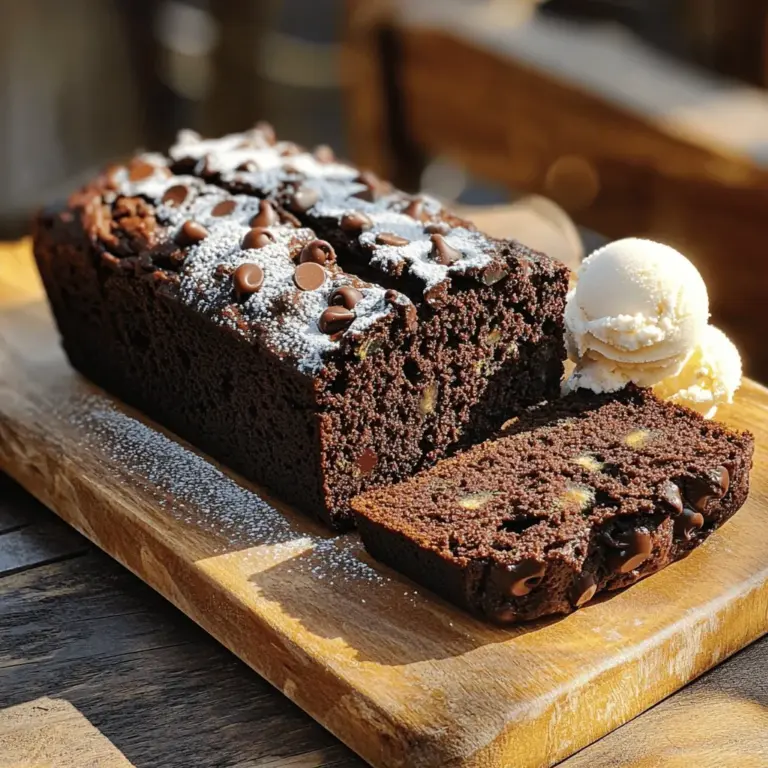 Für ein köstliches Schokoladen-Zucchini-Brot braucht man folgende Hauptzutaten: - 1 Tasse geriebene Zucchini (ca. 1 mittelgroße Zucchini) - 1 Tasse Allzweckmehl - 1/2 Tasse ungesüßtes Kakaopulver - 1/2 Teelöffel Natron - 1/2 Teelöffel Backpulver - 1/4 Teelöffel Salz - 1/2 Tasse Kristallzucker - 1/2 Tasse brauner Zucker, gepackt - 1/3 Tasse Pflanzenöl - 2 große Eier - 1 Teelöffel Vanilleextrakt Diese Zutaten geben dem Brot seine feuchte Textur und den schokoladigen Geschmack. Die Zucchini hilft, das Brot saftig zu halten. Um das Brot noch reichhaltiger zu machen, füge Schokoladenstückchen hinzu. - 1/2 Tasse Schokoladenstückchen (optional) Die Schokoladenstückchen schmelzen beim Backen und sorgen für einen tollen Schokoladengeschmack. Sie machen das Brot besonders dekadent und lecker! Wähle frische, feste Zucchini aus. Achte auf diese Punkte: - Die Zucchini sollte eine glatte Haut haben. - Suche nach Zucchini ohne dunkle Flecken oder Druckstellen. - Kleinere Zucchini sind oft zarter und süßer. Wenn du die richtige Zucchini auswählst, wird dein Brot noch besser! Sie sorgt für Geschmack und Feuchtigkeit. Verwende die Zucchini frisch und reibe sie vor dem Backen. So bleibt dein Schokoladen-Zucchini-Brot perfekt saftig und lecker. Für das gesamte Rezept, siehe [Full Recipe]. Heize deinen Ofen auf 175°C vor. Das ist die perfekte Temperatur für unser Schokoladen-Zucchini-Brot. Nimm eine Kastenform von 9x5 Zoll und fette sie gut ein. Alternativ kannst du auch Backpapier verwenden. Das hilft dir, das Brot später einfach herauszunehmen. In einer mittelgroßen Schüssel nimm die geriebene Zucchini. Füge das Pflanzenöl, die Eier und den Vanilleextrakt hinzu. Rühre alles gut um, bis es gleichmäßig vermischt ist. Die Zucchini gibt dem Brot Feuchtigkeit und macht es schön saftig. Jetzt ist es Zeit für die trockenen Zutaten. In einer großen Schüssel mische das Allzweckmehl, das Kakaopulver, das Natron, das Backpulver und das Salz. Füge den Kristallzucker und den braunen Zucker hinzu. Rühre alles mit einem Schneebesen gut durch. So verteilst du die Zutaten gleichmäßig. Gieße die feuchten Zutaten in die trockenen. Rühre vorsichtig, bis alles gerade so vermischt ist. Übermixen ist nicht nötig. Ein paar Klumpen sind in Ordnung. Wenn du Schokoladenstückchen verwendest, füge sie jetzt hinzu und hebe sie sanft unter. Gieße den Teig in die vorbereitete Kastenform und glätte die Oberfläche. Backe das Brot im vorgeheizten Ofen für 50-60 Minuten. Teste mit einem Zahnstocher. Wenn er sauber herauskommt, ist das Brot fertig. Lass es 10 Minuten in der Form abkühlen. Danach auf ein Kuchengitter legen, um vollständig abzukühlen. Für das vollständige Rezept schaue dir die [Full Recipe] an. Ein paar einfache Fehler können Ihr Schokoladen-Zucchini-Brot ruinieren. Zuerst, mischen Sie die Zutaten nicht zu viel. Wenn Sie das Brot übermixen, wird es zäh. Achten Sie darauf, die Zucchini gut zu abtropfen. Zu viel Wasser macht das Brot matschig. Ein weiterer Fehler ist, den Ofen nicht richtig vorzuheizen. Ein kalter Ofen kann das Backen ungleichmäßig machen. Um die perfekte Textur zu erreichen, nutzen Sie frische Zucchini. Reiben Sie sie grob, damit sie die Feuchtigkeit gut abgibt. Fügen Sie nicht zu viel Zucker hinzu. Zu viel Zucker kann das Brot schwer machen. Eine gute Mischung aus Kristall- und braunem Zucker bringt die Aromen hervor. Achten Sie darauf, die Schokoladenstückchen gleichmäßig im Teig zu verteilen. So bleibt jede Scheibe schokoladig und lecker. Wenn Sie das Rezept anpassen möchten, gibt es viele Möglichkeiten. Für eine glutenfreie Version verwenden Sie glutenfreies Mehl. Das funktioniert gut mit der Zucchini. Veganer können Eier durch Apfelmus ersetzen. Das macht das Brot ebenfalls feucht. Wenn Sie den Zucker reduzieren möchten, probieren Sie reife Bananen als Süßungsmittel. So bleibt das Brot trotzdem lecker. Weitere Anpassungen finden Sie im Full Recipe. {{image_4}} Ich liebe es, meinem Schokoladen-Zucchini-Brot einen zusätzlichen Crunch zu geben. Das Hinzufügen von Nüssen ist eine tolle Möglichkeit. Walnüsse oder Pekannüsse passen perfekt. Hacke einfach eine halbe Tasse und mische sie in den Teig. Wenn du Trockenfrüchte magst, probiere Rosinen oder getrocknete Cranberries. Diese geben dem Brot eine süße Note und mehr Textur. Glutenfrei leben? Kein Problem! Du kannst das normale Mehl durch eine glutenfreie Mischung ersetzen. Achte darauf, eine Mischung zu wählen, die Xanthan enthält. Das sorgt für eine gute Textur. Die restlichen Zutaten bleiben gleich. So kannst du dein Brot ohne Gluten genießen und bleibt trotzdem lecker. Für eine vegane Version des Brotes ersetze die Eier. Du kannst Apfelmus oder zerdrückte Banane verwenden. Probiere etwa 1/4 Tasse Apfelmus für jedes Ei. Das gibt Feuchtigkeit und Süße. Verwende auch pflanzliches Öl und achte darauf, dass deine Schokoladenstückchen vegan sind. So bleibt dein Schokoladen-Zucchini-Brot ganz ohne tierische Produkte. Für das volle Rezept, schau dir den Abschnitt „Full Recipe“ an. Um dein Schokoladen-Zucchini-Brot frisch zu halten, lege es in einen luftdichten Behälter. Das Brot bleibt so weich und saftig. Du kannst es auch in Frischhaltefolie einwickeln. Stelle es an einen kühlen, trockenen Ort. Vermeide den Kühlschrank, da die Kälte die Textur beeinträchtigen kann. Wenn du mehr Brot hast, friere es ein. Schneide das Brot in Scheiben, um Portionen zu erstellen. Wickel jede Scheibe in Frischhaltefolie und lege sie in einen Gefrierbeutel. So bleibt es bis zu drei Monate frisch. Wenn du bereit bist, es zu essen, nimm eine Scheibe heraus und lasse sie bei Raumtemperatur auftauen. Um das Brot wieder aufzuwärmen, lege es in den Ofen. Heize ihn auf 175°C (350°F) vor. Backe das Brot für etwa 10 Minuten. So wird es warm und bleibt saftig. Du kannst auch eine Mikrowelle verwenden. Erwärme eine Scheibe für 15-20 Sekunden. So genießt du den vollen Geschmack. Für die besten Ergebnisse, siehe das Rezept [Full Recipe]. Um dein Schokoladen-Zucchini-Brot noch feuchter zu machen, nutze mehr Zucchini. Du kannst auch einen Apfel oder eine Banane pürieren und hinzufügen. Diese Früchte bringen zusätzliche Feuchtigkeit. Achte darauf, das Brot nicht zu lange zu backen. Ein Zahnstocher sollte mit feuchten Krümeln herauskommen. So bleibt es saftig. Ja, du kannst andere Mehlsorten nutzen. Vollkornmehl ist eine gute Wahl. Es gibt mehr Ballaststoffe und einen nussigen Geschmack. Du kannst auch Mandelmehl oder Hafermehl ausprobieren. Diese Optionen geben dem Brot eine besondere Note. Achte darauf, die Flüssigkeitsmenge etwas anzupassen. Manche Mehle benötigen mehr Feuchtigkeit. Das Schokoladen-Zucchini-Brot hält sich bei Zimmertemperatur bis zu einer Woche. Bewahre es in einem luftdichten Behälter auf. Für längere Haltbarkeit kannst du es einfrieren. Im Gefrierschrank bleibt es bis zu drei Monate frisch. Wickele es gut in Frischhaltefolie und lege es in einen Gefrierbeutel. Wenn du keine Zucchini hast, kannst du Karotten verwenden. Sie geben eine süße Note und sind ähnlich feucht. Auch Kürbis aus der Dose funktioniert gut. Er hat einen tollen Geschmack und eine schöne Farbe. Du kannst sogar pürierten Spinat versuchen, um eine grüne Variante zu machen. In diesem Artikel habe ich die besten Zutaten für Schokoladen-Zucchini-Brot aufgeführt. Ich habe Schritt-für-Schritt erklärt, wie du es backst. Tipps und Tricks helfen dir, Fehler zu vermeiden und das Rezept anzupassen. Zudem habe ich Variationen für Nüsse, glutenfrei und vegan beschrieben. Zum Schluss habe ich Tipps zur Lagerung gegeben, damit dein Brot frisch bleibt. Jetzt bin ich überzeugt, dass du ein leckeres Brot backen kannst. Sei kreativ und probiere verschiedene Varianten aus!