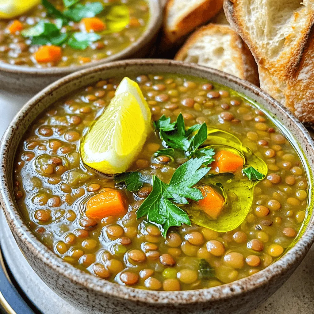 Die Hauptzutaten für die irakische Linsensuppe sind einfach und frisch. Sie bilden die Basis für den Geschmack. Hier sind die Zutaten, die du brauchst: - 1 Tasse grüne oder braune Linsen, gut gewaschen - 1 große Zwiebel, fein gehackt - 2 Knoblauchzehen, fein gehackt - 2 mittelgroße Karotten, gewürfelt - 2 mittelgroße Tomaten, gewürfelt - 1 rote Paprika, gewürfelt - 4 Tassen Gemüsebrühe - 2 Esslöffel Olivenöl - Salz und Pfeffer nach Geschmack Diese Zutaten geben der Suppe eine schöne Textur und viel Geschmack. Die Gewürze bringen die irakische Linsensuppe zum Leben. Sie sorgen für Wärme und Tiefe. Hier sind die Gewürze, die du verwenden solltest: - 1 Teelöffel gemahlener Kreuzkümmel - 1 Teelöffel gemahlener Koriander - 1/2 Teelöffel Kurkuma - 1/2 Teelöffel Paprika - 1/4 Teelöffel Cayennepfeffer (optional für Schärfe) Diese Gewürze verleihen der Suppe ihr einzigartiges Aroma. Sie schaffen ein warmes, einladendes Gefühl. Die Garnierung macht die Suppe besonders. Sie fügt Farbe und Frische hinzu. Hier sind einige Ideen: - Frische Petersilie oder Koriander zur Garnitur - Zitronenschnitze zum Servieren Die frischen Kräuter bringen einen tollen Kontrast und die Zitronenschnitze geben einen spritzigen Kick. Du kannst die Linsensuppe mit warmem, knusprigem Brot servieren. Für das gesamte Rezept, schau dir das [Full Recipe] an. Um die irakische Linsensuppe zu machen, beginne mit der Vorbereitung der Zutaten. Du brauchst frische, gesunde Zutaten, um den besten Geschmack zu erzielen. - 1 Tasse grüne oder braune Linsen, gut gewaschen - 1 große Zwiebel, fein gehackt - 2 Knoblauchzehen, fein gehackt - 2 mittelgroße Karotten, gewürfelt - 2 mittelgroße Tomaten, gewürfelt - 1 rote Paprika, gewürfelt - 1 Teelöffel gemahlener Kreuzkümmel - 1 Teelöffel gemahlener Koriander - 1/2 Teelöffel Kurkuma - 1/2 Teelöffel Paprika - 1/4 Teelöffel Cayennepfeffer (optional für Schärfe) - 4 Tassen Gemüsebrühe - 2 Esslöffel Olivenöl - Salz und Pfeffer nach Geschmack - Frische Petersilie oder Koriander zur Garnitur - Zitronenschnitze zum Servieren Stelle sicher, dass alles gut gewaschen und geschnitten ist. Dies macht die Zubereitung viel einfacher. Jetzt ist es Zeit zu kochen. Erhitze das Olivenöl in einem großen Suppentopf bei mittlerer Hitze. Füge die gehackte Zwiebel hinzu und dünste sie 5-7 Minuten, bis sie durchsichtig ist. Rühre dann den Knoblauch sowie die Karotten und Paprika unter. Koche das Gemüse weitere 5 Minuten, bis es leicht weich wird. Jetzt kommen die Gewürze ins Spiel. Streue den Kreuzkümmel, Koriander, Kurkuma, Paprika und Cayennepfeffer über das Gemüse. Rühre alles gut um und röste die Gewürze 1-2 Minuten, bis sie aromatisch sind. Gib dann die gewaschenen Linsen und die gewürfelten Tomaten in den Topf. Gieße die Gemüsebrühe dazu und bringe die Mischung zum Kochen. Reduziere die Hitze auf die niedrigste Stufe und decke den Topf ab. Lass die Suppe 30-35 Minuten köcheln, bis die Linsen zart sind. Rühre gelegentlich um, damit nichts anbrennt. Nachdem die Suppe gekocht hat, schmecke sie mit Salz und Pfeffer ab. Wenn du eine cremigere Konsistenz möchtest, püriere einen Teil der Suppe. Du kannst einen Stabmixer verwenden oder eine Tasse der Suppe in einen Standmixer geben. Püriere sie vorsichtig und gib sie dann wieder zurück in den Topf. Serviere die Linsensuppe heiß. Garniere sie mit frischer Petersilie oder Koriander und einem Zitronenschnitz. Ein Spritzer Zitrone bringt die Aromen zum Leben. Folge dieser Schritt-für-Schritt-Anleitung für ein warmes und nahrhaftes Gericht. Für das vollständige Rezept schaue dir das [Full Recipe] an. Ein häufiger Fehler ist, die Linsen nicht gut zu waschen. Schmutzige Linsen können den Geschmack ruinieren. Achte darauf, sie gründlich abzuspülen, bevor du sie verwendest. Ein weiterer Fehler ist, die Hitze zu hoch einzustellen. Das kann die Linsen hart machen. Koche die Suppe bei mittlerer bis niedriger Hitze, damit sie sanft köcheln kann. Um den Geschmack zu verstärken, röste die Gewürze kurz an, bevor du die Linsen hinzufügst. Das bringt die Aromen besser zur Geltung. Du kannst auch etwas mehr Kreuzkümmel oder Koriander hinzufügen, um die Tiefe zu erhöhen. Ein Spritzer Zitronensaft kurz vor dem Servieren bringt Frische. Vergiss nicht, die Suppe am Ende gut abzuschmecken! Wenn du die Schärfe anpassen möchtest, beginne mit einer kleinen Menge Cayennepfeffer. Du kannst immer mehr hinzufügen, aber es ist schwer, die Schärfe zu reduzieren. Für eine milde Variante kannst du den Cayennepfeffer ganz weglassen. Für mehr Kick probiere frische, gehackte Chili hinzu. Das gibt einen tollen Geschmack und eine schöne Farbe. {{image_4}} Wenn du eine vegetarische Version der irakischen Linsensuppe machen möchtest, ist das ganz einfach. Du kannst die Brühe durch Gemüsebrühe ersetzen. Das gibt der Suppe einen vollen Geschmack. Nutze auch verschiedene Linsen. Rote Linsen kochen schneller und machen die Suppe cremiger. Du kannst viele Gemüsesorten hinzufügen. Brokkoli, Spinat oder Zucchini passen gut. Diese Gemüse bringen Farbe und Nährstoffe. Füge sie einfach in den Topf, wenn du die Karotten und Paprika hinzufügst. Das macht die Suppe noch gesünder. Für eine proteinreiche Suppe füge Kichererbsen oder Bohnen hinzu. Diese Hülsenfrüchte machen die Suppe nahrhaft und sättigend. Du kannst sie aus der Dose nehmen oder selbst kochen. Sie passen gut zu den Linsen und geben der Suppe einen tollen Biss. Mit diesen Variationen kannst du die Suppe nach deinem Geschmack anpassen. Schau dir auch das [Full Recipe] an, um alle Zubereitungsschritte zu sehen. Um die irakische Linsensuppe frisch zu halten, lasse sie zuerst abkühlen. Gieße die Suppe in einen luftdichten Behälter. Stelle sicher, dass der Behälter sauber und trocken ist. So bleibt der Geschmack erhalten. Du kannst die Suppe bis zu fünf Tage im Kühlschrank aufbewahren. Wenn du die Suppe wieder aufwärmen möchtest, benutze einen Topf oder die Mikrowelle. Für den Topf, gib die Suppe hinein und erhitze sie bei mittlerer Hitze. Rühre sie regelmäßig um, damit sie gleichmäßig warm wird. In der Mikrowelle, nutze eine mikrowellengeeignete Schüssel. Decke die Schüssel locker ab und erwärme sie in kurzen Intervallen. Überprüfe die Temperatur, um sicherzustellen, dass sie heiß ist. Die Haltbarkeit der Linsensuppe hängt von der Lagerung ab. Im Kühlschrank bleibt sie bis zu fünf Tage frisch. Du kannst die Suppe auch einfrieren. Fülle sie in gefrierfeste Behälter und lasse etwas Platz für die Ausdehnung. So bleibt die Suppe bis zu drei Monate genießbar. Wenn du sie auftauen möchtest, lasse sie über Nacht im Kühlschrank auftauen oder erwärme sie direkt aus dem Gefrierfach. Die Zubereitung der irakischen Linsensuppe dauert etwa 10 Minuten. Das Kochen selbst benötigt etwa 30 bis 35 Minuten. Insgesamt sind also rund 45 Minuten nötig. Diese Zeit kann je nach Herd und Zutaten leicht variieren. Ja, du kannst Linsen im Voraus einweichen. Das hilft, die Kochzeit zu verkürzen. Weiche sie mindestens zwei Stunden ein. Du kannst sie auch über Nacht einweichen, wenn du mehr Zeit hast. So wird die Suppe schneller gar. Ja, die irakische Linsensuppe ist glutenfrei. Alle Zutaten in diesem Rezept sind natürlich glutenfrei. Das macht sie zu einer großartigen Wahl für Leute mit Glutenunverträglichkeit. Du musst nur sicherstellen, dass die Gemüsebrühe ebenfalls glutenfrei ist. Um die Suppe für eine größere Gruppe zu machen, verdopple einfach die Zutaten. Achte darauf, genügend Platz im Topf zu haben. Du kannst auch die Kochzeit etwas verlängern, falls nötig. So bleibt die Suppe lecker und nahrhaft. Die irakische Linsensuppe ist nahrhaft und einfach zuzubereiten. Wir haben die Hauptzutaten, Gewürze, und Beilagen besprochen. Ich habe dir einen klaren Schritt-für-Schritt-Plan gegeben, um das Rezept zu meistern. Tipps helfen dir, häufige Fehler zu vermeiden und den Geschmack zu verbessern. Du kannst auch verschiedene Variationen ausprobieren, um die Suppe anzupassen. Vergiss nicht, die Reste richtig zu lagern! Diese Suppe ist eine tolle Wahl, die deine Küche bereichert und die ganze Familie zufriedenstellt. Jetzt liegt es an dir, sie selbst auszuprobieren!