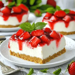 Für den perfekten No-Bake Erdbeer-Cheesecake brauchst du: - 1 ½ Tassen Graham-Cracker-Brösel - ½ Tasse ungesalzene Butter, geschmolzen - 2 Tassen Frischkäse, zimmerwarm Diese Zutaten bilden die Basis für eine cremige Füllung und eine knusprige Kruste. Die Graham-Cracker-Brösel geben deinem Cheesecake eine tolle Textur. Die geschmolzene Butter sorgt dafür, dass alles gut zusammenhält. Der Frischkäse macht die Füllung schön cremig. Für die richtige Süße und den besonderen Geschmack benötigst du: - 1 Tasse Puderzucker - 1 Teelöffel Vanilleextrakt Der Puderzucker wird die Füllung süß machen, ohne sie zu schwer zu machen. Der Vanilleextrakt bringt einen feinen, aromatischen Geschmack. Diese beiden Zutaten sind wichtig, um den Cheesecake lecker zu machen. Für die Dekoration und den letzten Schliff brauchst du: - 1 Tasse Schlagsahne - 2 Tassen frische Erdbeeren, geputzt und in Scheiben geschnitten - ¼ Tasse Erdbeermarmelade (optional für einen Drizzle) Schlagsahne macht den Cheesecake luftig und leicht. Die frischen Erdbeeren bringen Farbe und Frische. Wenn du magst, kannst du die Erdbeermarmelade für einen süßen Drizzle verwenden. Sie sieht nicht nur gut aus, sondern schmeckt auch toll. Diese Zutaten ergeben zusammen einen himmlischen No-Bake Erdbeer-Cheesecake. Wenn du die Schritte befolgst, wirst du sicher viele Komplimente bekommen. Schau dir das Full Recipe an, um mit dem Backen zu beginnen! Zuerst bereiten wir die Kruste vor. Nehmen Sie 1 ½ Tassen Graham-Cracker-Brösel und vermengen Sie diese mit ½ Tasse geschmolzener Butter. Rühren Sie gut um, bis die Mischung wie feuchter Sand aussieht. Dann drücken Sie die Mischung gleichmäßig in den Boden einer 9-Zoll-Springform. Achten Sie darauf, dass die Kruste fest ist. Kühlen Sie die Kruste für 15 Minuten, damit sie stabil wird. Jetzt geht es an die Füllung. In einer großen Schüssel nehmen Sie 2 Tassen zimmerwarmen Frischkäse. Schlagen Sie ihn mit einem Handmixer, bis er glatt und cremig ist. Fügen Sie 1 Tasse Puderzucker und 1 Teelöffel Vanilleextrakt hinzu. Mischen Sie weiter, bis alles gut vermengt ist. In einer separaten Schüssel schlagen Sie 1 Tasse Schlagsahne, bis sich steife Spitzen bilden. Falten Sie die Schlagsahne vorsichtig in die Frischkäse-Mischung. Achten Sie darauf, die Luftigkeit nicht zu verlieren. Falten Sie nun die Hälfte der 2 Tassen geschnittenen Erdbeeren in die Cheesecake-Mischung. Die andere Hälfte bleibt für die Dekoration. Gießen Sie die gesamte Cheesecake-Mischung über die vorbereitete Kruste. Glätten Sie die Oberseite mit einem Spatel. Decken Sie die Springform mit Frischhaltefolie ab und kühlen Sie den Cheesecake mindestens 4 Stunden lang, bis er fest ist. Für das vollständige Rezept schauen Sie sich den Abschnitt Full Recipe an. - Zu hoch schlagen der Sahne: Wenn Sie die Sahne zu hoch schlagen, wird sie fest und körnig. Schlagen Sie die Sahne nur bis sich steife Spitzen bilden. Achten Sie darauf, dass die Sahne weich bleibt. So bleibt der Cheesecake schön cremig und luftig. - Übermixen der Frischkäse-Mischung: Übermixen kann die Struktur Ihres Cheesecakes ruinieren. Mixen Sie den Frischkäse sanft mit dem Puderzucker und dem Vanilleextrakt. Mischen Sie nur so lange, bis alles gut vermischt ist. So bleibt die Textur glatt und schön. - Mit frischen Erdbeeren garnieren: Frische Erdbeeren machen den Cheesecake nicht nur lecker, sondern sehen auch toll aus. Legen Sie einige Erdbeeren oben auf den Cheesecake. Das gibt Farbe und Frische. - Minzblätter als dekoratives Element hinzufügen: Ein paar frische Minzblätter machen viel aus. Sie bringen nicht nur Farbe, sondern auch einen frischen Geschmack. Legen Sie sie auf die Erdbeeren oder an den Rand des Tellers. - Vorbereitungs- und Kühlzeiten richtig einplanen: Planen Sie Ihre Zeit gut ein. Die Zubereitung dauert etwa 20 Minuten. Danach muss der Cheesecake mindestens 4 Stunden kühlen. Machen Sie ihn also früh genug, damit er bei Ihrem Anlass fertig ist. Das gibt Ihnen Zeit, ihn zu genießen! {{image_4}} Wenn du nach einer gesünderen Option suchst, probiere griechischen Joghurt anstelle von Frischkäse. Er ist cremig und hat weniger Fett. Du wirst den Unterschied kaum merken. Außerdem kannst du Zuckeralternativen wie Stevia oder Erythrit verwenden. Diese sind gut für Diabetiker und helfen, den Zuckergehalt zu senken. Für einen frischen Kick füge etwas Zitrone hinzu. Der Zitronensaft bringt eine tolle Säure in die süße Füllung. Wenn du Erdbeeren nicht magst, ersetze sie durch Himbeeren oder Blaubeeren. Diese Früchte bringen ihre eigene Süße und Farbe in den Cheesecake. So bleibt das Rezept aufregend und neu. Wenn du glutenfrei essen möchtest, verwende glutenfreie Graham-Cracker. Diese sind leicht zu finden und schmecken genauso gut. Mit dieser kleinen Änderung kannst du alle genießen, ohne auf den Geschmack zu verzichten. Das macht den No-Bake Strawberry Cheesecake für jeden zugänglich. Für das vollständige Rezept schau dir die Himmlische No-Bake Erdbeer-Cheesecake Anleitung an. Um den Cheesecake frisch zu halten, stelle ihn in den Kühlschrank. Das hilft, die cremige Textur zu bewahren. Wickele den Cheesecake in Frischhaltefolie. So verhinderst du, dass er austrocknet. Diese kleine Maßnahme hält den Geschmack und die Frische intakt. Wie lange bleibt der Cheesecake frisch? Gut gekühlt hält er sich bis zu fünf Tage. Wenn du Reste hast, lagere diese in einem luftdichten Behälter. So bleibt der Cheesecake länger köstlich. Achte darauf, ihn nicht in der Nähe von starken Gerüchen zu lagern. Der Cheesecake kann den Geschmack anderer Lebensmittel annehmen. Um den Cheesecake einzufrieren, schneide ihn in Stücke. Wickele jedes Stück in Frischhaltefolie und lege es in einen Gefrierbeutel. So bleibt die Frische bis zu drei Monate erhalten. Zum Auftauen nimm die Stücke einfach aus dem Gefrierfach. Lass sie über Nacht im Kühlschrank auftauen. So bleibt die Textur perfekt und der Geschmack unverändert. Der No-Bake Erdbeer-Cheesecake muss mindestens 4 Stunden kühlen. Ich empfehle, ihn über Nacht im Kühlschrank zu lassen. So wird er schön fest und die Aromen vermischen sich gut. Eine längere Kühlzeit macht den Cheesecake noch besser. Ja, du kannst diesen Cheesecake mit vielen anderen Früchten machen. Himbeeren und Blaubeeren sind tolle Alternativen. Du kannst auch Pfirsiche oder Kiwis verwenden. Achte darauf, die Früchte frisch und reif zu wählen. Das macht deinen Cheesecake noch leckerer. Ja, der Cheesecake kann glutenfrei sein. Verwende glutenfreie Graham-Cracker für die Kruste. Achte auch darauf, dass alle anderen Zutaten glutenfrei sind. So kann jeder deinen leckeren Cheesecake genießen, egal welche Diät er hat. Um einen leckeren No-Bake Erdbeer-Cheesecake zuzubereiten, haben wir alle Zutaten und Schritte durchgearbeitet. Du hast gelernt, wie man die Kruste vorbereitet, die Füllung anmischt und alles zusammenfügt. Vermeide gängige Fehler wie das Übermixen und plane ausreichend Zeit ein. Du kannst kreativ werden, indem du verschiedene Früchte oder Alternativen wie griechischen Joghurt nutzt. Mit diesen Tipps und Tricks wird dein Cheesecake sicher ein Hit. Begeistere deine Gäste damit und genieße die leckeren Ergebnisse!