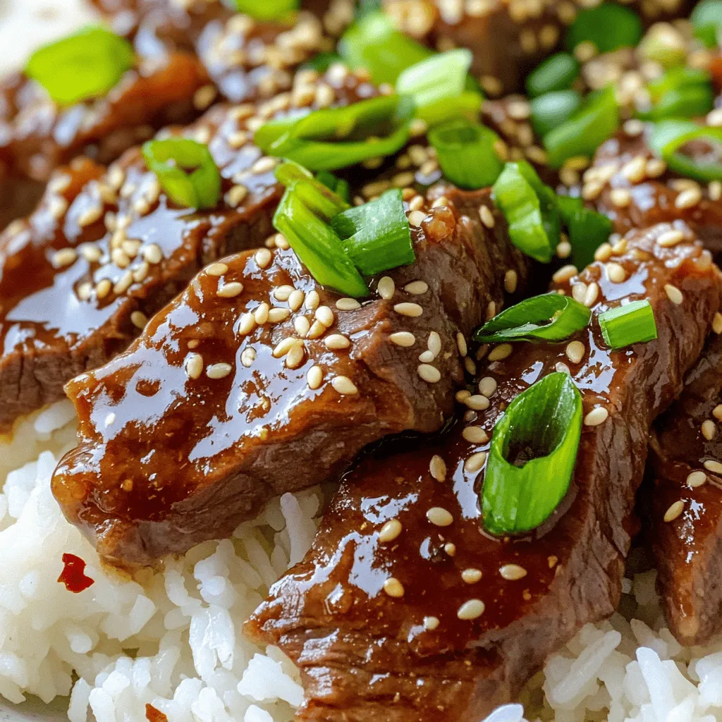- Flanksteak (900 g) - Sojasauce (60 ml) - Brauner Zucker (60 g) Die Hauptzutaten sind entscheidend für den Geschmack. Flanksteak ist zart und saftig. Die Sojasauce bringt Umami und Tiefe. Brauner Zucker fügt eine süße Note hinzu und balanciert die Soße. - Knoblauch (3 Zehen) - Ingwer (2,5 cm Stück) - Rote Pfefferflocken (optional) Knoblauch und Ingwer sind die Stars der Gewürze. Sie bringen einen tollen Duft und Geschmack. Rote Pfefferflocken geben einen kleinen Kick, wenn du es scharf magst. Sie sind nicht nötig, aber sehr lecker. - Frühlingszwiebeln (60 ml, gehackt) - Sesamsamen Die Garnituren sind nicht nur für die Optik. Frühlingszwiebeln bringen Frische und Farbe. Sesamsamen fügen einen nussigen Geschmack hinzu. Diese Zutaten machen das Gericht noch besser und schöner. Dieses Rezept ist einfach und schnell, und du findest die vollständigen Anweisungen in der [Full Recipe]. Zuerst bereite ich das Rindfleisch vor. Ich nehme 900 g Flanksteak und schneide es in dünne Scheiben. Dann vermische ich das Fleisch in einer Schüssel mit 1 Esslöffel Speisestärke. Die Speisestärke hilft, die Soße später zu verdicken und macht das Fleisch zart. Dies ist wichtig, damit die Soße gut haftet. Ich stelle den Instant Pot auf die Sauté-Einstellung. Dort erhitze ich 2 Esslöffel Pflanzenöl. Wenn das Öl heiß ist, füge ich das Rindfleisch portionsweise hinzu. Ich brate es 2-3 Minuten lang, bis es schön gebräunt ist. Das Anbraten gibt dem Fleisch einen tollen Geschmack und hilft, die Aromen zu entwickeln. Nach dem Anbraten nehme ich das Fleisch heraus und stelle es beiseite. Jetzt mache ich die Soßenmischung. In einer separaten Schüssel vermenge ich 60 ml Sojasauce, 60 g braunen Zucker und 60 ml Wasser. Ich rühre gut um, bis sich der Zucker aufgelöst hat. Diese Mischung gieße ich in den Instant Pot. Dann kratze ich die angebrannten Reste am Boden ab, um kein Aroma zu verlieren. Ich gebe das Rindfleisch zurück in den Topf und füge optional rote Pfefferflocken hinzu. Den Deckel schließe ich und stelle den Instant Pot auf manuelles Druckkochen für 10 Minuten. Mit dieser Schritt-für-Schritt-Anleitung gelingt Ihnen das Rezept für Instant Pot Mongolian Beef ganz einfach! Für die vollständige Zubereitung schauen Sie sich das [Full Recipe] an. Um das Rindfleisch perfekt zu braten, achte darauf, es nicht zu überfüllen. Wenn du zu viel Fleisch auf einmal in den Instant Pot gibst, wird es nicht gleichmäßig bräunen. Das beeinträchtigt den Geschmack. Brate das Fleisch in kleinen Portionen an. Nach dem Anbraten lass den Druck natürlich ab. Das macht das Fleisch zart und saftig. Um die Soße richtig dick zu machen, benutze die Sauté-Einstellung. Nach dem Druckkochen kannst du die Soße einfach ein paar Minuten köcheln lassen. Achte darauf, die Soße gut umzurühren. Wenn sie zu dünn ist, lass sie länger kochen. Wenn sie zu dick ist, kann ein wenig Wasser helfen. Das mongolische Rindfleisch passt hervorragend zu Reis oder Nudeln. Du kannst auch knuspriges Gemüse dazu servieren. Zum Garnieren empfehle ich Frühlingszwiebeln und Sesamsamen. Diese geben dem Gericht nicht nur Farbe, sondern auch zusätzlichen Geschmack. Für mehr Frische kannst du auch frische Kräuter verwenden. {{image_4}} Für die, die auf Gluten achten, gibt es gute Alternativen. Verwenden Sie glutenfreie Sojasauce. Diese Sauce schmeckt ähnlich und sorgt für tollen Geschmack. Für Vegetarier oder Veganer kann ich empfehlen, Tofu zu nutzen. Tofu nimmt die Aromen gut auf und macht das Gericht lecker und sättigend. Möchten Sie mehr Farbe und Nährstoffe? Fügen Sie Gemüse hinzu! Brokkoli und Paprika passen gut. Sie bringen frische und Knackigkeit in das Gericht. Auch Karotten sind eine gute Wahl. Wenn Sie andere Fleischsorten ausprobieren möchten, nutzen Sie Hähnchen oder Schweinefleisch. Diese Varianten sind ebenfalls schmackhaft und bieten neue Geschmackserlebnisse. Wie scharf mögen Sie Ihr Essen? Um die Schärfe zu erhöhen, fügen Sie mehr rote Pfefferflocken hinzu. Sie können auch frische Chilischoten verwenden. Wenn Sie es milder mögen, lassen Sie die Pfefferflocken einfach weg. Für verschiedene Geschmäcker sind Hähnchenbrust oder Lamm ebenfalls gute Optionen. Diese Fleischsorten bieten unterschiedliche Geschmäcker und Texturen. Lagern Sie Ihre Reste im Kühlschrank. Der optimale Aufbewahrungszeitraum beträgt 3 bis 4 Tage. Stellen Sie sicher, dass das Fleisch in einem luftdichten Behälter ist. So bleibt es frisch und lecker. Überprüfen Sie die Reste regelmäßig auf Geruch oder Farbe. Wenn etwas nicht gut aussieht, werfen Sie es weg. Wenn Sie mehr Reste haben, können Sie diese einfrieren. Teilen Sie das mongolische Rindfleisch in Portionen auf. Geben Sie es in gefriergeeignete Beutel oder Behälter. Achten Sie darauf, die Luft herauszudrücken, bevor Sie sie schließen. Zum Auftauen lassen Sie das Fleisch über Nacht im Kühlschrank auftauen. Um es wieder aufzuwärmen, verwenden Sie den Instant Pot oder die Mikrowelle. Erhitzen Sie es langsam, damit es saftig bleibt. Haben Sie noch Reste? Nutzen Sie sie kreativ. Fügen Sie das mongolische Rindfleisch in eine Suppe ein. Sie können es auch in einem Wrap oder Sandwich verwenden. Mischen Sie es mit Reis und Gemüse für eine schnelle Mahlzeit. So vermeiden Sie Lebensmittelverschwendung und genießen neue Gerichte! Die Zubereitung von Instant Pot Mongolian Beef dauert insgesamt etwa 35 Minuten. Du benötigst 15 Minuten für die Vorbereitung und 20 Minuten für das Kochen. In dieser Zeit kannst du das Fleisch schneiden, die Soße mixen und alles in den Instant Pot geben. Während das Gericht kocht, bleibt dir Zeit, um deine Beilagen vorzubereiten. Ja, du kannst das Rezept einfach anpassen. Wenn du kein Flanksteak magst, probiere Rinderfilet oder Hähnchenbrust. Du kannst auch die Sojasauce durch eine glutenfreie Option ersetzen. Für mehr Gemüse füge Brokkoli oder Paprika hinzu. Du kannst die Menge des Zuckers verringern, wenn du es weniger süß magst. Bei der Schärfe kannst du rote Pfefferflocken weglassen oder mehr hinzufügen. Die Anpassungsmöglichkeiten sind groß! Zu Instant Pot Mongolian Beef passen viele Beilagen. Reis ist eine klassische Wahl. Du kannst auch Nudeln oder Quinoa verwenden. Für einen frischen Crunch sind gedämpfte Brokkoli oder Karotten ideal. Ein grüner Salat mit einer leichten Vinaigrette rundet das Gericht ab. Zum Trinken sind grüne Tees oder fruchtige Limonaden gute Begleiter. Eure Instant Pot Mongolian Beef ist leicht zu machen und sehr lecker. Mit wenigen Zutaten aus Fleisch, Sojasauce und Gewürzen schafft ihr ein tolles Gericht. Vergesst nicht, Tipps zur Textur und Soßenkonsistenz zu beachten. Ihr könnt das Rezept auch anpassen, etwa für verschiedene Diäten. Lagert Reste richtig, um nichts wegzuwerfen. Ich hoffe, ihr habt Spaß beim Kochen und Ausprobieren einer neuen Variante!