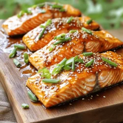 Um einen köstlichen Honig-Knoblauch-Glasierten Lachs zuzubereiten, benötigst du die folgenden Hauptzutaten: - 4 Lachsfilets (ca. 170 g jedes) - 60 ml Honig - 60 ml Sojasauce (geringer Natriumgehalt bevorzugt) - 4 Knoblauchzehen, gehackt - 1 Teelöffel frischer Ingwer, gerieben - 15 ml Sesamöl - 15 ml Olivenöl - Salz und Pfeffer nach Geschmack Diese Zutaten vereinen sich zu einer süßlich-würzigen Marinade. Der Lachs wird so zart und aromatisch. Um deinem Gericht den letzten Schliff zu geben, füge diese Garnierungen hinzu: - 1 Esslöffel Sesamsamen - 2 Frühlingszwiebeln, in Ringe geschnitten Diese Zutaten bringen Farbe und zusätzlichen Geschmack auf den Teller. Sesamsamen sorgen für einen nussigen Crunch. Wenn du die besten Zutaten auswählst, achte auf Folgendes: - Lachs: Suche nach frischem, glänzendem Lachs ohne unangenehmen Geruch. Der Fisch sollte fest und elastisch sein. - Knoblauch: Wähle feste, trockene Knoblauchzehen ohne grüne Triebe. - Honig: Nutze hochwertigen, reinen Honig. Achte darauf, dass er nicht mit Zucker gemischt ist. - Frühlingszwiebeln: Sie sollten frisch, knackig und grün sein. Frische Zutaten machen dein Essen noch schmackhafter. Du kannst die vollständige Zubereitung in dem Rezept für Honig-Knoblauch-Glasierten Lachs finden. Um den besten Geschmack zu erzielen, marinieren Sie den Lachs. Nehmen Sie eine mittelgroße Schüssel. Vermengen Sie 60 ml Honig, 60 ml Sojasauce, 4 gehackte Knoblauchzehen, 1 Teelöffel frischen Ingwer und 15 ml Sesamöl. Rühren Sie alles gut um. Legen Sie die Lachsfilets in ein flaches Gericht oder einen Zip-Lock-Beutel. Gießen Sie die Marinade darüber. Achten Sie darauf, dass der Lachs gut bedeckt ist. Lassen Sie ihn mindestens 30 Minuten marinieren. Für mehr Geschmack lassen Sie ihn bis zu 2 Stunden im Kühlschrank. Heizen Sie Ihren Grill oder Ihre Pfanne bei mittelhoher Hitze vor. Fügen Sie 15 ml Olivenöl hinzu. Nehmen Sie die Lachsfilets aus der Marinade und lassen Sie die überschüssige Flüssigkeit abtropfen. Würzen Sie die Filets leicht mit Salz und Pfeffer. Legen Sie die Filets mit der Hautseite nach unten auf den Grill oder in die Pfanne. Kochen Sie den Lachs 4-5 Minuten auf jeder Seite. Der Lachs sollte gar sein und sich leicht mit einer Gabel zerteilen lassen. Bepinseln Sie die Filets während des Kochens mit der übrig gebliebenen Marinade für mehr Geschmack. Achten Sie darauf, den Lachs nicht zu überkochen. Ein guter Anhaltspunkt ist, wenn er eine goldene Farbe hat. Wenn der Lachs sich leicht mit einer Gabel zerteilen lässt, ist er perfekt. Lassen Sie ihn nach dem Kochen 2 Minuten ruhen. Vor dem Servieren können Sie ihn mit Sesamsamen und geschnittenen Frühlingszwiebeln garnieren. Diese geben nicht nur Farbe, sondern auch zusätzlichen Geschmack. Wenn Sie mehr Details möchten, schauen Sie sich das [Full Recipe] an. Die restliche Marinade ist ein wahres Geschenk. Sie kann den Geschmack des Lachses noch verstärken. Verwende sie beim Grillen oder Braten. Bepinsle den Lachs mit der Marinade, während er kocht. So bleibt er saftig und lecker. Du kannst die Marinade auch für Gemüse nutzen. Es gibt deinem Gemüse einen tollen Geschmack. Zu honig-knoblauch-glasiertem Lachs passen viele Beilagen. Hier sind einige meiner Favoriten: - Gedämpfter Brokkoli - Gebratene grüne Bohnen - Quinoa oder Reis - Ein frischer Salat Diese Beilagen bringen Farbe und Textur auf den Teller. Sie ergänzen den süßen und herzhaften Geschmack des Lachses perfekt. Gute Werkzeuge machen das Kochen einfacher. Hier sind einige nützliche Hilfsmittel: - Eine Grillpfanne für gleichmäßige Hitze - Ein Pinsel zum Auftragen der Marinade - Ein scharfes Messer für das Schneiden von Zutaten Mit diesen Werkzeugen kannst du den Lachs gut zubereiten. Sie helfen dir, jedes Mal das perfekte Ergebnis zu erzielen. {{image_4}} Wenn Sie Lachs im Ofen zubereiten möchten, ist das ganz einfach. Heizen Sie den Ofen auf 200 Grad Celsius vor. Legen Sie die marinierten Lachsfilets auf ein Backblech. Backen Sie den Lachs etwa 12 bis 15 Minuten. Achten Sie darauf, dass der Lachs zart und saftig bleibt. Ich empfehle, die Filets mit der restlichen Marinade zu bepinseln. So erhält der Lachs eine schöne Glasur und tollen Geschmack. Es gibt viele leckere Alternativen zur Honig-Knoblauch-Glasur. Zum Beispiel können Sie eine Teriyaki-Soße verwenden. Diese gibt dem Lachs eine süße und salzige Note. Eine Zitronen-Dill-Marinade ist ebenfalls frisch und aromatisch. Mischen Sie frischen Zitronensaft, Olivenöl und Dill. Lassen Sie den Lachs in dieser Marinade ein paar Stunden ziehen. Sie können auch scharfe Sriracha-Soße mit Honig mischen. Das ergibt eine süß-scharfe Glasur, die viele lieben. Wenn Sie eine vegetarische oder vegane Option suchen, probieren Sie Tofu oder Gemüse. Marinieren Sie Tofu in der gleichen Honig-Knoblauch-Mischung, aber ersetzen Sie den Honig durch Ahornsirup. Backen Sie den Tofu im Ofen oder braten Sie ihn in der Pfanne. Für Gemüse können Sie Spargel oder Zucchini verwenden. Diese schmecken köstlich in der Marinade und grillen oder rösten gut. So haben Sie ein gesundes und leckeres Gericht, das für alle geeignet ist. Um den übrig gebliebenen Lachs frisch zu halten, lege ihn in einen luftdichten Behälter. Du kannst ihn im Kühlschrank aufbewahren. Der Lachs bleibt so bis zu drei Tage genießbar. Achte darauf, ihn nicht zu lange stehen zu lassen. Wenn du den Lachs länger aufbewahren möchtest, friere ihn ein. Wickele die Filets gut in Frischhaltefolie ein. Lege sie dann in einen Gefrierbeutel. So bleibt der Lachs bis zu drei Monate frisch. Wenn du bereit bist, ihn zu essen, tau ihn über Nacht im Kühlschrank auf. Die Marinade kann auch aufbewahrt werden. Fülle sie in ein sauberes Glas und stelle sie in den Kühlschrank. So bleibt sie bis zu einer Woche frisch. Du kannst sie später zum Marinieren neuer Lachsfilets verwenden oder als Sauce nutzen. Du solltest den Lachs mindestens 30 Minuten marinieren. Das gibt der Marinade Zeit, in das Fleisch einzuziehen. Wenn du mehr Geschmack möchtest, marinier den Lachs bis zu 2 Stunden im Kühlschrank. Zu langes Marinieren kann den Lachs jedoch etwas weich machen. Ja, du kannst gefrorenen Lachs verwenden. Achte darauf, ihn vollständig aufzutauen, bevor du ihn marinierst. Dies gibt dir die beste Textur und den besten Geschmack. Du kannst den Lachs über Nacht im Kühlschrank auftauen oder ihn in kaltem Wasser auftauen. Vermeide heißes Wasser, da es die Textur des Lachses beeinträchtigen kann. Für Honig-Knoblauch-Glasierter Lachs passen viele Beilagen gut. Hier sind einige meiner Favoriten: - Gedämpftes Gemüse wie Brokkoli oder grüne Bohnen - Reis oder Quinoa für eine sättigende Grundlage - Ein frischer Salat mit Zitrus-Dressing - Süßkartoffelpüree für einen süßen Kontrast Diese Beilagen ergänzen die Aromen des Lachses und machen das Gericht ausgewogen. Du kannst die Beilagen nach deinem Geschmack wählen. Für das komplette Rezept schau dir die Full Recipe an. Zusammenfassend haben wir die besten Zutaten und Zubereitungstipps für honig-knoblauch-glasierten Lachs behandelt. Außerdem gab es tolle Variationen und Lagerhinweise. Mit frischen Zutaten und der richtigen Marinade kannst du jedes Mal ein köstliches Gericht zaubern. Denke daran, kreativ zu sein und auch Alternatives auszuprobieren. Mit diesen Tipps bekommst du das perfekte Ergebnis für deine nächste Mahlzeit.
