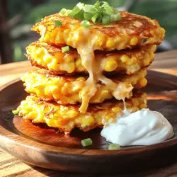 Für diese leckeren Käse-Mais-Puffer brauchst du einige einfache Zutaten. Hier ist eine Liste: - 1 Tasse frische Maiskörner (oder aus der Dose/Tiefkühl, abgetropft) - 1/2 Tasse Weizenmehl - 1/2 Tasse geriebener Cheddar-Käse - 1/4 Tasse fein gehackte Frühlingszwiebeln - 1/4 Tasse Milch - 2 große Eier - 1/2 Teelöffel Backpulver - 1/2 Teelöffel Knoblauchpulver - 1/4 Teelöffel Cayennepfeffer (optional für eine scharfe Note) - Salz und Pfeffer nach Geschmack - Olivenöl oder Pflanzenöl zum Braten Diese Zutaten sorgen für den perfekten Geschmack und die richtige Textur. Die Kombination aus dem süßen Mais und dem herzhaften Käse macht die Puffer besonders lecker. Um den Geschmack deiner Käse-Mais-Puffer zu verbessern, kannst du einige zusätzliche Gewürze hinzufügen. Zu den beliebten Optionen gehören: - Paprikapulver für eine rauchige Note - Petersilie oder Koriander für Frische - Zwiebelpulver für mehr Tiefe im Geschmack Diese Gewürze geben den Puffern mehr Charakter und machen sie noch schmackhafter. Experimentiere mit den Gewürzen, um deine perfekte Mischung zu finden. Käse-Mais-Puffer sind vielseitig und passen gut zu vielen Beilagen. Hier sind einige Ideen: - Sauerrahm oder Joghurt als Dip - Frischer Salat für eine leichte Beilage - Salsa für einen würzigen Kick Diese Beilagen ergänzen die Puffer wunderbar und machen sie zu einem vollständigen Gericht. Wenn du mehr über die Zubereitung erfahren möchtest, schau dir die Full Recipe an. Zuerst musst du alle Zutaten bereitstellen. Hier sind die Hauptzutaten für Käse-Mais-Puffer: - 1 Tasse frische Maiskörner - 1/2 Tasse Weizenmehl - 1/2 Tasse geriebener Cheddar-Käse - 1/4 Tasse fein gehackte Frühlingszwiebeln - 1/4 Tasse Milch - 2 große Eier - 1/2 Teelöffel Backpulver - 1/2 Teelöffel Knoblauchpulver - 1/4 Teelöffel Cayennepfeffer (optional) - Salz und Pfeffer nach Geschmack - Olivenöl oder Pflanzenöl zum Braten Sammle alles in der Küche. Achte darauf, dass die Maiskörner gut abgetropft sind, wenn du Dosen- oder Tiefkühlmais verwendest. Jetzt geht es ans Mischen. In einer großen Schüssel mischst du die trockenen Zutaten. Gib die Maiskörner, das Weizenmehl, den geriebenen Cheddar-Käse und die gehackten Frühlingszwiebeln hinein. Vermische alles gut. In einer separaten Schüssel verquirlst du die feuchten Zutaten. Das sind die Milch, die Eier, das Backpulver, das Knoblauchpulver und die Gewürze. Rühre alles gut durch, bis keine Klumpen mehr sind. Danach gießt du die feuchten Zutaten in die Schüssel mit den trockenen Zutaten. Rühre vorsichtig, bis alles ganz leicht vermischt ist. Der Teig soll dick und klumpig sein, also nicht zu lange rühren. Jetzt wird es heiß! Erhitze eine Pfanne bei mittlerer Hitze und gib genug Öl hinein, um den Boden leicht zu bedecken. Wenn das Öl heiß ist, nimm einen Esslöffel oder einen kleinen Eisportionierer. Gib Portionen der Fritter-Mischung in die Pfanne. Drücke sie leicht mit der Rückseite des Löffels an. Brate die Puffer für etwa 3-4 Minuten auf jeder Seite, bis sie goldbraun und knusprig sind. Achte darauf, die Hitze nicht zu hoch einzustellen, damit sie nicht anbrennen. Nimm die Fritter aus der Pfanne und lege sie auf Küchenpapier, um überschüssiges Öl abtropfen zu lassen. Serviere sie warm, vielleicht mit einem Klecks Sauerrahm oder Joghurt. Diese einfachen Käse-Mais-Puffer sind eine leckere Beilage! Für die vollständige Anleitung schau dir das Full Recipe an. Die Konsistenz des Teigs ist der Schlüssel zu perfekten Käse-Mais-Puffern. Der Teig sollte dick und leicht klumpig sein. Wenn du ihn zu lange rührst, wird er zäh. Mische die trockenen Zutaten zuerst. Dann füge die feuchten Zutaten hinzu. Rühre nur so lange, bis alles kombiniert ist. So bleiben deine Puffer schön fluffig. Um fettige Fritter zu vermeiden, achte auf die Ölmenge. Benutze nur genug Öl, um den Boden der Pfanne zu bedecken. Wenn du zu viel Öl verwendest, saugen die Fritter es auf. Lass die Fritter nach dem Braten auf Küchenpapier abtropfen. So entfernst du überschüssiges Fett. Das hält sie knusprig und lecker. Du kannst die Fritter auch backen, wenn du eine gesündere Option suchst. Heize den Ofen auf 200 Grad Celsius vor. Lege die Fritter auf ein mit Backpapier belegtes Blech. Backe sie für 20-25 Minuten, bis sie goldbraun sind. Diese Methode ist einfach und reduziert das Öl. Probiere beide Methoden aus und finde heraus, welche dir besser schmeckt. Für die vollständige Anleitung schaue dir das Full Recipe an. {{image_4}} Käse-Mais-Puffer sind schon vegetarisch, aber du kannst sie anpassen. Füge mehr Gemüse hinzu, wie Zucchini oder Paprika. Diese Gemüsesorten bringen Farbe und Geschmack. Du kannst auch frische Kräuter wie Petersilie oder Basilikum einmischen. Diese geben den Puffern eine frische Note. Die Gewürze in diesem Rezept sind wichtig. Du kannst sie nach deinem Geschmack anpassen. Zum Beispiel, füge mehr Cayennepfeffer für einen scharfen Kick hinzu. Oder nutze italienische Gewürze für einen anderen Geschmack. Paprika oder Kreuzkümmel sind auch gute Optionen. Experimentiere und finde deine perfekte Mischung. Cheddar ist großartig, aber du kannst auch andere Käsesorten verwenden. Mozzarella sorgt für einen schmelzenden Effekt, während Feta einen salzigen Geschmack bringt. Gouda oder Parmesan sind ebenfalls tolle Alternativen. Jeder Käse gibt den Puffern einen einzigartigen Geschmack. Probiere verschiedene Sorten aus und entdecke neue Lieblingskombinationen. Um die Käse-Mais-Puffer frisch zu halten, lege sie in einen luftdichten Behälter. Stelle sicher, dass sie vollständig abgekühlt sind, bevor du sie lagerst. So bleiben sie knusprig und lecker. Im Kühlschrank sind sie bis zu drei Tage haltbar. Um die Fritter für längere Zeit zu lagern, kannst du sie einfrieren. Lege die abgekühlten Puffer auf ein Backblech. Lasse sie dort für etwa eine Stunde einfrieren. Danach kannst du sie in einen Gefrierbeutel geben. Achte darauf, die Luft herauszudrücken. So bleiben sie bis zu drei Monate frisch. Um die Puffer wieder aufzuwärmen, heize eine Pfanne bei mittlerer Hitze. Füge etwas Öl hinzu, damit sie nicht kleben bleiben. Brate die Puffer für etwa 3-4 Minuten auf jeder Seite, bis sie heiß und knusprig sind. Du kannst sie auch im Ofen bei 180 Grad Celsius aufwärmen. So bleiben sie schön knusprig. Käse-Mais-Puffer sind im Kühlschrank etwa 3 bis 4 Tage haltbar. Lagere sie in einem luftdichten Behälter. So bleiben sie frisch und lecker. Wenn du sie länger aufbewahren möchtest, kannst du sie auch einfrieren. Achte darauf, sie in einem gefrierfesten Behälter zu lagern. So bleiben sie bis zu 2 Monate genießbar. Ja, du kannst die Zutaten im Voraus vorbereiten. Du kannst die Maiskörner, das Mehl und die Gewürze vorab mischen. Bewahre die Mischung in einem luftdichten Behälter auf. Auch die feuchten Zutaten kannst du einzeln bereitstellen. Mische sie kurz vor dem Braten, damit die Fritter frisch bleiben. Einfache Dips passen gut zu Käse-Mais-Puffern. Ich empfehle dir, Sauerrahm oder Joghurt zu verwenden. Beide sind frisch und cremig. Auch Salsa oder Guacamole sind tolle Optionen. Sie bringen einen schönen Kontrast zum Käse. Wenn du es scharf magst, probiere scharfe Sauce oder Chili-Dip. Diese Dips machen die Fritter noch köstlicher! Die Käse-Mais-Puffer sind einfach zuzubereiten und vielseitig. Wir haben die Hauptzutaten, Zubereitung und Tipps durchgesehen. Achten Sie auf die Konsistenz des Teigs, um die perfekten Fritter zu machen. Variieren Sie die Gewürze und Käse für neue Geschmäcker. Lagern Sie die Puffer richtig, damit sie frisch bleiben. Genießen Sie sie mit leckeren Dips! Kochen macht Spaß, und diese Puffer bringen Freude in jede Küche. Probieren Sie sie aus!