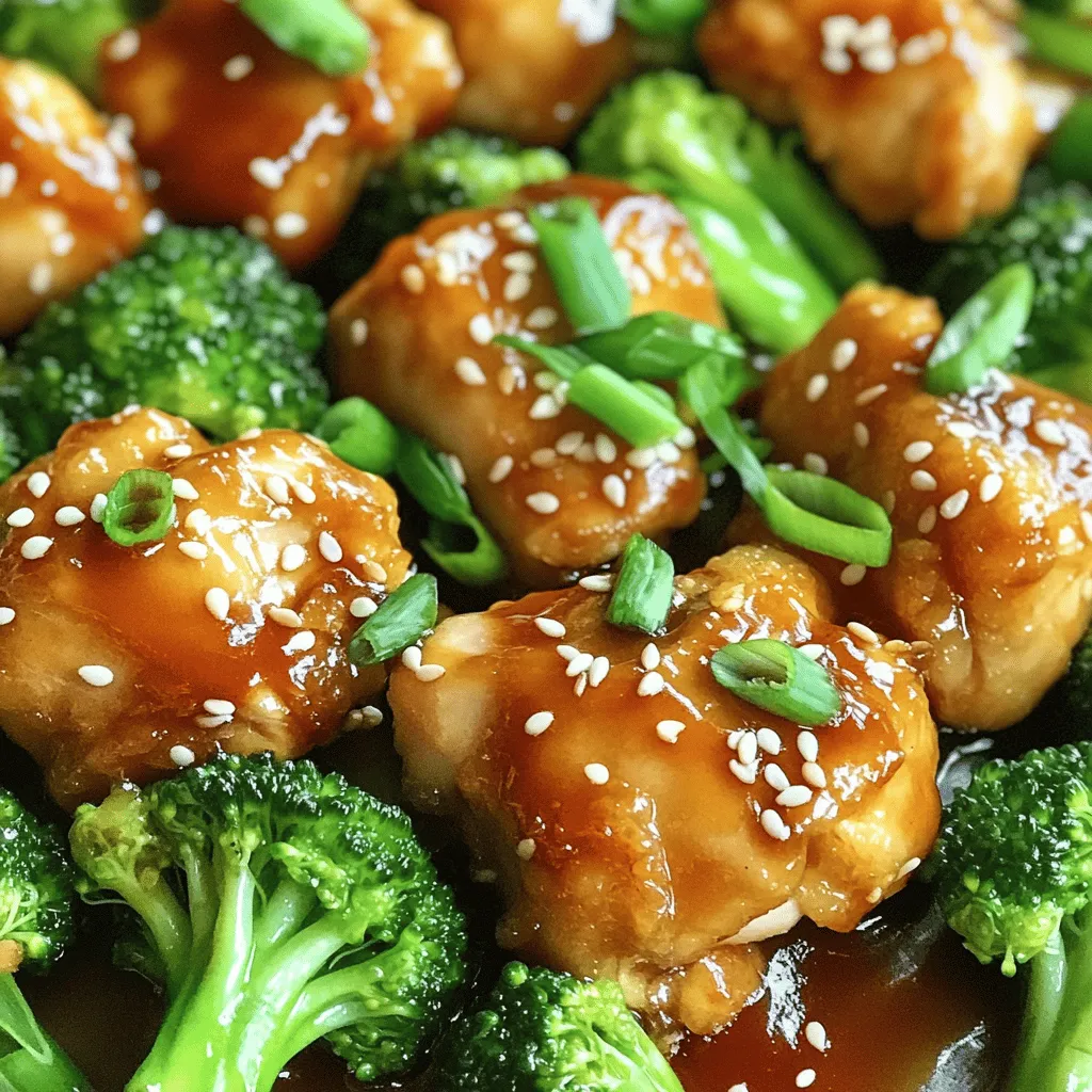 Für ein köstliches General Tso’s Chicken brauchen Sie einige Hauptzutaten: - 450 g Hähnchenschenkel, ohne Knochen und Haut, in mundgerechte Stücke geschnitten - 125 ml Maisstärke - 2 Esslöffel Pflanzenöl - 2 Knoblauchzehen, fein gehackt - 2 Esslöffel frischer Ingwer, fein gehackt - 1 Tasse Brokkoliröschen Diese Zutaten bilden die Basis für das Gericht. Frische Hähnchenteile sorgen für zarte Stücke. Brokkoli bringt Farbe und einen guten Biss. Die richtige Mischung aus Gewürzen und Soßen ist wichtig. Hier sind die Zutaten: - 60 ml Sojasauce - 30 ml Reisessig - 30 ml Honig oder Ahornsirup - 15 ml Sesamöl - 1 Teelöffel rote Pfefferflocken (nach Geschmack anpassen) Diese Gewürze geben dem Gericht seinen typischen süß-sauren Geschmack. Sojasauce sorgt für Tiefe, während Honig die Süße bringt. Garnierungen machen das Gericht schön und lecker. Verwenden Sie: - 2 Frühlingszwiebeln, in Ringe geschnitten (zum Garnieren) - Sesamkörner (zum Garnieren) Diese Zutaten fügen frische Aromen hinzu und machen das Gericht ansprechend. Sie sollten auch über Beilagen nachdenken. Reis oder Nudeln passen wunderbar zu diesem Rezept. Für eine vollständige Anleitung, schauen Sie sich das Full Recipe an. Zuerst schnappen Sie sich eine Schüssel. Geben Sie die Hähnchenstücke hinein. Fügen Sie die Maisstärke hinzu. Rühren Sie gut um, bis jedes Stück bedeckt ist. Schütteln Sie die übrige Maisstärke ab. So bleibt das Hähnchen knusprig. Erhitzen Sie das Pflanzenöl in einer großen Pfanne. Die Hitze sollte mittelhoch sein. Legen Sie die Hähnchenstücke in die Pfanne. Braten Sie sie 5 bis 7 Minuten lang. Wenden Sie sie regelmäßig, damit sie gleichmäßig bräunen. Wenn die Pfanne voll ist, braten Sie in mehreren Runden. So bleibt alles schön knusprig. Nehmen Sie das Hähnchen aus der Pfanne und stellen Sie es beiseite. Geben Sie bei Bedarf etwas mehr Öl in die Pfanne. Fügen Sie den gehackten Knoblauch und Ingwer hinzu. Braten Sie sie etwa 30 Sekunden lang, bis sie duften. Dann kommen die Brokkoliröschen dazu. Braten Sie alles 2 bis 3 Minuten, bis der Brokkoli leuchtend grün ist. Mischen Sie in einer kleinen Schüssel die Sojasauce, den Reisessig, den Honig und das Sesamöl. Geben Sie die roten Pfefferflocken nach Ihrem Geschmack dazu. Gießen Sie die Sauce über den Brokkoli und vermischen Sie alles gut. Geben Sie das Hähnchen zurück in die Pfanne. Schwenken Sie alles in der Sauce. Lassen Sie es 2 bis 3 Minuten kochen, bis alles heiß ist. Jetzt können Sie das Gericht heiß servieren und mit Frühlingszwiebeln und Sesamkörnern garnieren. Diese Schritte machen Ihr Easy General Tso’s Chicken zu einer schnellen und schmackhaften Mahlzeit. Für das komplette Rezept besuchen Sie [Full Recipe]. Ein häufiger Fehler ist, das Hähnchen nicht gut zu beschichten. Die Maisstärke hilft, das Hähnchen knusprig zu machen. Klopfen Sie die überschüssige Maisstärke ab, bevor Sie das Hähnchen braten. Wenn die Pfanne zu voll ist, wird das Hähnchen nicht gleichmäßig gar. Braten Sie es in mehreren Portionen. Sie können die Sauce anpassen! Fügen Sie mehr Honig für eine süßere Note hinzu. Für mehr Schärfe, erhöhen Sie die rote Pfefferflocken. Wenn Sie ein anderes Gemüse mögen, probieren Sie Paprika oder Zucchini. Diese können für frische Aromen sorgen. Die Garzeit ist wichtig. Braten Sie das Hähnchen für etwa 5-7 Minuten, bis es goldbraun ist. Überprüfen Sie, ob das Hähnchen durchgegart ist. Es sollte eine Innentemperatur von 75 °C erreichen. So bleibt es saftig und zart. {{image_4}} Eine vegetarische Version des General Tso’s Hähnchens ist einfach und lecker. Statt Hähnchen kannst du Tofu verwenden. Wähle festen Tofu, damit er gut die Textur hält. Schneide den Tofu in Würfel, mariniere ihn mit Sojasauce und Maisstärke. Dann brate ihn goldbraun an. Die restlichen Schritte bleiben gleich. Du wirst überrascht sein, wie gut es schmeckt! Du kannst auch verschiedene Gemüsesorten hinzufügen. Brokkoli ist toll, aber auch Paprika, Karotten oder Zucchini passen gut. Diese Gemüse bringen Farbe und Geschmack in das Gericht. Schneide sie in mundgerechte Stücke und brate sie zusammen mit dem Knoblauch und Ingwer. So erhält dein Gericht mehr Nährstoffe und interessante Aromen. Wenn du kein Hähnchen magst, probiere Schweinefleisch oder Garnelen. Beide Optionen funktionieren gut mit dieser Sauce. Achte darauf, die Garzeiten anzupassen. Schweinefleisch braucht etwas länger, während Garnelen schnell gar sind. Wenn du eine schnelle Mahlzeit suchst, sind Garnelen eine gute Wahl. Sie machen das Gericht leicht und schmackhaft. Um dein General Tso’s Hähnchen frisch zu halten, solltest du es in einem luftdichten Behälter aufbewahren. Stelle sicher, dass es vollständig abgekühlt ist, bevor du es hineinlegst. Das schützt die Qualität. Du kannst das Gericht bis zu drei Tage im Kühlschrank lagern. Wenn du lange halten willst, friere es ein. Teile die Reste in kleinere Portionen auf. So kannst du nur das erwärmen, was du brauchst. Verwende gefriergeeignete Behälter oder Beutel, um Platz zu sparen. Beschrifte die Behälter mit dem Datum. So weißt du, wie lange sie schon da sind. Wenn du das Hähnchen aufwärmst, nutze eine Pfanne oder die Mikrowelle. In der Pfanne bleibt es knusprig. Erhitze es bei mittlerer Hitze, bis es warm ist. In der Mikrowelle wärmst du es in kurzen Intervallen. Rühre zwischendurch um, um gleichmäßige Wärme zu erreichen. Du kannst frischen Brokkoli dazugeben, um das Gericht aufzufrischen. Die Zubereitung von Easy General Tso’s Chicken dauert etwa 30 Minuten. Die Vorbereitungszeit beträgt 10 Minuten, und das Kochen dauert 20 Minuten. Diese schnelle Mahlzeit passt perfekt in einen vollen Tagesablauf. Ja, du kannst die Sauce im Voraus machen. Die Sauce bleibt im Kühlschrank für bis zu einer Woche frisch. Mische die Sojasauce, Reisessig, Honig, Sesamöl und rote Pfefferflocken in einer Schüssel. Bewahre sie in einem luftdichten Behälter auf. Ja, du kannst diese Rezeptur glutenfrei machen. Ersetze die Sojasauce durch glutenfreie Sojasauce oder Tamari. Achte darauf, dass auch andere Zutaten glutenfrei sind. So kannst du dieses Gericht genießen, ohne auf den Geschmack zu verzichten. Easy General Tso’s Chicken ist einfach und lecker. Wir haben die besten Zutaten, Gewürze und Beilagen durchgesehen. Ich habe dir Schritt-für-Schritt gezeigt, wie du das Hähnchen perfekt zubereitest. Tipps helfen dir, häufige Fehler zu vermeiden und Aromen zu variieren. Du kannst sogar eine vegetarische Version machen! Denke auch an gute Lagerung und wie du Reste erhitzt. Dieses Gericht ist schnell gemacht und immer ein Hit. Mach dich an die Arbeit und genieße es!