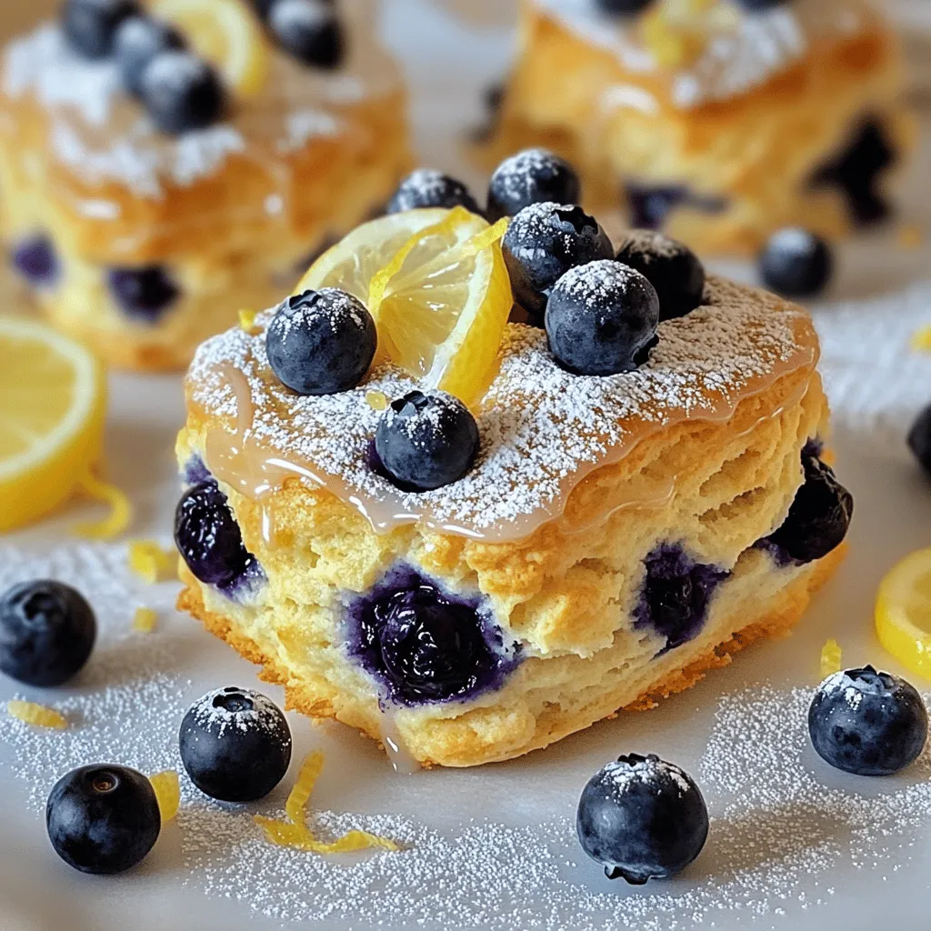 Für die Blaubeeren Zitronenscones brauchen wir: - 2 Tassen Weizenmehl - 1/3 Tasse Kristallzucker - 3/4 Tasse frische Blaubeeren Weizenmehl ist das Hauptbindemittel. Es gibt den Scones Struktur. Kristallzucker bringt die Süße. Er hilft auch, die Scones goldbraun zu backen. Frische Blaubeeren sorgen für einen fruchtigen Geschmack und schöne Farbe. Wir fügen auch hinzu: - 1/2 Tasse ungesalzene Butter, kalt und gewürfelt - Schale von 1 Zitrone - 1/2 Tasse Schlagsahne - 1 Esslöffel Zitronensaft Butter macht die Scones zart. Kalte Butter ist wichtig, damit sie fluffig werden. Zitronenschale bringt frisches Aroma. Schlagsahne gibt Feuchtigkeit und macht den Teig weich. Zitronensaft verstärkt den Geschmack der Blaubeeren. Achten Sie auf diese Hinweise: - Frische vs. gefrorene Blaubeeren: Frische Blaubeeren haben mehr Geschmack. Sie sind saftiger. Gefrorene Blaubeeren sind praktisch, aber sie können die Scones matschig machen. - Auswahl des Zuckers und Mehls: Verwenden Sie hochwertigen Kristallzucker. Er sorgt für die richtige Süße. Wählen Sie auch gutes Weizenmehl. Es sollte fein sein, um die besten Ergebnisse zu erzielen. Für das gesamte Rezept schauen Sie sich die [Full Recipe] an. Heize deinen Ofen auf 200°C vor. Diese Temperatur sorgt für eine perfekte Kruste. Lege ein Backblech mit Backpapier aus. Das Papier hilft den Scones, nicht zu kleben. So bleibt alles sauber und die Scones können leicht verschoben werden. In einer großen Schüssel vermenge die trockenen Zutaten. Dazu gehören Weizenmehl, Zucker, Backpulver, Natron und Salz. Mische sie gut, damit sich die Zutaten gleichmäßig verteilen. Füge dann die kalte Butter hinzu. Arbeite die Butter mit deinen Fingern oder einem Teigmischer ein. Ziel ist eine krümelige Konsistenz. Jetzt kommt die Zitronenschale und die frischen Blaubeeren dazu. Sei vorsichtig und zerdrücke die Blaubeeren nicht. In einer separaten Schüssel vermische das Ei, die Schlagsahne, den Vanilleextrakt und den Zitronensaft. Gieße die feuchten Zutaten in die trockenen Zutaten. Mische alles nur, bis es so gerade verbunden ist. Der Teig sollte leicht klebrig sein, aber nicht überarbeitet. Lass den Teig auf eine bemehlte Fläche fallen. Forme ihn zu einem Kreis, etwa 2,5 cm dick. Du kannst den Teig in 8 Stücke schneiden oder einen Ausstecher verwenden. Lege die Scones auf das Backblech, lass genug Platz zwischen ihnen. Bestreiche die Oberseite mit extra Sahne. So erhältst du eine goldene Kruste. Backe die Scones 15-20 Minuten lang. Achte darauf, dass sie leicht goldbraun sind. Ein Zahnstocher sollte sauber herauskommen. Lass die Scones auf einem Kuchengitter auskühlen. Dann sind sie bereit zum Genießen. Du findest das vollständige Rezept in der Rezeptübersicht. - Übermixen des Teigs: Ein häufiger Fehler ist, den Teig zu stark zu mischen. Das führt zu zähen Scones. Mische nur so lange, bis die Zutaten verbunden sind. - Zu hohe Backtemperatur: Eine zu hohe Temperatur kann die Scones außen bräunen, aber innen roh lassen. Halte dich an die 200°C, um ein gleichmäßiges Backen zu gewährleisten. - Verwendung von frischen Zutaten: Frische Blaubeeren und Zitronen sind der Schlüssel zu großartigem Geschmack. Sie bringen mehr Aroma und Saftigkeit. - Variationen für mehr Geschmack: Du kannst dem Teig auch andere Früchte hinzufügen. Himbeeren oder sogar gehackte Erdbeeren passen gut. Experimentiere und finde deine Lieblingskombination. - Zitronenglasur: Eine einfache Zitronenglasur macht die Scones noch leckerer. Mische Puderzucker mit Zitronensaft, bis die gewünschte Konsistenz erreicht ist. Gieße die Glasur über die abgekühlten Scones. - Serviervorschläge: Serviere die Scones warm. Lege frische Blaubeeren daneben für eine schöne Präsentation. Ein Hauch Puderzucker oben drauf sieht ansprechend aus und gibt zusätzlichen Geschmack. {{image_4}} Eines der besten Dinge an Scones ist die Vielseitigkeit. Du kannst ganz einfach andere Früchte verwenden. Himbeeren sind eine tolle Wahl. Sie bringen eine süß-säuerliche Note. Du kannst auch eine Mischung aus Blaubeeren und Erdbeeren ausprobieren. Dies gibt den Scones eine frische und fruchtige Note. Um den Scones mehr Tiefe zu verleihen, füge einige Kräuter hinzu. Thymian passt gut zu den fruchtigen Aromen. Ein Hauch von Zimt oder Ingwer kann die Scones ebenfalls beleben. Diese Gewürze bringen eine warme Note und machen die Scones noch interessanter. Wenn du spezielle Diätbedürfnisse hast, kann ich dir helfen. Du kannst glutenfreies Mehl verwenden. Dies macht die Scones für alle glutenempfindlichen Menschen geeignet. Für eine vegane Version ersetze die Butter durch pflanzliche Butter. So kannst du leckere Scones genießen, die für jeden geeignet sind. Für das vollständige Rezept besuche die Seite mit der Anleitung zu den Blaubeer-Zitronen Traum Scones. Bewahren Sie die Scones in einem luftdichten Behälter auf. Dies schützt sie vor Luft und Feuchtigkeit. Ein kühler, dunkler Ort ist ideal für die Lagerung. So bleiben sie frisch und lecker. Frische Scones halten sich bei richtiger Lagerung etwa 2 bis 3 Tage. Nach dieser Zeit können sie trocken werden. Wenn Sie die Scones einfrieren, halten sie sich bis zu 3 Monate. Achten Sie darauf, sie gut zu verpacken, damit sie nicht an Geschmack verlieren. Um Scones aufzuwärmen, nutzen Sie den Ofen. Heizen Sie ihn auf 180°C vor. Legen Sie die Scones auf ein Blech und erwärmen Sie sie für etwa 5 bis 10 Minuten. So bleiben sie weich und lecker. Vermeiden Sie die Mikrowelle, da sie die Scones trocken machen kann. Ein Spritzer Wasser kann helfen, die Feuchtigkeit zu bewahren. Frische Scones halten etwa 2 bis 3 Tage bei Raumtemperatur. Um die Scones frisch zu halten, lege sie in einen luftdichten Behälter. Stelle den Behälter an einen kühlen, dunklen Ort. So bleiben sie weich und lecker. Wenn die Scones länger halten sollen, friere sie ein. In einem luftdichten Behälter sind sie bis zu drei Monate haltbar. Ja, du kannst die Scones im Voraus zubereiten. Bereite den Teig einen Tag vorher vor. Wickele ihn gut in Frischhaltefolie ein und lege ihn in den Kühlschrank. Am nächsten Tag forme die Scones und backe sie frisch. So sparst du Zeit und kannst sie warm genießen. Um fluffige Scones zu bekommen, achte auf folgende Punkte: - Kaltes Fett: Verwende kalte Butter. Das gibt den Scones eine tolle Struktur. - Nicht übermixen: Mische den Teig nur, bis alles gerade verbunden ist. Das hält die Scones leicht und luftig. - Backpulver: Stelle sicher, dass dein Backpulver frisch ist. Es sorgt für das Aufgehen der Scones. Die vollständige Rezeptanleitung findest du auf der Seite „Blaubeer-Zitronen Traum Scones“. Dort sind alle Schritte und Tipps klar beschrieben, damit du die besten Scones backen kannst. Zusammenfassend haben wir die wichtigsten Zutaten und ihre Aufgaben für die Scones betrachtet. Wir haben auch den Schritt-für-Schritt-Prozess für die Zubereitung durchgegangen. Zudem gab es wertvolle Tipps zur Fehlervermeidung und Variationen für jeden Geschmack. Denke daran: Frische Zutaten machen den Unterschied. Mit den richtigen Lagerungs- und Aufwärmmethoden bleiben deine Scones lange frisch. Experimentiere gerne mit Aromen, um das Rezept nach deinem Geschmack zu gestalten. Viel Spaß beim Backen!