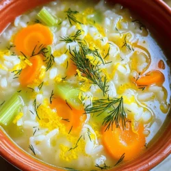 Für diese einfache griechische Zitronenreis-Suppe brauchen Sie: - 1 Tasse ungekochter Jasminreis - 6 Tassen Hühner- oder Gemüsebrühe - 1 mittlere Zwiebel, fein gehackt - 2 Knoblauchzehen, minced - 2 große Karotten, in Scheiben geschnitten - 2 Selleriestangen, gewürfelt Diese Zutaten bilden die Basis der Suppe. Der Reis gibt der Suppe eine schöne Textur. Die Brühe bringt den Geschmack, während das Gemüse für Frische sorgt. Wichtig sind auch die Aromastoffe und Gewürze. Diese verleihen der Suppe ihren besonderen Geschmack: - Zitronensaft und Schale - Salz und Pfeffer - Frischer Dill oder Petersilie zur Garnitur Der Zitronensaft und die Schale sorgen für eine erfrischende Note. Salz und Pfeffer bringen die Aromen zusammen. Die frischen Kräuter machen das Gericht noch schöner und leckerer. Um das volle Erlebnis zu genießen, schauen Sie sich das [Full Recipe] an. Zuerst schneiden Sie das Gemüse. Hacken Sie die Zwiebel und den Knoblauch fein. Schneiden Sie die Karotten in Scheiben und würfeln Sie den Sellerie. Diese Schritte sind wichtig für den Geschmack. Erhitzen Sie dann die Brühe in einem großen Topf. Verwenden Sie Hühner- oder Gemüsebrühe. Das bringt viel Aroma in die Suppe. Erhitzen Sie das Olivenöl in demselben Topf. Fügen Sie die vorbereiteten Zwiebeln, den Knoblauch, die Karotten und den Sellerie hinzu. Braten Sie das Gemüse für etwa fünf bis sieben Minuten an. Es sollte weich sein und die Zwiebeln leicht glasig werden. Jetzt gießen Sie die heiße Brühe in den Topf. Lassen Sie die Mischung kochen und fügen Sie dann den ungekochten Reis hinzu. Reduzieren Sie die Hitze und lassen Sie die Suppe 15 bis 20 Minuten köcheln. Der Reis muss zart werden. Während der Reis kocht, bereiten Sie die Eimischung vor. Schlagen Sie drei große Eier in einer Schüssel. Fügen Sie 1/4 Tasse Zitronensaft und die Schale einer Zitrone hinzu. Mischen Sie alles gut, bis es glatt ist. Temperieren Sie die Eimischung, um ein Gerinnen zu vermeiden. Nehmen Sie eine Tasse heiße Brühe aus dem Topf und rühren Sie sie langsam in die Eier-Zitronen-Mischung. Dies hilft, die Temperatur der Eier zu erhöhen. Gießen Sie die temperierte Eimischung langsam in den Topf. Rühren Sie dabei ständig, damit alles gut vermischt wird. Jetzt schmecken Sie die Suppe mit Salz und Pfeffer ab. Stellen Sie den Topf wieder auf niedrige Hitze, um die Suppe sanft zu erwärmen, ohne sie zum Kochen zu bringen. Servieren Sie die Suppe heiß. Garnieren Sie sie mit frischem Dill oder Petersilie. Das gibt der Suppe einen zusätzlichen Geschmackskick. Für das vollständige Rezept besuchen Sie bitte die Seite. - Garzeit des Reises beachten: Der Reis ist der Star dieser Suppe. Achten Sie darauf, ihn nicht zu lange zu kochen. 15 bis 20 Minuten reichen. Er sollte weich, aber nicht matschig sein. Überkochen Sie ihn nicht, oder die Suppe wird breiig. - Vorkochen des Gemüses: Das Anbraten der Zwiebeln, Möhren und Sellerie bringt mehr Geschmack. Sautieren Sie das Gemüse, bis es weich ist. Das dauert etwa 5 bis 7 Minuten. Dadurch entfalten sich die Aromen besser in der Suppe. - Vegetarische Alternativen: Sie können die Hühnerbrühe durch Gemüsebrühe ersetzen. Diese Wahl macht die Suppe kinderfreundlich und leicht. Fügen Sie mehr Gemüse hinzu, um die Suppe noch bunter und nahrhafter zu machen. - Zusätzliche Zutaten für mehr Geschmack: Fügen Sie frische Kräuter wie Thymian oder Oregano hinzu. Sie geben der Suppe einen besonderen Kick. Auch etwas Chili kann der Suppe eine würzige Note verleihen. Experimentieren Sie, um Ihre perfekte Mischung zu finden. {{image_4}} Wie lange hält die Suppe im Kühlschrank? Die einfache griechische Zitronenreis-Suppe bleibt frisch für drei bis vier Tage. Achte darauf, die Suppe in einem luftdichten Behälter zu lagern. So verhinderst du, dass sie Gerüche von anderen Lebensmitteln aufnimmt. Vor dem Servieren kannst du die Suppe einfach aufwärmen. Stelle sicher, dass sie gut durchwärmt ist. Wie friere ich die Suppe richtig ein? Zuerst lasse die Suppe vollständig abkühlen. Fülle sie dann in gefriergeeignete Behälter oder Beutel. Achte darauf, etwas Platz zu lassen, da die Suppe beim Einfrieren expandiert. Beschrifte die Behälter mit dem Datum. So weißt du, wie lange sie schon im Gefrierfach ist. Um die Suppe aufzutauen, stelle sie über Nacht in den Kühlschrank. Du kannst sie auch in der Mikrowelle auftauen. Erhitze sie sanft auf dem Herd, um die Konsistenz zu bewahren. Rühre die Suppe gut um, während sie aufwärmt. So bleibt sie cremig und lecker. Ja, du kannst die Zitronenreis-Suppe vegan machen. Hier sind einige Tipps: - Eiersatz: Verwende eine Mischung aus pflanzlicher Sahne und Kichererbsenmehl. Das gibt der Suppe eine cremige Textur. - Brühe: Nimm Gemüsebrühe statt Hühnerbrühe. - Gemüse: Füge mehr Gemüse wie Brokkoli oder Spinat hinzu. Das macht die Suppe nahrhafter. Diese Änderungen machen die Suppe lecker und vegan. Zu der Suppe passt viel gut. Hier sind einige Beilagenideen: - Brot: Serviere frisches Pita-Brot oder Baguette. - Salat: Ein einfacher griechischer Salat ergänzt die Suppe gut. - Oliven: Biete schwarze oder grüne Oliven als Snack an. Diese Beilagen machen das Essen noch besser. Wenn du die Suppe schärfer machen möchtest, probiere diese Vorschläge: - Rote Chiliflocken: Füge eine Prise hinzu, um Wärme zu bekommen. - Sriracha: Ein Löffel Sriracha gibt einen scharfen Kick. - Frische Jalapeños: Schneide sie klein und rühre sie ein. Diese Optionen bringen mehr Geschmack und Schärfe in die Suppe. - Zutaten und Anleitung [Vollständiges Rezept](#) Um diese leckere Suppe zu machen, benötigen Sie einige einfache Zutaten. Hier sind die Zutaten: - 1 Tasse ungekochter Jasminreis - 6 Tassen Hühner- oder Gemüsebrühe - 1 mittlere Zwiebel, fein gehackt - 2 Knoblauchzehen, minced - 2 große Karotten, in Scheiben geschnitten - 2 Selleriestangen, gewürfelt - 3 große Eier - 1/4 Tasse frischer Zitronensaft - Schale von 1 Zitrone - Salz und Pfeffer nach Geschmack - 2 Esslöffel Olivenöl - Frischer Dill oder Petersilie zur Garnitur Für die Zubereitung folgen Sie diesen Schritten: 1. Erhitzen Sie das Olivenöl in einem großen Topf bei mittlerer Hitze. Fügen Sie die gehackte Zwiebel, den Knoblauch, die Karotten und den Sellerie hinzu. Sautéieren Sie die Gemüse etwa 5-7 Minuten lang, bis sie weich sind und die Zwiebel glasig wird. 2. Gießen Sie die Hühner- oder Gemüsebrühe in den Topf und bringen Sie sie zum Kochen. Sobald sie kocht, geben Sie den ungekochten Reis hinzu und reduzieren die Hitze auf niedrige Stufe, um die Suppe köcheln zu lassen. Decken Sie den Topf ab und lassen Sie die Suppe 15-20 Minuten köcheln, bis der Reis zart ist. 3. Während der Reis kocht, schlagen Sie in einer Schüssel die Eier, den Zitronensaft und die Zitronenschale mit einem Schneebesen zusammen, bis die Mischung schön glatt ist. Stellen Sie die Schüssel beiseite. 4. Nachdem der Reis fertig gekocht ist, nehmen Sie den Topf vom Herd. Um die Eimischung zu temperieren und ein Gerinnen zu verhindern, schöpfen Sie langsam eine Tasse der heißen Brühe in die Eier-Zitronen-Mischung, während Sie ständig weiter rühren. 5. Gießen Sie die temperierte Mischung langsam zurück in den Suppentopf und rühren Sie kontinuierlich, um alles gleichmäßig zu vermengen. 6. Schmecken Sie die Suppe mit Salz und Pfeffer ab. Um die Suppe sanft zu erhitzen, stellen Sie den Topf wieder auf niedrige Hitze und lassen Sie ihn durchwärmen, ohne die Suppe zum Kochen zu bringen. 7. Servieren Sie die Suppe heiß, garniert mit frischem Dill oder Petersilie, um einen zusätzlichen Geschmackskick zu verleihen. Das ist das vollständige Rezept für diese einfache griechische Zitronenreis-Suppe. Genießen Sie die frische Zitrone und die herzhaften Aromen! Diese Zitronenreis-Suppe ist einfach und lecker. Wir haben die Hauptzutaten wie Reis, Brühe und Gemüse besprochen. Aromastoffe wie Zitronensaft und frische Kräuter bringen Frische und Geschmack. Schritt für Schritt haben wir die Zubereitung erklärt, vom Schneiden der Zutaten bis zum finalen Servieren. Denken Sie daran, Ihre Suppe zu variieren und richtig aufzubewahren. Mit diesen Tipps wird Ihre Suppe immer ein Hit sein. Viel Spaß beim Kochen und Genießen!