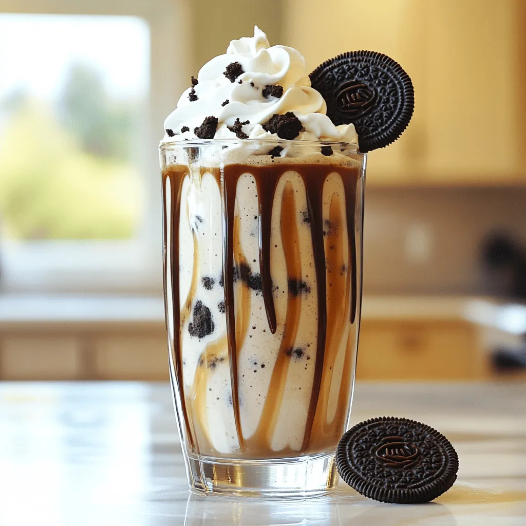 Um einen leckeren Oreo-Keksteig-Milchshake zu machen, brauchst du folgende Hauptzutaten: - 2 Tassen Vanilleeis - 1 Tasse Milch (nach Wunsch anpassen für die Konsistenz) - 1/2 Tasse Keksteig (gekauft oder hausgemacht) - 4 Oreo-Kekse, zerbröselt (zusätzlich einige für die Dekoration) - 1 Esslöffel Schokoladensirup (optional) - Schlagsahne zum Garnieren Diese Zutaten machen den Milchshake cremig und schokoladig. Das Vanilleeis sorgt für die süße Basis. Der Keksteig bringt die richtige Konsistenz. Die zerbröselten Oreos fügen den knusprigen Biss hinzu. Die Dekoration macht den Milchshake besonders ansprechend. Hier sind einige Ideen: - Zerbröselte Oreo-Kekse - Schokoladensirup - Schlagsahne - Essbare Glitzer oder bunte Streusel Mit diesen Zutaten kannst du deinen Milchshake noch mehr aufpeppen. Eine schöne Garnitur macht jeden Drink zu einem Kunstwerk. Die Qualität der Zutaten macht einen großen Unterschied. Achte auf Folgendes: - Wähle frisches Vanilleeis ohne künstliche Aromen. - Nutze Vollmilch für einen reichhaltigeren Geschmack. - Wenn du Keksteig kaufst, achte auf Marken mit natürlichen Inhaltsstoffen. - Verwende echte Oreo-Kekse, um den besten Geschmack zu erzielen. Wenn du lokale und frische Zutaten wählst, schmeckt dein Milchshake gleich viel besser. Diese kleinen Details machen das große Ganze aus. Du kannst das ganze Rezept für den Oreo-Keksteig-Milchshake hier nachlesen: [Full Recipe]. Zuerst müssen Sie alle Zutaten bereitstellen. Nehmen Sie den Mixer und stellen Sie ihn auf eine feste Fläche. Fügen Sie dann die folgenden Zutaten hinzu: - 2 Tassen Vanilleeis - 1 Tasse Milch - 1/2 Tasse Keksteig - 4 zerbröselte Oreo-Kekse - 1 Esslöffel Schokoladensirup (optional) Stellen Sie sicher, dass der Mixer sauber und trocken ist, damit der Milchshake gut gelingt. Um die perfekte Konsistenz zu erreichen, stellen Sie den Mixer auf mittlere Geschwindigkeit. Mischen Sie die Zutaten, bis die Mischung glatt ist. Wenn der Milchshake zu dick ist, fügen Sie etwas mehr Milch hinzu. Für einen dickeren Milchshake verwenden Sie weniger Milch. Machen Sie eine kleine Probe, um sicherzustellen, dass die Textur Ihren Wünschen entspricht. Die Präsentation ist wichtig für den Genuss. Nehmen Sie die Serviergläser und träufeln Sie etwas Schokoladensirup an die Innenseiten. Dies gibt dem Milchshake einen schönen Look. Gießen Sie dann den Milchshake vorsichtig in die Gläser. Krönen Sie jeden Milchshake mit Schlagsahne. Streuen Sie zusätzlich einen zerbröselten Oreo-Keks oben drauf. So sieht Ihr Milchshake nicht nur lecker aus, er schmeckt auch fantastisch! Um den perfekten Oreo Cookie Dough Milkshake zu machen, folge einfach diesen Schritten. Achte darauf, das Vanilleeis zuerst in den Mixer zu geben. Die Milch hilft, alles gut zu vermischen. Füge dann den Keksteig und die zerbröselten Oreos hinzu. Mixe es, bis die Mischung glatt ist. Wenn du einen dickeren Milchshake willst, nutze weniger Milch. Für einen dünneren Milchshake, füge mehr Milch hinzu. Ein häufiger Fehler ist, zu viel Milch zu verwenden. Das macht den Milchshake dünn und weniger cremig. Ein anderer Fehler ist, die Mischung nicht lange genug zu mixen. Mische, bis alles gut vermischt ist und die Konsistenz cremig aussieht. Achte darauf, die Gläser vor dem Servieren mit Schokoladensirup zu dekorieren. Es sieht nicht nur toll aus, sondern gibt auch extra Geschmack. Du kannst den Milchshake nach deinem Geschmack anpassen. Füge Erdnussbutter hinzu, um einen neuen Geschmack zu erleben. Oder probiere es mit Schokoladeneis statt Vanilleeis. Wenn du mehr Crunch magst, füge Nüsse oder andere Kekse hinzu. Es gibt viele Möglichkeiten, deinen Oreo Cookie Dough Milkshake zu einem einzigartigen Erlebnis zu machen. Nutze deine Kreativität und finde die perfekte Mischung für dich! {{image_4}} Wenn du eine glutenfreie Option möchtest, gibt es einfache Lösungen. Du kannst glutenfreies Mehl verwenden. Mische es mit Butter, Zucker, und einer Prise Salz. So bekommst du einen leckeren Keksteig ohne Gluten. Achte darauf, auch glutenfreie Oreos zu verwenden. Diese sind in vielen Geschäften erhältlich. So bleibt der Genuss für alle gewährleistet. Für eine schokoladige Note kannst du Schokoladeneis anstelle von Vanilleeis nehmen. Die Kombination aus Schokolade und Oreo schmeckt einfach himmlisch. Du kannst auch mehr Schokoladensirup hinzufügen. Das gibt dem Milchshake einen extra Kick. Experimentiere mit verschiedenen Oreo-Sorten, wie den Schokoladen-Oreo. So wird der Milchshake noch interessanter und leckerer. Möchtest du eine vegane Version? Nutze pflanzliche Alternativen. Kokosnusseis oder Mandelmilch sind tolle Optionen. Diese Zutaten geben dem Milchshake einen einzigartigen Geschmack. Du kannst auch vegane Kekse verwenden. Diese findest du in vielen Bioläden oder Online-Shops. So kann jeder in den Genuss dieses köstlichen Milchshakes kommen. Um den Oreo Cookie Dough Milkshake frisch zu halten, benutze einen luftdichten Behälter. Fülle den Milchshake vorsichtig in den Behälter. Decke ihn gut ab und stelle ihn in den Kühlschrank. So bleibt er kühl und lecker. Du kannst den Milchshake bis zu zwei Tage lagern. Beachte, dass die Konsistenz sich leicht verändern kann. Es kann dicker werden, wenn es im Kühlschrank steht. Wenn du Reste hast, mache das Beste daraus! Du kannst den Milchshake wieder mixen. Gib etwas Milch hinzu, um die Konsistenz zu verbessern. Das macht den Milchshake wieder cremig. Eine andere Idee ist, ihn als Eis zu verwenden. Gieße ihn in Formen und friere ihn ein. So hast du leckeres Milchshake-Eis für heiße Tage! Die Haltbarkeit hängt von den Zutaten ab. Vanilleeis kann in der Regel bis zu sechs Monate im Gefrierfach halten. Milch ist oft mehrere Tage haltbar, wenn sie im Kühlschrank ist. Achte auf das Haltbarkeitsdatum auf der Verpackung. Keksteig, ob gekauft oder hausgemacht, sollte nicht länger als eine Woche im Kühlschrank bleiben. Verwende frische Zutaten für den besten Geschmack. Du kannst den Milchshake bis zu zwei Tage im Kühlschrank lagern. Stelle sicher, dass du ihn in einem luftdichten Behälter aufbewahrst. So bleibt er frisch und lecker. Wenn du ihn länger aufbewahren willst, friere ihn ein. Das macht den Milchshake dicker und kälter. Du kannst ihn dann einfach mixen, wenn du bereit bist, ihn zu genießen. Ja, du kannst viele Kekssorten ausprobieren! Oreo sind toll, aber versuche auch andere. Chips Ahoy oder sogar Peanut Butter Cups könnten gut schmecken. Experimentiere mit verschiedenen Geschmäckern. Das macht deinen Milchshake einzigartig und spannend. Denke daran, die Kekse vorher zu zerbröseln, damit sie gut im Milchshake verteilt werden. Die besten Beilagen sind Schlagsahne und zerbröselte Kekse. Du kannst auch Schokoladensirup oder Karamell hinzufügen. Das macht deinen Milchshake noch süßer. Eine Kirsche obenauf gibt einen tollen Farbkontrast. Du kannst auch kleine Kekse an den Rand des Glases stecken. So sieht der Milchshake nicht nur gut aus, sondern schmeckt auch noch besser. In diesem Blogpost haben wir alles über den Oreo-Keksteig-Milchshake besprochen. Wir haben die besten Zutaten, die Zubereitung und die Präsentation behandelt. Ich hoffe, dass die Tipps und Tricks dir helfen, den perfekten Milchshake zu machen. Denke daran, Variationen auszuprobieren und Fehler zu vermeiden. Lagere deinen Milchshake richtig, um ihn länger zu genießen. Experimentiere mit verschiedenen Geschmäckern, um deinen Favoriten zu finden. Viel Spaß beim Mixen und Genießen!