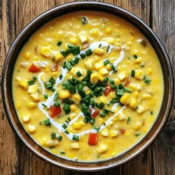 - 4 Tassen frische Süßmaiskerne (ca. 6 Ähren) - 1 mittelgroße Zwiebel, gewürfelt - 2 Knoblauchzehen, fein gehackt Diese Zutaten sind die Basis für eine reichhaltige Chowder. Die frischen Süßmaiskerne bringen eine süße Note. Zwiebeln und Knoblauch verleihen Tiefe und Geschmack. - 2 mittelgroße Kartoffeln, gewürfelt - 1 rote Paprika, gewürfelt - 4 Tassen Gemüsebrühe Kartoffeln sorgen für die cremige Konsistenz. Die rote Paprika bringt Farbe und einen süßen Crunch. Gemüsebrühe dient als aromatische Grundlage. - 1 Tasse Kokosmilch - 2 Esslöffel Olivenöl - Gewürze: geräuchertes Paprika-Pulver, Cayennepfeffer, Salz und Pfeffer Kokosmilch fügt eine cremige Textur hinzu. Olivenöl gibt einen sanften Geschmack. Gewürze wie geräuchertes Paprika und Cayennepfeffer bringen ein wenig Wärme. Für das komplette Rezept schau dir die [Full Recipe] an! Beginnen Sie mit dem Erhitzen von 2 Esslöffeln Olivenöl in einem großen Topf. Fügen Sie eine gewürfelte Zwiebel hinzu und braten Sie sie etwa 5 Minuten lang an. Die Zwiebel wird weich und transparent. Danach fügen Sie 2 fein gehackte Knoblauchzehen und 1 gewürfelte rote Paprika hinzu. Braten Sie diese Mischung für 2-3 Minuten. Der Duft wird köstlich sein. Jetzt kommen 2 gewürfelte Kartoffeln in den Topf. Rühren Sie alles gut um, damit die Zutaten gleichmäßig verteilt sind. Gießen Sie nun 4 Tassen Gemüsebrühe in den Topf. Fügen Sie 4 Tassen frische Süßmaiskerne hinzu. Bringen Sie die Mischung zum Kochen. Reduzieren Sie dann die Hitze und lassen Sie die Suppe 10-15 Minuten köcheln. Die Kartoffeln sollten weich sein. Sobald die Kartoffeln gar sind, kochen Sie die Suppe für weitere 5 Minuten. Dann nehmen Sie einen Pürierstab und pürieren etwa die Hälfte der Suppe. So bleibt die Chowder cremig, aber mit etwas Biss. Rühren Sie 1 Tasse Kokosmilch in die Suppe. Diese gibt der Chowder eine tolle Cremigkeit. Schmecken Sie die Suppe ab und passen Sie die Gewürze an. Lassen Sie die Chowder weitere 5 Minuten simmern. Die Aromen verbinden sich nun wunderbar. Nehmen Sie die Suppe vom Herd. Lassen Sie sie kurz abkühlen, bevor Sie sie servieren. Die Chowder ist jetzt bereit, um genossen zu werden. Schauen Sie sich auch das [Full Recipe] an, um mehr über die Zubereitung zu erfahren! Um die beste Konsistenz für deinen Süßmaiskern-Chowder zu bekommen, püriere die Suppe nur teilweise. So bleibt ein Teil der Körner ganz. Das gibt der Chowder eine tolle Textur. Achte auch darauf, die Flüssigkeitsmenge anzupassen. Wenn du eine dickere Suppe willst, füge weniger Brühe hinzu. Für eine dünnere Konsistenz nimm mehr Brühe. Experimentiere mit verschiedenen Kräutern und Gewürzen. Zum Beispiel, füge etwas Thymian oder Oregano hinzu, um den Geschmack zu verändern. Frischer Schnittlauch ist eine großartige Garnierung. Er gibt der Chowder Farbe und einen frischen Geschmack. Streue ihn einfach vor dem Servieren obenauf. Zu dieser Chowder passen viele Beilagen. Ein frisches Brot oder ein einfacher Salat sind ideal. Wenn du etwas Besonderes planst, serviere die Chowder in schönen Schalen. Garniere sie mit extra Maiskörnern und einem Spritzer Kokosmilch. Das sieht nicht nur gut aus, sondern schmeckt auch köstlich. {{image_4}} Für eine vegane Version der Süßmaiskern-Chowder tauschen Sie die Kokosmilch aus. Nutzen Sie einfach Mandelmilch oder Hafermilch, um die Cremigkeit zu erhalten. Beide Optionen geben einen feinen, leicht nussigen Geschmack. Anstelle von Olivenöl können Sie Pflanzenöl verwenden. Sonnenblumenöl oder Rapsöl sind gute Alternativen. Diese Öle haben einen milden Geschmack, der die anderen Zutaten nicht überdeckt. Um die Chowder noch reichhaltiger zu machen, fügen Sie Bohnen hinzu. Schwarze Bohnen oder Kichererbsen passen gut. Sie bringen nicht nur Geschmack, sondern auch Proteine. Auch andere Gemüsesorten sind möglich. Zucchini oder Sellerie geben frische Akzente. Experimentieren Sie mit verschiedenen Pfeffersorten. Jalapeños bringen Schärfe, während bunte Paprika für Süße sorgen. Nutzen Sie lokale Zutaten für mehr Geschmack. Frischer Mais aus der Region macht einen großen Unterschied. Versuchen Sie auch, saisonale Gewürze anzupassen. Im Herbst sind Muskatnuss und Thymian großartig. Im Sommer können Sie frische Kräuter wie Basilikum oder Petersilie hinzufügen. Diese kleinen Änderungen bringen einen besonderen Pfiff in Ihre Chowder und unterstützen lokale Bauern. Lass die Süßmaiskern-Chowder nach dem Kochen auf Raumtemperatur abkühlen. Fülle sie dann in einen luftdichten Behälter. So bleibt die Chowder frisch. Im Kühlschrank hält sie sich bis zu fünf Tage. Zum Wiedererwärmen erwärmst du sie in einem Topf bei schwacher Hitze. Rühre oft um, damit sie gleichmäßig warm wird. Um die Chowder einzufrieren, lasse sie zuerst vollständig abkühlen. Fülle sie dann in gefriergeeignete Behälter oder Beutel. Lasse etwas Platz, da sich die Chowder beim Gefrieren ausdehnt. Die Chowder bleibt bis zu drei Monate frisch im Gefrierfach. Um die beste Qualität nach dem Auftauen zu sichern, tau die Chowder im Kühlschrank auf. So bleibt die Textur angenehm. Erhitze sie danach in einem Topf, bis sie heiß ist. Rühre gut um, um Klumpen zu vermeiden. Du hast Reste? Nutze sie für andere leckere Gerichte! Füge die Chowder zu einem Auflauf hinzu oder verwandele sie in eine Sauce für Pasta. Du kannst auch Tortillas füllen und die Chowder als Füllung nutzen. Ein weiteres kreatives Rezept ist eine Süßmaiskern-Chowder-Quiche. Mische die Chowder mit Eiern und backe sie in einem Teig. So hast du eine neue, schmackhafte Mahlzeit! Süßmaiskern-Chowder bleibt im Kühlschrank etwa 3 bis 5 Tage frisch. Bewahren Sie ihn in einem luftdichten Behälter auf. Vor dem Servieren einfach gut umrühren und erwärmen. Wenn die Chowder zu dick wird, fügen Sie etwas Gemüsebrühe hinzu, um die Konsistenz zu verbessern. Ja, es gibt viele Alternativen, wenn Sie kein Fan von Kokosmilch sind. Sie können Sahne oder Milch verwenden, um die Cremigkeit zu erreichen. Pflanzenmilch wie Mandel- oder Hafermilch ist ebenfalls eine gute Wahl. Diese Optionen verändern den Geschmack leicht, aber die Chowder bleibt lecker. Ja, gefrorene Maiskörner sind eine praktische Option. Sie können sie direkt in die Chowder geben, ohne sie vorher aufzutauen. Fügen Sie sie in der gleichen Menge wie frische Körner hinzu. Die Kochzeit kann sich um ein oder zwei Minuten verlängern, um sicherzustellen, dass sie ganz durch sind. Diese Chowder aus Süßmaiskernen bietet frische Aromen und einfache Zubereitung. Wir haben die Zutatenwie frische Maiskörner, Kartoffeln und Gewürze betrachtet. Die Schritt-für-Schritt-Anleitung hilft Ihnen beim Kochen. Tipps zur Konsistenz und kreativen Variationen machen das Rezept flexibel. Die Aufbewahrungshinweise sichern die Qualität der Chowder. Mit diesen Informationen können Sie Ihre Mahlzeiten bereichern und kreativ experimentieren. Viel Spaß beim Kochen und Genießen!