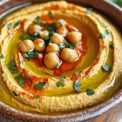- 1 Dose (15 oz) Kichererbsen, abgetropft und abgespült - 1 große geröstete rote Paprika (aus dem Glas oder selbstgemacht) - 3 Esslöffel Tahini - 2 Esslöffel Olivenöl Die Kichererbsen sind die Hauptzutat. Sie sorgen für die cremige Basis. Geröstete rote Paprika bringt einen süßen, rauchigen Geschmack. Du kannst sie im Laden kaufen oder selbst rösten. Tahini, eine Paste aus Sesam, gibt dem Hummus Tiefe. Olivenöl macht alles glatt und lecker. - 1 Knoblauchzehe, fein gehackt - 2 Esslöffel Zitronensaft - 1 Teelöffel gemahlener Kreuzkümmel - Salz nach Geschmack Knoblauch bringt einen starken Geschmack. Zitronensaft fügt Frische hinzu und balanciert die Aromen. Kreuzkümmel gibt dem Hummus ein warmes Aroma. Salz verstärkt alle Geschmäcker. Diese Gewürze sind wichtig für die perfekte Mischung. - Paprika - Frische Petersilie Garnierungen machen dein Hummus schön und appetitlich. Paprika bringt Farbe und einen zusätzlichen Geschmack. Frische Petersilie sorgt für einen frischen Kontrast. Du kannst die Garnierungen nach deinem Geschmack wählen. Für das vollständige Rezept schau dir [Full Recipe] an. Um den perfekten gerösteten Paprika Hummus zu machen, beginne mit der roten Paprika. Wenn du frische Paprika verwendest, röste sie über einer Flamme oder im Ofen. Achte darauf, dass die Haut ganz schwarz wird. Das gibt dem Hummus einen tollen Geschmack. Nach dem Rösten, lege die Paprika in eine Schüssel. Decke sie mit Frischhaltefolie ab. Lass sie für zehn Minuten dämpfen. Das hilft, die Haut leicht zu entfernen. Wenn sie abgekühlt ist, schäle die Haut ab und entferne die Samen und den Stiel. Hacke die Paprika grob. Dann kommen die Kichererbsen. Verwende eine Dose Kichererbsen. Spüle sie gut ab, um den Konservierungsstoff zu entfernen. Das macht den Hummus frischer. Jetzt sind deine Zutaten bereit. Gib die Kichererbsen, die grob gehackte Paprika, Tahini, Olivenöl, Zitronensaft, Knoblauch, Kreuzkümmel und eine Prise Salz in die Schüssel der Küchenmaschine. Achte darauf, dass alles gut verteilt ist. Mixe die Mischung, bis sie cremig und glatt wird. Wenn der Hummus zu dick ist, füge einen Esslöffel Wasser oder Olivenöl hinzu. Mische weiter, bis die gewünschte Konsistenz erreicht ist. Probiere den Hummus und passe den Geschmack an. Füge bei Bedarf mehr Salz oder Zitronensaft hinzu. Fülle den Hummus in eine Schüssel um. Das macht ihn schön zum Servieren. Träufle etwas Olivenöl darüber. Das gibt einen tollen Glanz. Bestreue den Hummus mit Paprika und frisch gehackter Petersilie. Das sieht nicht nur gut aus, sondern schmeckt auch lecker. Mit diesem Rezept machst du ganz einfach einen tollen Hummus. Für die vollständige Anleitung schaue dir das Full Recipe an. Um die perfekte Konsistenz zu erreichen, füge Wasser oder Olivenöl hinzu. Du kannst nach und nach jeweils einen Esslöffel hinzufügen. Mixe weiter, bis der Hummus schön cremig ist. Ein häufiger Fehler ist, nicht genug Flüssigkeit hinzuzufügen. So wird der Hummus zu dick und klumpig. Achte darauf, die Mischung gut zu schaben, damit alles gleichmäßig vermischt wird. Für einen frischeren Geschmack kannst du zusätzlichen Zitronensaft hinzufügen. Das gibt dem Hummus einen tollen Kick. Wenn du es würziger magst, füge mehr Kreuzkümmel oder Chili hinzu. Probiere einfach, bis du die perfekte Mischung gefunden hast. Jeder hat einen anderen Geschmack, also scheue dich nicht, kreativ zu sein. Du kannst auch die geröstete Paprika selbst machen, wenn du frische Paprika hast. Röste sie einfach über einer Flamme oder im Ofen. So erhältst du einen intensiveren Geschmack. Eine andere Zubereitungsidee ist, den Hummus mit verschiedenen Kräutern zu mischen. Basilikum oder Koriander bringen neue Aromen. Probiere verschiedene Varianten aus, um deinen Favoriten zu finden. Wenn du das Rezept genau befolgst, kannst du die genauen Schritte in der Full Recipe finden. {{image_4}} Hummus ist von Natur aus vegan. Das heißt, du brauchst keine tierischen Produkte. Verwende einfach die Zutaten aus dem Rezept. So machst du einen leckeren, pflanzlichen Snack. Achte darauf, glutenfreie Zutaten zu verwenden. Die Kichererbsen und Tahini sind glutenfrei. So kann jeder deinen Hummus genießen. Möchtest du etwas Neues probieren? Füge Feta oder Oliven hinzu. Diese Zutaten geben deinem Hummus einen tollen Geschmack. Wenn du es scharf magst, probiere Chili. Ein wenig Pfeffer kann den Hummus aufpeppen. Die Kombination aus Paprika und scharfen Zutaten ist einfach köstlich. Wie isst du Hummus am liebsten? Gemüsesticks sind perfekt für einen gesunden Snack. Karotten, Sellerie oder Gurken passen super dazu. Pita-Brot und Cracker eignen sich auch gut. So hast du viele Möglichkeiten, deinen Hummus zu genießen. Du kannst sogar verschiedene Beilagen ausprobieren. Das macht das Essen noch spannender! Bewahre deinen Hummus im Kühlschrank auf. Fülle ihn in einen luftdichten Behälter. So bleibt er frisch. Hummus hält sich etwa fünf bis sieben Tage. Wenn du ihn länger aufbewahren möchtest, solltest du ihn einfrieren. Du kannst Hummus einfrieren, um ihn länger zu lagern. Verwende einen gefrierfesten Behälter oder einen Beutel. Teile den Hummus in kleine Portionen auf. So kannst du nur das auftauen, was du brauchst. Zum Auftauen lege den Behälter einfach in den Kühlschrank. Du kannst den Hummus auch bei Raumtemperatur auftauen. Rühre ihn gut um, bevor du ihn servierst. Hast du noch Hummus übrig? Nutze ihn kreativ für Snacks. Du kannst ihn als Dip für Gemüsesticks verwenden. Auch auf Sandwiches oder Wraps schmeckt er toll. Mische ihn in Salate für zusätzlichen Geschmack. Hummus macht jede Mahlzeit besser und sorgt für gesunde Snacks! Wenn du nach weiteren Ideen suchst, schau dir die vollständige Rezeptanleitung an. Gerösteter Paprika Hummus bleibt im Kühlschrank 4 bis 7 Tage frisch. Achte darauf, ihn in einem luftdichten Behälter zu lagern. So bleibt der Geschmack erhalten und die Konsistenz bleibt gut. Wenn du Hummus machst, kannst du auch mehr zubereiten. Das spart Zeit und du hast immer einen Snack bereit. Wenn du Allergien hast oder Tahini nicht magst, gibt es gute Alternativen. Du kannst Erdnussbutter oder Sonnenblumenkernbutter verwenden. Diese Optionen geben dem Hummus eine andere, aber leckere Note. Außerdem kannst du auch Joghurt oder Quark probieren. Diese Zutaten machen den Hummus cremig und frisch. Du findest vorgefertigten gerösteten Paprika Hummus in vielen Supermärkten. Marken wie Sabra und Cedar bieten gute Optionen. Einige Bioläden führen auch eigene Marken. Achte auf die Zutatenliste, um die besten Produkte zu wählen. Ja, Hummus ist gesund! Kichererbsen sind reich an Ballaststoffen und Proteinen. Sie helfen, dein Herz gesund zu halten und den Blutzucker stabil zu halten. Außerdem enthalten sie Vitamine und Mineralstoffe. Wenn du Hummus isst, bekommst du viele Nährstoffe. Das macht ihn zu einem tollen Snack für jeden Tag. Gerösteter Paprika Hummus ist einfach zuzubereiten und gesund. Wir haben die Hauptzutaten wie Kichererbsen, Paprika und Gewürze betrachtet. Die Schritt-für-Schritt-Anleitung macht es leicht, leckeren Hummus zu kreieren. Tipps helfen dir, die perfekte Konsistenz zu erreichen und kreative Variationen zu nutzen. Denke daran, wie lange Hummus hält und wie du Reste verwenden kannst. Hummus ist vielseitig und nahrhaft. Probiere neue Geschmäcker aus und genieße!