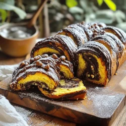 Für die Schokoladen-Hazelnuss-Babka benötigen Sie: - 4 Tassen Weizenmehl - 1/2 Tasse Zucker - 1 Päckchen (2 1/4 Teelöffel) Trockenhefe - 1 Tasse Milch, leicht erwärmt (ca. 43°C) - 1/2 Tasse ungesalzene Butter, geschmolzen - 3 große Eier - 1 Teelöffel Vanilleextrakt - 1/2 Teelöffel Salz - 1 Tasse hochwertige dunkle Schokolade, grob gehackt - 1 Tasse Haselnüsse, geröstet und grob gehackt - 1/4 Tasse Kakaopulver Diese Zutaten sind wichtig für den tollen Geschmack. Die dunkle Schokolade macht die Füllung reichhaltig. Die Haselnüsse geben einen schönen Crunch und viel Aroma. Für den Guss, der die Babka perfekt macht, brauchen Sie: - 1/2 Tasse Puderzucker - 2-3 Esslöffel Wasser Der Guss sorgt für eine süße, glatte Schicht oben auf der Babka. Er macht das Gebäck noch ansprechender. Die Qualität der Zutaten ist entscheidend. Nutzen Sie frische, hochwertige Schokolade. Das hebt den Geschmack Ihrer Babka. Auch die Haselnüsse sollten frisch und geröstet sein. So bringen sie ihr volles Aroma zur Geltung. Achten Sie darauf, ungesalzene Butter zu verwenden. Sie gibt der Babka die richtige Textur und macht sie zart. Wenn Sie diese Zutaten richtig wählen, wird Ihre Schokoladen-Hazelnuss-Babka ein Hit! Für das vollständige Rezept schauen Sie sich die [Full Recipe] an. Zuerst müssen wir die Zutaten bereitstellen. Wir brauchen Mehl, Zucker, Hefe, Milch, Butter, Eier, Vanilleextrakt, Salz, Schokolade, Haselnüsse, Kakaopulver und Puderzucker. Achte darauf, dass alle Zutaten frisch sind. Frische Zutaten machen einen großen Unterschied im Geschmack. Heize auch den Ofen auf 175°C vor. So ist er bereit, wenn die Babka fertig ist. Beginne mit der Hefe. Mische die warme Milch und den Zucker in einer kleinen Schüssel. Streue die Hefe darüber und lasse sie 5-10 Minuten ruhen. Die Mischung sollte schäumen. In einer großen Schüssel vermenge das Mehl und das Salz. Mach eine Mulde in der Mitte. Füge die Hefemischung, geschmolzene Butter, Eier und Vanille hinzu. Vermische alles gut, bis ein Teig entsteht. Knete den Teig auf einer bemehlten Fläche 8-10 Minuten lang. Der Teig sollte glatt und elastisch sein. Lege den Teig in eine gefettete Schüssel. Decke ihn mit einem feuchten Tuch ab und lasse ihn 1-2 Stunden gehen. Der Teig sollte sich verdoppeln. Während der Teig geht, bereite die Füllung vor. Schmelze die Schokolade über einem Wasserbad. Rühre das Kakaopulver ein und lasse die Mischung leicht abkühlen. Wenn der Teig aufgegangen ist, schlage ihn leicht zurück. Rolle ihn auf einer bemehlten Fläche zu einem Rechteck aus. Verteile die Schokoladenmischung gleichmäßig darauf. Streue die gehackten Haselnüsse darüber. Rolle den Teig von einer langen Seite her zu einem Log und drücke die Ränder gut zusammen. Halbiere das Log längs. Verdreh die beiden Hälften und lege sie in eine gefettete Brotform. Decke die Form erneut ab und lasse den Teig 30-45 Minuten gehen. Backe die Babka 30-35 Minuten. Sie sollte goldbraun sein. Bereite währenddessen den Guss vor. Mische Puderzucker mit Wasser, bis eine glatte Konsistenz entsteht. Träufle den Guss über die ausgekühlte Babka. Für die genaue Zubereitung schau dir das Full Recipe an. Um einen tollen Teig zu machen, achte darauf, die Zutaten gut zu mischen. Du beginnst mit Mehl und Salz in einer großen Schüssel. Die warme Milch mit Zucker und Hefe vermengen und 5-10 Minuten ruhen lassen. Das hilft der Hefe, aktiv zu werden. Danach gibst du die Flüssigkeit zu den trockenen Zutaten. Wenn du den Teig knetest, achte darauf, Druck auszuüben. Knete den Teig 8-10 Minuten, bis er glatt und elastisch ist. Du kannst etwas Mehl hinzufügen, falls der Teig zu klebrig ist. Ein gut gekneteter Teig sorgt für eine luftige Babka. Die Füllung ist der Schlüssel zu einem großartigen Geschmack. Nachdem du den Teig ausgerollt hast, streiche die geschmolzene Schokolade gleichmäßig darauf. Verteile die gehackten Haselnüsse gleichmäßig über die Schokolade. Verwende einen Spatel, um sicherzustellen, dass alles gut verteilt ist. Achte darauf, die Ränder frei zu lassen, damit die Füllung nicht herausläuft. Wenn du den Teig rollst, drücke die Ränder gut zusammen. So bleibt die Füllung innen und die Babka sieht toll aus, wenn du sie backst. Das Backen ist wichtig für den Geschmack. Heize den Ofen auf 175°C vor, bevor du die Babka hineingibst. Backe sie 30-35 Minuten lang. Die Babka sollte goldbraun sein und beim Stechen mit einem Zahnstocher soll kein Teig daran haften bleiben. Nach dem Backen ist es wichtig, die Babka kurz abkühlen zu lassen. Das hilft, die Struktur zu festigen. Du kannst dann den Guss zubereiten. Misch Puderzucker mit Wasser und träufel ihn über die Babka. So erhält sie einen schönen Glanz. Für die besten Tipps und Tricks für deine Babka empfehle ich, das [Full Recipe] zu lesen. {{image_4}} Die Schokoladen-Hazelnuss-Babka ist großartig, aber du kannst auch andere Nüsse und Schokoladen verwenden. Probiere Mandeln oder Walnüsse für einen neuen Geschmack. Zartbittere Schokolade passt gut zu Pekannüssen. Du kannst auch weiße Schokolade mit Cashewnüssen mischen. Diese Variationen geben der Babka einen frischen Twist. Wenn du eine vegane Babka machen willst, gibt es einfache Anpassungen. Ersetze die Milch durch Pflanzenmilch, wie Mandel- oder Hafermilch. Anstelle von Eiern kannst du Apfelmus oder Leinsamen verwenden. Die Butter lässt sich durch vegane Margarine ersetzen. So genießt jeder diese leckere Babka ohne tierische Produkte. Jede Region hat ihre eigenen Geschmäcker. Füge Zimt oder Kardamom für eine würzige Note hinzu. In Ländern wie Polen wird oft Mohn verwendet. Du kannst auch Trockenfrüchte wie Datteln oder Aprikosen einarbeiten. Diese Ideen bringen lokale Aromen in deine Babka. Experimentiere und finde die Kombination, die dir am besten schmeckt! Für das vollständige Rezept, schau dir die [Full Recipe]. Die richtige Lagerung ist wichtig, um die Frische der Schokoladen-Hazelnuss-Babka zu bewahren. Ich empfehle, die Babka in Frischhaltefolie einzuwickeln. Dadurch bleibt sie weich und saftig. Alternativ können Sie die Babka in einen luftdichten Behälter legen. Lagern Sie sie an einem kühlen, trockenen Ort. Vermeiden Sie direkte Sonneneinstrahlung und Feuchtigkeit. Die Schokoladen-Hazelnuss-Babka hält sich gut. Bei richtiger Lagerung bleibt sie bis zu fünf Tage frisch. Nach ein paar Tagen kann sie etwas austrocknen. Wenn das passiert, können Sie sie leicht aufwärmen. Legen Sie ein Stück in die Mikrowelle für ein paar Sekunden. So wird sie wieder weich und lecker. Wenn Sie die Babka länger aufbewahren möchten, können Sie sie einfrieren. Wickeln Sie die abgekühlte Babka gut in Frischhaltefolie ein. Danach legen Sie sie in einen Gefrierbeutel. So bleibt sie bis zu drei Monate frisch. Um sie wieder aufzutauen, lassen Sie die Babka über Nacht im Kühlschrank. Vor dem Servieren können Sie sie im Ofen leicht aufwärmen. So schmeckt sie fast wie frisch gebacken. Wenn Sie mehr über die Zubereitung erfahren möchten, schauen Sie sich das [Full Recipe] an. Die Zubereitung der Schokoladen-Hazelnuss-Babka dauert etwa 3 Stunden. Diese Zeit umfasst das Mischen der Zutaten, das Gehenlassen des Teigs und das Backen. Die aktive Zeit zum Arbeiten mit dem Teig ist ungefähr 30 Minuten. Ja, du kannst die Babka ohne Hefe machen. Verwende stattdessen Backpulver oder Natron. Diese Optionen machen den Teig schneller und einfacher. Achte jedoch darauf, dass die Textur und der Geschmack anders sein können. Ich empfehle, Rezepte zu suchen, die speziell für Hefealternativen entwickelt wurden. Hochwertige Zutaten findest du in vielen Geschäften. Besuche Bioläden oder spezielle Feinkostläden. Diese bieten oft frische und hochwertige Nüsse und Schokolade. Online-Shops sind eine gute Option für schwer zu findende Zutaten. Achte darauf, die Etiketten zu lesen, um die beste Qualität zu wählen. Wenn du mehr über die Zutaten erfahren möchtest, schaue dir das [Full Recipe] an. Die Schokoladen-Hazelnuss-Babka ist ein köstliches Gebäck, das sich leicht zubereiten lässt. Wir haben alle Zutaten und ihre Qualität besprochen. Ich hoffe, die Schritt-für-Schritt-Anleitung hat dir geholfen, das Rezept nachzuvollziehen. Unsere Tipps werden dir helfen, die perfekte Babka zu backen. Denke daran, dass Variationen viel Spaß machen können. Du kannst auch lernen, wie du die Babka richtig lagerst und ihre Haltbarkeit verlängerst. Genieße das Backen und teile das Ergebnis mit Freunden!