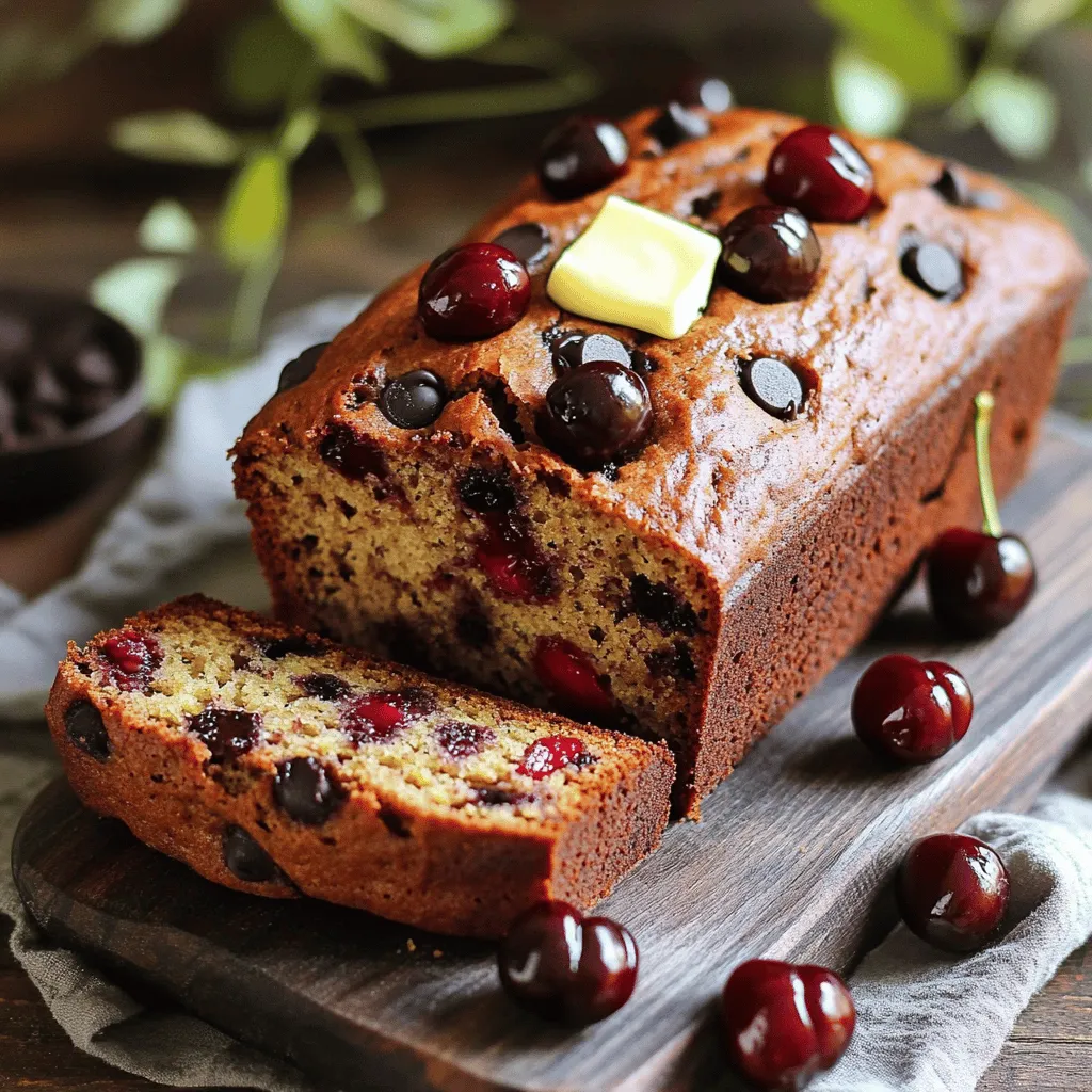 Für dein Kirschen-Schokoladenstückchen-Bananenbrot brauchst du: - 3 reife Bananen, gründlich zerdrückt - 1 Tasse Kirschen, entsteint und halbiert - 1/2 Tasse dunkle Schokoladenstückchen - 1/2 Tasse granulierter Zucker - 1/4 Tasse brauner Zucker - 1/3 Tasse ungesalzene Butter, geschmolzen - 2 große Eier - 1 Teelöffel Vanilleextrakt - 1 Teelöffel Backnatron - 1/2 Teelöffel Backpulver - 1/4 Teelöffel Salz - 1 1/2 Tassen Allzweckmehl Diese Zutaten ergeben ein saftiges und leckeres Brot. Du kannst auch Nüsse hinzufügen. Walnüsse oder Pekannüsse passen sehr gut. Eine halbe Tasse ist ideal. Sie geben dem Brot einen schönen Crunch und mehr Geschmack. Wähle reife Bananen. Sie sollten braune Flecken haben. So wird das Brot süßer und saftiger. Achte auf frische Kirschen. Sie sollten fest und saftig sein. Dunkle Schokoladenstückchen geben den besten Geschmack. Verwende ungesalzene Butter für die richtige Balance. Frische Zutaten machen dein Brot besonders lecker. Für das beste Ergebnis benutze die Zutaten aus dem [Full Recipe]. Zuerst heizen wir den Ofen auf 175°C vor. Während der Ofen aufheizt, nehmen wir eine 9x5 Zoll Kastenform. Fetten Sie die Form mit Butter oder einem Antihaft-Spray ein. So verhindern wir, dass das Brot kleben bleibt. Eine gut gefettete Form hilft, die perfekte Kruste zu erzielen. Jetzt geht's an den Teig. In einer großen Rührschüssel zerdrücken Sie drei reife Bananen gründlich. Fügen Sie dann die geschmolzene Butter, den granulierten Zucker und den braunen Zucker hinzu. Rühren Sie alles gut um, bis es vermischt ist. Danach kommen die zwei Eier und der Vanilleextrakt dazu. Verquirlen Sie die Mischung, bis sie schön glatt ist. Streuen Sie das Backnatron, das Backpulver und das Salz darüber. Rühren Sie nur so lange, bis alles gerade vermischt ist. Jetzt fügen Sie die 1 1/2 Tassen Allzweckmehl schrittweise hinzu. Seien Sie vorsichtig, damit der Teig leicht klumpig bleibt. Heben Sie dann die Kirschen, die Schokoladenstückchen und die optionalen Nüsse vorsichtig unter. So verteilen sich die leckeren Zutaten gleichmäßig im Teig. Gießen Sie den Teig in die vorbereitete Kastenform. Glätten Sie die Oberfläche mit einem Spatel. Backen Sie das Brot im Ofen für 55 bis 65 Minuten. Stecken Sie einen Zahnstocher in die Mitte, um zu testen, ob es fertig ist. Wenn er sauber herauskommt, ist das Brot fertig. Nehmen Sie das Brot aus dem Ofen und lassen Sie es etwa 10 Minuten in der Form abkühlen. Danach übertragen Sie das Brot auf ein Kuchengitter, um es vollständig abkühlen zu lassen. So bleibt es schön saftig. Für das vollständige Rezept, schauen Sie sich die Full Recipe an. Um Ihr Bananenbrot echt gut zu machen, nutzen Sie reife Bananen. Diese sind süßer und sorgen für eine bessere Textur. Drücken Sie die Bananen gut, bis sie fast wie ein Püree sind. Mischen Sie die Zutaten nicht zu lange. Ein klumpiger Teig macht das Brot fluffig. Fügen Sie die Kirschen und Schokoladenstückchen zuletzt hinzu. So bleiben sie ganz und geben dem Brot einen schönen Biss. Ein häufiger Fehler ist, den Teig zu lange zu rühren. Das macht das Brot hart. Achten Sie auch darauf, die richtigen Backzeiten zu nutzen. Jeder Ofen ist anders. Prüfen Sie das Brot nach 55 Minuten mit einem Zahnstocher. Wenn er sauber herauskommt, ist das Brot fertig. Lassen Sie das Brot nicht zu lange im Ofen, sonst wird es trocken. Sie können viele Anpassungen vornehmen. Fügen Sie zum Beispiel Nüsse hinzu, wenn Sie mögen. Walnüsse oder Pekannüsse passen gut. Möchten Sie es glutenfrei? Nutzen Sie einfach glutenfreies Mehl. Auch andere Früchte sind möglich. Probieren Sie Himbeeren oder Erdbeeren. Diese Variationen machen Ihr Bananenbrot spannend und lecker. Für das gesamte Rezept schauen Sie sich das [Full Recipe] an. {{image_4}} Für eine glutenfreie Version können Sie eine Mischung aus glutenfreiem Mehl verwenden. Achten Sie darauf, dass das Mehl die richtige Konsistenz hat. Viele Marken bieten spezielle glutenfreie Mehle an, die gut funktionieren. Diese Mischungen enthalten oft eine Kombination aus Reis-, Mais- und Kartoffelmehl. Das sorgt für den richtigen Geschmack und die Textur. Wenn Sie eine vegane Version möchten, können Sie die Eier einfach durch Apfelmus oder Leinsamen ersetzen. Verwenden Sie 1/4 Tasse Apfelmus oder 1 Esslöffel Leinsamen, gemischt mit 2,5 Esslöffeln Wasser. Auch die Butter können Sie durch Kokosöl oder vegane Margarine ersetzen. Diese Zutaten sorgen dafür, dass das Brot schön feucht bleibt. Sie können auch mit verschiedenen Früchten experimentieren. Erdbeeren, Himbeeren oder sogar Äpfel passen gut. Diese Früchte verleihen dem Brot einen anderen Geschmack. Wenn Sie andere Schokoladensorten probieren möchten, verwenden Sie weiße oder Milchschokolade. Diese Varianten bringen neue, leckere Aromen in Ihr Bananenbrot. Für das komplette Rezept schauen Sie sich bitte das Rezept für Kirschen-Schokoladenstückchen-Bananenbrot an. Um dein Cherry Chocolate Chip Banana Bread frisch zu halten, lagere es in einem luftdichten Behälter. Stelle sicher, dass der Behälter gut verschlossen ist. So bleibt das Brot weich und feucht. Vermeide es, das Brot im Kühlschrank zu lagern, da dies die Textur verändern kann. Bei Raumtemperatur hält es sich gut für etwa 3 bis 4 Tage. Das Einfrieren ist eine tolle Option, wenn du das Brot länger aufbewahren möchtest. Lass das Bananenbrot zuerst vollständig auskühlen. Wickele es dann fest in Frischhaltefolie und lege es in einen Gefrierbeutel. So bleibt es etwa 2 bis 3 Monate frisch. Beschrifte den Beutel mit dem Datum, um den Überblick zu behalten. Um das gefrorene Bananenbrot aufzutauen, lege es einfach über Nacht in den Kühlschrank. Du kannst es auch bei Raumtemperatur auftauen lassen. Wenn du es aufwärmen möchtest, schneide ein Stück ab und lege es in die Mikrowelle für 10 bis 15 Sekunden. Alternativ kannst du es im Ofen bei 175°C für 5–10 Minuten erwärmen. So schmeckt es fast wie frisch gebacken. Kirschen-Schokoladenstückchen-Bananenbrot bleibt frisch für etwa 3 bis 5 Tage. Lagern Sie es in einem luftdichten Behälter. So bleibt es saftig und lecker. Sie können das Brot auch im Kühlschrank aufbewahren, um die Haltbarkeit zu verlängern. So bleibt es bis zu einer Woche gut. Ja, Sie können den Zucker leicht anpassen. Reduzieren Sie den Zucker um ein Viertel oder die Hälfte. Verwenden Sie auch reifere Bananen. Diese sind süßer und benötigen weniger Zucker. Experimentieren Sie mit Honig oder Ahornsirup. Diese Optionen geben auch einen tollen Geschmack. Das Bananenbrot schmeckt großartig mit Butter oder Frischkäse. Sie können auch etwas Marmelade oder Honig darauf geben. Für einen besonderen Touch fügen Sie frische Kirschen oder Schokoladensauce hinzu. Eine Tasse Kaffee oder Tee passt ebenfalls gut dazu. Um Kirschen-Schokoladenstückchen-Bananenbrot zu backen, sind die richtigen Zutaten entscheidend. Ich habe die Haupt- und optionalen Zutaten sowie Tipps zur Auswahl beschrieben. Die Schritt-für-Schritt-Anleitung macht die Zubereitung einfach. Mit meinen Tipps und Tricks wird Ihr Bananenbrot perfekt. Denken Sie auch an Variationen wie glutenfreie oder vegane Optionen. Richtig gelagert bleibt Ihr Brot frisch und lecker. Genießen Sie die ganze Vielfalt, die dieses Rezept bietet. Experimentieren Sie und finden Sie Ihren Lieblingsgeschmack!