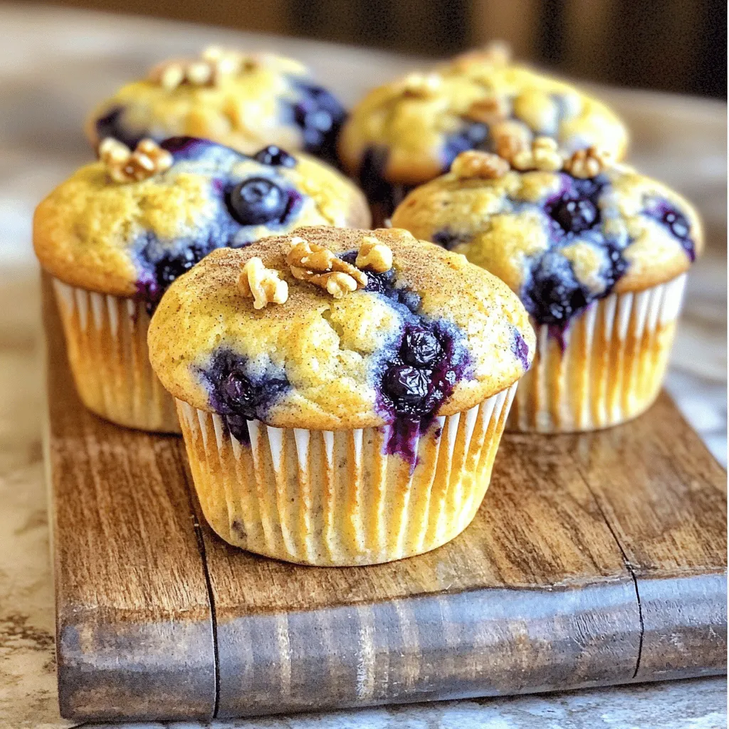 Um gesunde Blaubeermuffins zuzubereiten, brauchen Sie frische und nahrhafte Zutaten. Die Hauptzutaten sind: - 1 Tasse Vollkornmehl - 1 Tasse Haferflocken - 1/2 Tasse Mandelmilch (oder jede Milch nach Wahl) - 1/4 Tasse Honig oder Ahornsirup - 1/4 Tasse ungesüßtes Apfelmus - 1 Teelöffel Backpulver - 1 Teelöffel Natron - 1/2 Teelöffel Zimt - 1/4 Teelöffel Salz - 1 Tasse frische Blaubeeren (oder gefrorene, falls nicht verfügbar) - 1/4 Tasse gehackte Walnüsse (optional) Diese Zutaten machen die Muffins lecker und gesund. Ich bevorzuge Vollkornmehl, weil es mehr Nährstoffe bietet. Es enthält Ballaststoffe, die gut für die Verdauung sind. Vollkornmehl hat einen höheren Gehalt an Vitaminen und Mineralien. Es gibt den Muffins auch einen nussigen Geschmack, der perfekt zu den Blaubeeren passt. Für die Süße nutzen wir oft Honig oder Ahornsirup. Diese natürlichen Süßstoffe sind gesünder als raffinierter Zucker. Sie geben den Muffins einen reichen Geschmack. Wenn Sie eine zuckerfreie Option wünschen, probieren Sie ungesüßtes Apfelmus. Es macht die Muffins feucht und süß, ohne Zucker hinzuzufügen. Für die genauen Zubereitung und weitere Details, schauen Sie sich das Full Recipe an. Zuerst heizen Sie Ihren Ofen auf 175°C (350°F) vor. Bereiten Sie ein Muffinblech vor, indem Sie es mit Papierförmchen auslegen oder leicht einfetten. Dies verhindert, dass die Muffins kleben bleiben. Sammeln Sie alle Zutaten, um den Prozess reibungslos zu gestalten. Für dieses Rezept benötigen Sie: - Eine große Schüssel zum Mischen - Einen Schneebesen zum Rühren - Einen Löffel zum Portionieren des Teigs - Ein Muffinblech - Papierförmchen oder Öl zum Einfetten Diese Utensilien helfen Ihnen, die Muffins einfach und schnell zuzubereiten. Ein guter Schneebesen sorgt dafür, dass die Flüssigkeiten gut vermischt werden. 1. Mischen Sie in einer großen Schüssel das Vollkornmehl, die Haferflocken, das Backpulver, das Natron, den Zimt und das Salz. Rühren Sie alles gut um. 2. In einer anderen Schüssel kombinieren Sie die Mandelmilch, den Honig oder Ahornsirup und das Apfelmus. Rühren Sie alles glatt. 3. Gießen Sie die flüssigen Zutaten in die Schüssel mit den trockenen Zutaten. Mischen Sie vorsichtig, bis alles gerade so vermengt ist. Achten Sie darauf, nicht zu lange zu rühren. 4. Fügen Sie die Blaubeeren und die Walnüsse hinzu. Falten Sie sie sanft in den Teig. 5. Verwenden Sie einen Löffel, um den Teig in die Muffinförmchen zu füllen. Füllen Sie jede Vertiefung zu zwei Dritteln. 6. Backen Sie die Muffins 18-20 Minuten lang. Überprüfen Sie mit einem Zahnstocher, ob sie fertig sind. 7. Lassen Sie die Muffins 5 Minuten im Blech abkühlen. Dann legen Sie sie auf ein Kuchengitter. Für das gesamte Rezept und weitere Tipps können Sie die Full Recipe einsehen. Ein häufiger Fehler beim Muffins backen ist das Übermixen des Teigs. Wenn du zu lange rührst, werden die Muffins hart. Mische die Zutaten nur bis sie gerade kombiniert sind. Achte darauf, die Blaubeeren sanft unterzuheben, um sie nicht zu zerdrücken. Ein weiterer Fehler ist das falsche Füllen der Muffinförmchen. Fülle sie nur bis zwei Drittel voll. So haben die Muffins Platz zum Aufgehen. Die richtige Konsistenz ist wichtig für fluffige Muffins. Verwende frische Zutaten und achte darauf, dass die Milch zimmerwarm ist. Dies hilft, die trockenen Zutaten besser zu binden. Wenn du eine besonders lockere Textur möchtest, kannst du die Haferflocken vorher mahlen. Das gibt den Muffins eine schöne Struktur. Die Präsentation macht viel aus. Serviere die Muffins warm auf einem rustikalen Holzbrett. Bestäube sie leicht mit Zimt für einen besonderen Touch. Du kannst auch frische Blaubeeren oder Minzblätter darauflegen. Das sieht nicht nur hübsch aus, sondern bringt auch frischen Geschmack. Wenn du mehr über die Zubereitung erfahren möchtest, schau dir das [Full Recipe] an. {{image_4}} Wenn Sie Ihre Blaubeermuffins noch interessanter machen wollen, probieren Sie zusätzliche Zutaten aus. Zum Beispiel können Sie: - 1/2 Tasse geriebene Karotten für mehr Nährstoffe hinzufügen. - Ein paar Esslöffel Kokosraspeln für einen tropischen Twist. - Einige Stücke dunkler Schokolade, um einen süßen Genuss zu bieten. Diese Zutaten bringen neue Aromen und Texturen in die Muffins. Sie machen den Snack noch nahrhafter und schmackhafter. Für eine glutenfreie Version verwenden Sie einfach glutenfreies Mehl. Sie können auch Mandelmehl oder Kokosmehl verwenden. Diese Mehle geben den Muffins einen besonderen Geschmack. Achten Sie darauf, das Backpulver und das Natron zu überprüfen. Manche glutenfreien Mehle benötigen mehr Treibmittel. Die Kombinationen sind endlos! Hier sind einige Ideen, die Sie ausprobieren können: - Himbeeren und weiße Schokolade für eine fruchtige Süße. - Zucchini und Walnüsse für einen herzhaften Snack. - Äpfel und Zimt für einen klassischen Geschmack. Experimentieren Sie mit verschiedenen Früchten und Nüssen, um Ihre perfekten Muffins zu finden. Lassen Sie Ihrer Kreativität freien Lauf und genießen Sie die Vielfalt! Denken Sie daran, dass die Basis immer unser Full Recipe ist. So können Sie sicherstellen, dass die Muffins lecker bleiben. Um die Muffins frisch zu halten, lassen Sie sie zuerst abkühlen. Legen Sie sie dann in einen luftdichten Behälter. Sie können auch ein Papiertuch verwenden, um Feuchtigkeit zu absorbieren. Stellen Sie den Behälter an einen kühlen, trockenen Ort. So bleiben die Muffins für bis zu drei Tage frisch. Wenn Sie die Muffins länger aufbewahren möchten, können Sie sie einfrieren. Wickeln Sie jeden Muffin in Frischhaltefolie. Legen Sie sie dann in einen gefriergeeigneten Beutel. So bleiben sie bis zu drei Monate gut. Achten Sie darauf, das Datum auf den Beutel zu schreiben. So wissen Sie, wann Sie sie gemacht haben. Um die Muffins aufzuwärmen, nehmen Sie sie aus dem Kühlschrank oder Tiefkühler. Wenn sie gefroren sind, lassen Sie sie zuerst im Kühlschrank über Nacht auftauen. Sie können die Muffins dann in der Mikrowelle für 20-30 Sekunden aufwärmen. Alternativ können Sie den Ofen auf 175°C vorheizen und die Muffins für etwa 10 Minuten aufbacken. So schmecken sie frisch gebacken! Diese Tipps helfen Ihnen, die gesunden Blaubeermuffins optimal zu lagern und zu genießen. Wenn Sie mehr über die Zubereitung erfahren möchten, schauen Sie sich das Full Recipe an. Diese Muffins sind nahrhaft und lecker. Eine Portion enthält etwa 120 Kalorien. Das variiert je nach den Zutaten, die Sie verwenden. Beispielsweise kann Honig mehr Kalorien bringen als Ahornsirup. Um die Kalorien zu reduzieren, können Sie weniger Süßungsmittel verwenden. Die Verwendung von ungesüßtem Apfelmus hilft, den Kaloriengehalt niedrig zu halten. Ja, gefrorene Blaubeeren sind eine tolle Option! Sie können die frischen Blaubeeren in diesem Rezept problemlos ersetzen. Achten Sie darauf, die gefrorenen Blaubeeren nicht vorher aufzutauen. Das hält die Muffins schön saftig. Sie können auch etwas weniger Flüssigkeit hinzufügen, da gefrorene Blaubeeren beim Backen Flüssigkeit abgeben. Diese Muffins bleiben frisch für etwa 3 bis 5 Tage. Bewahren Sie sie in einem luftdichten Behälter auf. Wenn Sie die Muffins länger aufbewahren möchten, frieren Sie sie einfach ein. So bleiben sie bis zu 3 Monate frisch. Zum Aufwärmen legen Sie sie einfach für ein paar Minuten in die Mikrowelle oder den Ofen. Die gesunden Blaubeermuffins sind einfach zu machen. Wir haben die besten Zutaten und Schritte besprochen. Vollkornmehl gibt den Muffins einen tollen Geschmack und ist gesünder. Alternativen bei Süßungsmitteln helfen, Zucker zu sparen. Achten Sie darauf, häufige Fehler zu vermeiden und Ihre Muffins gut zu lagern. Variationen ermöglichen Spaß beim Backen. Diese Muffins sind nicht nur lecker, sondern auch nahrhaft. Probieren Sie sie aus und genießen Sie jeden Biss!