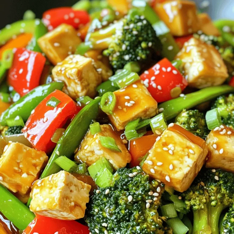 Die Hauptzutaten sind einfach und frisch. Hier ist, was Sie brauchen: - 400 g fester Tofu, gepresst und gewürfelt - 2 Esslöffel Olivenöl - 1 rote Paprika, in Streifen geschnitten - 1 grüne Paprika, in Streifen geschnitten - 1 Tasse Brokkoliröschen - 1 Tasse Zuckerschoten - 2 Knoblauchzehen, fein gehackt - 2 cm frischer Ingwer, gerieben - 60 ml low-sodium Sojasauce - 2 Esslöffel Ahornsirup - 1 Esslöffel Reisessig - 1 Teelöffel Sesamöl - 1 Teelöffel Speisestärke, gemischt mit 2 Esslöffeln Wasser (optional) - Sesamkörner, zum Garnieren - Gehackte Frühlingszwiebeln, zum Garnieren Tofu gibt es in vielen Variationen. Fester Tofu ist perfekt für Stir Fry. Er hält seine Form gut. Sie können auch extra fester Tofu wählen. Dieser hat eine noch festere Textur. Seidentofu ist nicht ideal für dieses Rezept. Er zerfällt leicht und ist besser für Desserts oder Dressings. Frisches Gemüse macht das Gericht bunt und gesund. Wählen Sie knackige Paprika für den besten Geschmack. Brokkoli sollte leuchtend grün sein, und die Zuckerschoten müssen frisch aussehen. Achten Sie darauf, dass das Gemüse keine dunklen Flecken hat. Je frischer das Gemüse, desto besser der Geschmack. Wenn Sie saisonales Gemüse verwenden, erhalten Sie das beste Aroma. Zuerst presse ich den Tofu, um das Wasser zu entfernen. Das hilft, dass der Tofu beim Braten knusprig wird. Ich schneide den Tofu in kleine Würfel, etwa 2 cm groß. In einer großen Pfanne erhitze ich 1 Esslöffel Olivenöl bei mittlerer bis hoher Hitze. Dann gebe ich die Tofuwürfel hinein. Ich brate sie 8 bis 10 Minuten lang, bis sie goldbraun sind. Nach dem Anbraten nehme ich den Tofu aus der Pfanne und stelle ihn beiseite. In die gleiche Pfanne gebe ich 1 Esslöffel Olivenöl. Ich füge 2 gehackte Knoblauchzehen und 2 cm geriebenen Ingwer hinzu. Diese brate ich für 30 Sekunden an, bis sie duften. Dann kommen die geschnittenen roten und grünen Paprika, Brokkoli und Zuckerschoten dazu. Ich brate das Gemüse etwa 5 Minuten lang, bis es knusprig und zart ist. Für die Teriyaki-Sauce mische ich 60 ml Sojasauce, 2 Esslöffel Ahornsirup, 1 Esslöffel Reisessig und 1 Teelöffel Sesamöl in einer kleinen Schüssel. Ich gieße diese Mischung über das Gemüse und rühre gut um. Jetzt füge ich den gebratenen Tofu zurück in die Pfanne. Wenn ich eine dickere Sauce möchte, rühre ich 1 Teelöffel Speisestärke mit 2 Esslöffeln Wasser ein. Ich lasse alles 2 bis 3 Minuten köcheln, bis die Sauce dick wird. Danach nehme ich die Pfanne vom Herd und serviere das Stir Fry auf einer großen Platte. Ich garniere es mit Sesamkörnern und gehackten Frühlingszwiebeln. Dieses Gericht ist einfach und macht Spaß! Für das vollständige Rezept, siehe [Full Recipe]. Um Tofu gut zu braten, presse ihn zuerst. Drücke überschüssige Feuchtigkeit heraus. Verwende festen Tofu, der gut hält. Schneide ihn in gleich große Würfel. So brät er gleichmäßig. Erhitze eine Pfanne mit Öl bei mittlerer bis hoher Hitze. Lege die Tofuwürfel vorsichtig hinein. Lass sie für 8-10 Minuten braten. Wende sie, bis sie goldbraun sind. So erhältst du einen knusprigen Tofu. Du kannst den Geschmack deines Teriyaki Tofu Stir Fry leicht verändern. Füge zum Beispiel Chili-Flocken für etwas Schärfe hinzu. Auch Knoblauchpulver oder Zwiebelpulver können helfen. Experimentiere mit frischen Kräutern wie Koriander oder Basilikum. Diese verleihen deinem Gericht einen frischen Kick. Denke daran, die Gewürze sparsam zu verwenden. Du willst nicht den Teriyaki-Geschmack überdecken. Frisches Gemüse bringt Farbe und Nährstoffe in dein Gericht. Wähle knackige Sorten wie Paprika, Brokkoli und Zuckerschoten. Achte darauf, dass das Gemüse frisch aussieht. Es sollte glänzen und keine braunen Stellen haben. Schneide das Gemüse in gleich große Stücke. So garen sie gleichmäßig. Brate das Gemüse kurz an, um den Geschmack zu bewahren. Vermeide Überkochen, damit es knusprig bleibt. {{image_4}} Wenn Sie auf Gluten achten, gibt es einfache Lösungen. Ersetzen Sie die Sojasauce durch Tamari. Tamari ist eine glutenfreie Sojasauce. Sie schmeckt ähnlich und passt gut zu Ihrem Gericht. Achten Sie beim Kauf darauf, dass der Hersteller glutenfrei ist. Auch bei der Speisestärke sollten Sie sicherstellen, dass sie glutenfrei ist. Diese Rezeptur ist bereits vegetarisch und vegan. Tofu ist eine großartige Proteinquelle und macht das Gericht nahrhaft. Wenn Sie noch mehr Geschmack möchten, fügen Sie zusätzliche Gewürze wie Kreuzkümmel oder Paprika hinzu. Das gibt dem Gericht mehr Tiefe. Sie können auch andere Gemüsesorten verwenden, wie Karotten oder Spinat, um das Rezept zu variieren. Diese Optionen machen das Gericht noch bunter und gesünder. Um mehr Protein in Ihr Stir Fry zu bringen, gibt es viele Optionen. Sie können Kichererbsen oder schwarze Bohnen hinzufügen. Diese Hülsenfrüchte sind reich an Protein und Ballaststoffen. Auch Edamame sind eine tolle Wahl. Sie sind nahrhaft und passen gut zu dem süßen Teriyaki-Geschmack. Wenn Sie eine andere Textur mögen, probieren Sie Tempeh. Tempeh hat einen festen Biss und wird gut in die Sauce aufgenommen. Um die Reste Ihres Teriyaki Tofu Stir Fry zu lagern, verwenden Sie einen luftdichten Behälter. Lassen Sie das Gericht zuerst auf Raumtemperatur abkühlen. Füllen Sie den Behälter mit dem Stir Fry und schließen Sie ihn gut. So bleibt alles frisch und lecker. Um das Gericht wieder aufzuwärmen, nutzen Sie eine Pfanne oder die Mikrowelle. In der Pfanne erhitzen Sie etwas Öl bei mittlerer Hitze. Geben Sie das Stir Fry hinein und rühren Sie es regelmäßig um, bis es heiß ist. In der Mikrowelle erwärmen Sie es in kurzen Intervallen, bis alles durchwärmt ist. Achten Sie darauf, dass das Gemüse knackig bleibt. Im Kühlschrank bleibt das Teriyaki Tofu Stir Fry bis zu drei Tage frisch. Stellen Sie sicher, dass es gut verpackt ist. Im Gefrierfach hält es bis zu drei Monate. Achten Sie darauf, es in einem gefrierfesten Behälter zu lagern. Zum Auftauen legen Sie es über Nacht in den Kühlschrank. So bleibt der Geschmack erhalten. Die Zubereitung von Teriyaki Tofu Stir Fry dauert etwa 30 Minuten. Sie brauchen 15 Minuten, um die Zutaten vorzubereiten. Das Kochen selbst dauert die restlichen 15 Minuten. Es ist eine schnelle und gesunde Mahlzeit, die sich leicht in Ihren Alltag einfügt. Ja, Sie können die Zutaten anpassen. Fühlen Sie sich frei, Ihr Lieblingsgemüse zu verwenden. Brokkoli, Karotten und Zucchini passen gut. Auch verschiedene Tofu-Sorten sind möglich. Experimentieren Sie, um Ihre perfekte Mischung zu finden. Ja, Teriyaki Tofu ist gesund. Tofu liefert hochwertiges Protein und enthält wenig gesättigte Fette. Das Gemüse bringt Vitamine und Mineralstoffe mit. Die Sauce ist lecker, aber wählen Sie eine low-sodium Variante für weniger Salz. So können Sie sich eine nahrhafte und schmackhafte Mahlzeit gönnen. In diesem Artikel haben wir über die besten Zutaten für Teriyaki Tofu Stir Fry gesprochen. Wir haben die Hauptzutaten, die besten Tofu-Varianten und das richtige Gemüse behandelt. Die Schritt-für-Schritt-Anleitung zeigt, wie du Tofu und Gemüse perfekt anbrätst und die Sauce machst. Mit vielen Tipps und Variationen kannst du dein Gericht anpassen. Schließlich hast du erfahren, wie du Reste lagerst und wieder aufwärmst. Teriyaki Tofu ist nicht nur lecker, sondern auch gesund und vielseitig. Lass deiner Kreativität freien Lauf und genieße dein Essen!