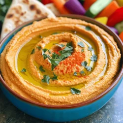 - 1 Dose (425 g) Kichererbsen, abgetropft und abgespült - 1 große geröstete Paprika, geschält und gehackt - 3 Esslöffel Tahini Diese Zutaten bilden die Grundlage für deinen köstlichen Hummus. Kichererbsen sind proteinreich und geben dem Hummus eine tolle Textur. Die geröstete Paprika bringt Süße und Farbe. Tahini, eine Paste aus Sesam, sorgt für eine cremige Konsistenz. - 2 Esslöffel Olivenöl - 1 Knoblauchzehe, fein gehackt - 2 Esslöffel Zitronensaft - 1 Teelöffel Kreuzkümmel - Salz und Pfeffer nach Geschmack - Wasser, nach Bedarf Olivenöl macht den Hummus reichhaltiger. Knoblauch gibt Geschmack, während Zitronensaft Frische bringt. Kreuzkümmel fügt eine warme Note hinzu. Wenn dein Hummus zu dick ist, kannst du Wasser hinzufügen, um die perfekte Konsistenz zu erreichen. - Frische Petersilie, gehackt - Paprika oder geräucherte Paprika Garnierungen machen dein Hummus hübsch und appetitlich. Frische Petersilie bringt Farbe und Frische. Geräucherte Paprika gibt einen interessanten Geschmack. Diese kleinen Extras machen dein Gericht noch leckerer und einladender. Für das vollständige Rezept schau dir die Full Recipe an! Zuerst solltest du die Kichererbsen abspülen und gut abtropfen lassen. Das hilft, den Hummus frisch und lecker zu halten. Wenn du geröstete Paprika verwendest, röste sie zuerst. Du kannst frische Paprika im Ofen rösten oder bereits geröstete Paprika aus dem Laden kaufen. Nach dem Rösten schäle die Paprika, um die Haut zu entfernen. Jetzt sind alle Zutaten bereit zum Mixen. Gib alle vorbereiteten Zutaten in die Küchenmaschine. Das sind die Kichererbsen, die geröstete Paprika, das Tahini, das Olivenöl, der gehackte Knoblauch, der Zitronensaft und der Kreuzkümmel. Mixe die Zutaten auf hoher Geschwindigkeit. Achte darauf, dass die Mischung glatt wird. Wenn das Hummus zu dick ist, füge esslöffelweise Wasser hinzu, bis du die gewünschte Cremigkeit erreichst. Jetzt ist es Zeit, das Hummus abzuschmecken. Füge Salz und Pfeffer nach deinem Geschmack hinzu und mixe erneut. Übertrage das Hummus in eine Servierschüssel. Beträufle es mit etwas Olivenöl. Garniere es mit frischer Petersilie und etwas Paprika oder geräucherter Paprika. Serviere das Hummus mit Pitabrot, frischem Gemüse oder deinen Lieblings-Chips. Du kannst das Rezept für gerösteten Paprika Hummus [Full Recipe] ausprobieren. Um Paprika perfekt zu rösten, gibt es verschiedene Methoden. Sie können Paprika im Ofen, über dem Grill oder auf dem Herd rösten. Ich empfehle die Ofenmethode. Legen Sie Ihre Paprika auf ein Backblech und rösten Sie sie bei 220 Grad Celsius für 20 bis 25 Minuten. Wenden Sie sie zwischendurch, bis die Haut schwarz wird. Für die beste Paprika wählen Sie rote, gelbe oder orangefarbene Sorten. Diese sind süßer. Achten Sie darauf, dass die Paprika fest und glänzend ist. Vermeiden Sie weiche oder rissige Paprika. Die Konsistenz ist wichtig für den perfekten Hummus. Wenn Ihr Hummus zu dick ist, fügen Sie einfach einen Esslöffel Wasser hinzu. Mixen Sie gut und testen Sie die Konsistenz. Wiederholen Sie diesen Schritt, bis Sie die gewünschte Cremigkeit erreichen. Wenn Sie einen dicken Hummus mögen, verwenden Sie weniger Wasser. Für einen cremigeren Hummus fügen Sie mehr hinzu. Servieren Sie Ihren Hummus in einer flachen Schüssel. Beträufeln Sie ihn mit Olivenöl für einen schönen Glanz. Garnieren Sie ihn mit frischer Petersilie und einer Prise Paprika. Für den perfekten Dip empfehle ich Pitabrot, frisches Gemüse oder Chips. Stellen Sie eine Auswahl an Dips zusammen, um Ihren Gästen mehr Optionen zu bieten. So wird Ihr Hummus zum Star jeder Party. {{image_4}} Möchtest du etwas mehr Schärfe? Füge Chili oder Cayennepfeffer hinzu. Ein Teelöffel gibt deinem Hummus einen tollen Kick. Du kannst auch Jalapeños verwenden. Diese kleinen, scharfen Paprika machen alles lebendiger. Probiere es aus und finde die perfekte Schärfe für deinen Geschmack. Für eine cremigere Textur, füge etwas Joghurt oder Sahne hinzu. Diese Zutaten machen den Hummus super weich und lecker. Du kannst auch Nüsse wie Cashews oder Mandeln einfügen. Sie bringen einen neuen Geschmack und eine tolle Konsistenz. So hast du immer eine neue Version, die du lieben wirst. Willst du frische Aromen? Nutze frische Kräuter wie Petersilie oder Koriander. Diese Kräuter geben deinem Hummus einen neuen, frischen Geschmack. Du kannst auch andere Gemüsesorten hinzufügen. Karotten oder Zucchini passen gut dazu. So wird dein Hummus bunt und gesund. Experimentiere mit verschiedenen Kombinationen, um deinen perfekten Dip zu finden. Um Hummus frisch zu halten, lege ihn in einen luftdichten Behälter. Stelle ihn in den Kühlschrank. So bleibt er bis zu fünf Tage gut. Wenn du den Hummus länger aufbewahren möchtest, ist das kein Problem. Du kannst die Menge auch portionieren und in kleinere Behälter geben. Das hilft, frische Luft zu vermeiden und die Haltbarkeit zu verlängern. Wenn du Hummus einfrieren möchtest, geht das einfach. Fülle ihn in einen gefrierfesten Behälter. Lass etwas Platz oben, denn der Hummus dehnt sich beim Gefrieren aus. Du kannst auch Eiswürfelschalen benutzen, um kleine Portionen herzustellen. Nach dem Auftauen, rühre den Hummus gut durch. Er kann nach dem Auftauen etwas wässrig sein, also füge einfach etwas Wasser hinzu, um die Konsistenz zu verbessern. Hast du Hummus übrig? Keine Sorge! Du kannst ihn auf viele Arten verwenden. Nutze ihn als Brotaufstrich oder Dip für Gemüse. Du kannst auch Hummus in Sandwiches streichen, um ihnen mehr Geschmack zu verleihen. Eine kreative Idee ist, Hummus in Pasta-Salate zu mischen. So erhältst du ein schnelles und nahrhaftes Gericht. Ich empfehle dir, mit verschiedenen Kräutern und Gewürzen zu experimentieren, um neue Geschmäcker zu entdecken. Gerösteter Paprika Hummus hält sich gut im Kühlschrank. Er bleibt bis zu fünf Tage frisch. Lagern Sie ihn in einem luftdichten Behälter. Dies schützt ihn vor anderen Gerüchen im Kühlschrank. Vor dem Servieren sollten Sie das Hummus gut umrühren. Wenn der Hummus trocken erscheint, fügen Sie einen kleinen Spritzer Wasser hinzu. Ja, Sie können gerösteten Paprika Hummus im Voraus zubereiten. Machen Sie ihn bis zu zwei Tage vorher. Dies spart Zeit, besonders bei Partys oder Veranstaltungen. Lagern Sie ihn wie beschrieben im Kühlschrank. Er wird sogar noch besser, wenn die Aromen Zeit haben, sich zu verbinden. Hummus ist sehr vielseitig. Servieren Sie ihn mit frischem Gemüse wie Karotten, Gurken oder Paprika. Pitabrot passt auch hervorragend. Tortilla-Chips oder knusprige Cracker sind ebenfalls eine gute Wahl. Für eine gesunde Variante können Sie auch Selleriestangen oder Radieschen probieren. Hummus ist einfach zu machen und voller Geschmack. Wir haben die Hauptzutaten wie Kichererbsen, geröstete Paprika und Tahini besprochen. Die Schritt-für-Schritt-Anleitung hilft dir, einen perfekten Dip zuzubereiten. Mit Tipps zum Rösten der Paprika und Varianten sollst du kreativ werden. Denke daran, dass Hummus im Kühlschrank lange hält und auch eingefroren werden kann. Nutze Reste für neue Rezepte. Du wirst immer wieder Hummus genießen wollen!