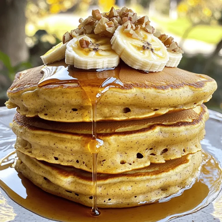 - 1 große reife Banane - 1 Tasse Weizenmehl oder Vollkornmehl - 1 Tasse Mandelmilch Die Hauptzutaten sind einfach und gesund. Die Banane gibt den Pfannkuchen einen tollen Geschmack. Verwende eine reife Banane, da sie süßer ist. Du kannst Weizenmehl oder Vollkornmehl nutzen. Vollkornmehl macht die Pfannkuchen gesünder. Mandelmilch ist die beste pflanzliche Milch. Sie hat einen milden Geschmack und macht die Pfannkuchen fluffig. - 1 Esslöffel Backpulver - 1/2 Teelöffel Zimt - 2 Esslöffel Ahornsirup Backpulver hilft den Pfannkuchen, gut aufzugehen. Der Zimt verleiht den Pfannkuchen ein warmes Aroma. Ahornsirup ist eine natürliche Süße, die perfekt passt. Du kannst auch mehr oder weniger verwenden, je nach deinem Geschmack. - Geschnittene Bananen - Gehackte Nüsse - Vegane Schokoladenstückchen Toppings machen die Pfannkuchen noch leckerer. Geschnittene Bananen geben mehr Frische. Gehackte Nüsse fügen Crunch hinzu und sind gesund. Vegane Schokoladenstückchen sind eine süße Überraschung. Du kannst deine Lieblings-Toppings wählen. Das macht das Essen noch spannender. Wenn du mehr Inspiration willst, schau dir das Full Recipe an. Zuerst püriere die große, reife Banane in einer Schüssel. Du willst eine glatte Konsistenz erreichen. Füge dann die Mandelmilch, den Ahornsirup, den Vanilleextrakt und das geschmolzene Kokosöl hinzu. Rühre alles gut durch, bis es schön vermischt ist. In einer anderen Schüssel mische das Mehl, das Backpulver, den Zimt und das Salz gut zusammen. Das sorgt für einen gleichmäßigen Geschmack. Jetzt ist es Zeit, die beiden Mischungen zusammenzuführen. Gib die trockenen Zutaten nach und nach in die Schüssel mit den feuchten Zutaten. Rühre sanft, bis alles gerade so vermischt ist. Achte darauf, nicht zu viel zu rühren. Ein paar Klümpchen im Teig sind völlig in Ordnung. Das hilft, die Pfannkuchen fluffig zu machen. Heize eine beschichtete Pfanne auf mittlerer Hitze vor. Fette die Pfanne leicht mit etwas Kokosöl ein. Für jeden Pfannkuchen gib 1/4 Tasse des Teigs in die Pfanne. Backe die Pfannkuchen etwa 2-3 Minuten, bis sich Blasen bilden und die Ränder fest aussehen. Wende den Pfannkuchen vorsichtig und backe ihn weitere 2-3 Minuten, bis er goldbraun ist. Wiederhole den Vorgang mit dem restlichen Teig. Du wirst eine tolle Menge leckerer veganer Bananenpfannkuchen haben. Probier sie warm mit deinen Lieblings-Toppings! Um perfekte Pfannkuchen zu machen, stelle die Temperatur der Pfanne richtig ein. Die Pfanne sollte heiß, aber nicht rauchend sein. So backen die Pfannkuchen gleichmäßig. Achte darauf, den Teig nicht zu übermischen. Wenn du zu viel rührst, werden die Pfannkuchen dicht und weniger fluffig. Einige Klümpchen sind in Ordnung, denn sie helfen, die Textur leicht zu halten. Verwende eine beschichtete Pfanne oder eine Grillplatte. Diese verhindern, dass die Pfannkuchen ankleben. Ein guter Wender ist ebenfalls wichtig, um die Pfannkuchen einfach zu wenden. Ein Schöpfer hilft dir, gleichmäßige Portionen auszugeben. So werden alle Pfannkuchen gleich groß und schön. Wenn du glutenfreie Pfannkuchen machen möchtest, probiere glutenfreies Mehl. Es gibt viele Mischungen, die gut funktionieren. Eine andere Methode ist das Backen im Ofen. So backen die Pfannkuchen gleichmäßig. Stelle sie einfach auf ein Backblech und backe sie bei 180 Grad für etwa 15 Minuten. So hast du viele Pfannkuchen auf einmal. Für das vollständige Rezept, schau dir die Anleitung an. {{image_4}} Um deine veganen Bananenpfannkuchen noch besser zu machen, kannst du Schokoladenstückchen hinzufügen. Diese kleinen Leckerbissen schmelzen beim Backen und geben den Pfannkuchen einen köstlichen Geschmack. Gewürze wie Muskatnuss sind auch eine tolle Wahl. Sie bringen eine warme Note und passen gut zu Bananen. Eine Prise Muskatnuss kann den Geschmack intensivieren und eine besondere Note verleihen. Wenn du gesünder kochen möchtest, probiere Hafermehl oder Mandelmehl. Diese Alternativen sind nahrhafter als herkömmliches Weizenmehl. Sie geben den Pfannkuchen eine schöne Textur. Für die Süße kannst du zuckerfreien Sirup verwenden. Dieser Sirup ist eine großartige Option für alle, die Zucker meiden möchten. Er sorgt trotzdem für einen süßen Geschmack. Es gibt viele Möglichkeiten, die Zutaten zu variieren. Statt Mandelmilch kannst du Soja- oder Hafermilch verwenden. Beide Optionen sind lecker und passen gut zum Rezept. Für kreative Toppings empfehle ich, Kokosraspeln oder frische Früchte zu verwenden. Diese Toppings sorgen für Farbe und frische Aromen. Sie machen die Pfannkuchen nicht nur lecker, sondern auch schöner. Du kannst mit verschiedenen Kombinationen spielen und deine Lieblingsvariationen entdecken! Für das vollständige Rezept schau dir den Abschnitt mit dem Titel "Full Recipe" an. Wie lagert man übrig gebliebene Pfannkuchen? Lassen Sie die Pfannkuchen zuerst auf Raumtemperatur abkühlen. Danach legen Sie sie in einen luftdichten Behälter. Ideal sind Behälter aus Glas oder BPA-freiem Kunststoff. So bleiben die Pfannkuchen frisch und lecker. Wie friert man die Pfannkuchen ein? Legen Sie die abgekühlten Pfannkuchen in eine Schicht auf ein Backblech. Achten Sie darauf, dass sie nicht übereinander liegen. Stellen Sie das Backblech in den Gefrierschrank. Nach ein paar Stunden können Sie die Pfannkuchen in einen Gefrierbeutel umfüllen. So sparen Sie Platz. Wie wärmt man gefrorene Pfannkuchen auf? Nehmen Sie die Pfannkuchen aus dem Gefrierbeutel. Legen Sie sie auf einen Teller und decken Sie sie mit einem feuchten Tuch ab. Erwärmen Sie sie in der Mikrowelle für etwa 30 bis 60 Sekunden. So bleiben sie schön saftig. Wie lange bleiben die Pfannkuchen frisch? Im Kühlschrank sind sie etwa 3 bis 5 Tage haltbar. Achten Sie darauf, sie gut zu verpacken. Im Gefrierschrank halten sie bis zu 2 Monate. Tipps zur Mindesthaltbarkeit: Überprüfen Sie die Pfannkuchen vor dem Essen auf Geruch und Aussehen. Wenn sie komisch riechen oder trocken sind, sollten Sie sie besser wegwerfen. So genießen Sie immer frische und leckere Pfannkuchen! Dieses Rezept ergibt vier Portionen, was etwa acht Pfannkuchen ergibt. Jeder Pfannkuchen ist dick und lecker. Wenn du mehr Gäste hast, kannst du das Rezept einfach verdoppeln. So hast du genug für alle. Die Pfannkuchen sind perfekt für das Frühstück oder einen Brunch. Ja, es gibt gute Alternativen zur Banane. Du kannst Apfelmus verwenden, um eine ähnliche Süße zu erreichen. Auch pürierte Avocado funktioniert gut, wenn du einen anderen Geschmack magst. Diese Optionen machen die Pfannkuchen ebenfalls feucht. Experimentiere mit verschiedenen Früchten, um deinen Lieblingsgeschmack zu finden. Für diese Pfannkuchen eignen sich viele pflanzliche Milchsorten. Mandelmilch gibt einen leichten Nussgeschmack. Sojamilch hat einen höheren Proteingehalt. Hafermilch ist sehr cremig und süß. Wenn du eine glutenfreie Option möchtest, wähle Hafermilch. Nutze die Milch, die dir am besten schmeckt. In diesem Blogbeitrag habe ich Ihnen ein einfaches Rezept für vegane Bananenpfannkuchen vorgestellt. Wir haben die Hauptzutaten, die Zubereitung und wichtige Tipps sowie Variationen für mehr Geschmack behandelt. Mit diesen Informationen können Sie leckere, gesunde Pfannkuchen selbst machen. Denken Sie daran, dass das Experimentieren mit verschiedenen Zutaten Spaß macht und Ihre Mahlzeit bereichert. Genießen Sie Ihre Pfannkuchen und lassen Sie Ihrer Kreativität freien Lauf!