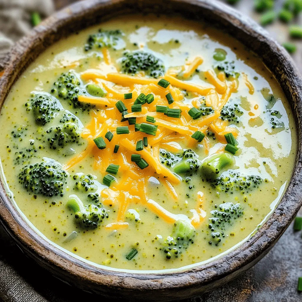 - Frische Brokkoliröschen - Kartoffeln, Zwiebeln und Knoblauch - Gemüsebrühe und Schlagsahne Die Hauptzutaten sind der Schlüssel zu einem tollen Geschmack. Frische Brokkoliröschen geben der Suppe Farbe und Nährstoffe. Die Kartoffeln sorgen für eine sämige Konsistenz. Zwiebeln und Knoblauch fügen ein leckeres Aroma hinzu. Gemüsebrühe ist die Basis für den Geschmack. Schlagsahne bringt Cremigkeit und Fülle. - Salz, Pfeffer und Paprika - Olivenöl zur Anbratzeit - Schnittlauch zur Garnitur Die Gewürze sind wichtig für das finale Aroma. Salz und Pfeffer bringen den Geschmack hervor. Paprika fügt eine leichte Würze hinzu. Olivenöl ist zum Anbraten der Zwiebeln und des Knoblauchs notwendig. Schnittlauch als Garnitur sieht nicht nur gut aus, sondern bringt auch Frische. Wenn du das vollständige Rezept suchst, findest du es unter "Cremige Brokkoli-Cheddar-Wonne". Zuerst waschen Sie das Gemüse. Achten Sie darauf, dass der Brokkoli frisch ist. Danach hacken Sie die Zwiebel und den Knoblauch fein. Für die Kartoffel schälen Sie sie und schneiden sie in kleine Würfel. Diese Schritte sind wichtig für den Geschmack der Suppe. Erhitzen Sie das Olivenöl in einem großen Topf bei mittlerer Hitze. Fügen Sie die gehackte Zwiebel hinzu und braten Sie sie an. Das dauert etwa fünf Minuten. Dann geben Sie den Knoblauch dazu und braten ihn eine weitere Minute. Jetzt kommen die gewürfelten Kartoffeln und der Brokkoli in den Topf. Lassen Sie diese Mischung für drei bis vier Minuten anbraten. Gießen Sie die Gemüsebrühe in den Topf und bringen Sie alles zum Kochen. Reduzieren Sie die Hitze und lassen Sie die Suppe 15 bis 20 Minuten köcheln. Der Brokkoli und die Kartoffeln sollten jetzt zart sein. Nehmen Sie den Topf vom Herd. Pürieren Sie die Suppe mit einem Stabmixer, bis sie schön cremig ist. Alternativ können Sie die Suppe in einem Standmixer pürieren. Geben Sie die pürierte Suppe zurück in den Topf und rühren Sie die Schlagsahne sowie den geriebenen Cheddar ein. Mischen Sie alles gut durch, bis der Käse geschmolzen ist. Schmecken Sie die Suppe mit Salz, Pfeffer und optional Paprika ab. Erwärmen Sie die Suppe vorsichtig bei niedriger Hitze. Jetzt ist die Suppe bereit zum Servieren. Garnieren Sie sie mit frischem Schnittlauch, wenn gewünscht. Für das vollständige Rezept schauen Sie sich die Cremige Brokkoli-Cheddar-Wonne an. Um die ideale Konsistenz für die cremige Brokkoli-Cheddar-Suppe zu erreichen, ist das richtige Pürieren der Suppe wichtig. Verwenden Sie einen Stabmixer, um die Zutaten gleichmäßig zu pürieren. So vermeiden Sie Klumpen und erreichen eine glatte Textur. Wenn Sie keinen Stabmixer haben, können Sie auch einen Standmixer nutzen. Füllen Sie die Suppe dabei in Portionen hinein und pürieren Sie sie in mehreren Durchgängen. Die Menge der Schlagsahne hat ebenfalls großen Einfluss auf die Konsistenz. Beginnen Sie mit einer Tasse und passen Sie die Menge nach Ihrem Geschmack an. Wenn Sie eine dickere Suppe mögen, fügen Sie weniger Schlagsahne hinzu. Für eine leichtere Variante können Sie auch nur die Hälfte verwenden. Frische Gewürze bringen mehr Geschmack in Ihre Suppe. Verwenden Sie frische Kräuter wie Schnittlauch oder Petersilie für den finalen Touch. Diese verbessern nicht nur den Geschmack, sondern auch die Präsentation der Suppe. Experimentieren Sie gerne mit verschiedenen Käsesorten! Neben dem klassischen Cheddar können Sie Gouda oder Gruyère verwenden. Diese Käsesorten geben einen anderen Geschmack und eine spannende Note. Mischen Sie ruhig mehrere Käsesorten, um ein einzigartiges Aroma zu erzielen. Für das vollständige Rezept schauen Sie sich die Cremige Brokkoli-Cheddar-Wonne an. {{image_4}} Für eine leichtere Variante der cremigen Brokkoli-Cheddar-Suppe, können Sie fettarme oder vegane Optionen wählen. Statt Schlagsahne verwenden Sie pflanzliche Sahne. So bleibt die Suppe leicht und gesund. Zudem können Sie den Käse durch einen veganen Käse ersetzen. So genießen Sie den Geschmack ohne tierische Produkte. Eine weitere Möglichkeit ist, Blumenkohl statt Brokkoli zu nutzen. Blumenkohl hat einen milden Geschmack und wird schön cremig. Er enthält viele Nährstoffe und passt gut zu den anderen Zutaten. Mixen Sie beides für mehr Abwechslung. Fügen Sie der Suppe Karotten oder Sellerie hinzu. Diese Gemüsesorten bringen mehr Farbe und Süße. Sie können die Karotten einfach würfeln und mit dem Brokkoli kochen. Sellerie gibt der Suppe einen knackigen Biss. Für einen herzhaften Geschmack können Sie gebratene Speckwürfel oder Krabben ergänzen. Speck bringt einen rauchigen Geschmack, während Krabben eine feine Meeresnote hinzufügen. Beide Optionen machen die Suppe besonders lecker. Wenn Sie mehr Ideen brauchen, schauen Sie sich das vollständige Rezept für die cremige Brokkoli-Cheddar-Suppe an. Um die Cremige Brokkoli-Cheddar-Suppe frisch zu halten, ist die Lagerung wichtig. - Kühlschranklagerung: Lagern Sie die Suppe in einem luftdichten Behälter. So bleibt sie 3 bis 5 Tage frisch. Lassen Sie die Suppe zuerst abkühlen, bevor Sie sie in den Kühlschrank stellen. Dies hilft, die Temperatur im Kühlschrank stabil zu halten. - Einfrieren der Suppe: Sie können die Suppe auch einfrieren. Füllen Sie die abgekühlte Suppe in gefriergeeignete Behälter. Achten Sie darauf, etwas Platz zu lassen, da die Suppe beim Einfrieren expandiert. Die Suppe bleibt bis zu 3 Monate im Gefrierfach frisch. Um die Suppe am besten wieder aufzuwärmen, nutzen Sie einen Topf. - Die beste Methode zum Aufwärmen: Gießen Sie die gefrorene oder gekühlte Suppe in einen Topf. Erhitzen Sie sie bei mittlerer Hitze. Rühren Sie regelmäßig um, damit die Suppe gleichmäßig warm wird. - So bleibt die Konsistenz erhalten: Vermeiden Sie es, die Suppe zu kochen. Kochen kann die cremige Textur ruinieren. Wenn die Suppe zu dick ist, fügen Sie ein wenig Brühe oder Wasser hinzu. Dies hilft, die Konsistenz zu verbessern. Für das vollständige Rezept besuchen Sie bitte die Seite "Cremige Brokkoli-Cheddar-Wonne". Die cremige Brokkoli-Cheddar-Suppe hält sich gut im Kühlschrank. Sie bleibt frisch für drei bis fünf Tage. Achte darauf, die Suppe in einem luftdichten Behälter zu lagern. So bleibt sie länger lecker. Wenn du die Suppe länger aufbewahren möchtest, kannst du sie auch einfrieren. In einem gefriergeeigneten Behälter bleibt sie bis zu drei Monate haltbar. Ja, du kannst die Suppe im Voraus machen. Koche sie einfach und lasse sie abkühlen. Fülle die Suppe dann in einen Behälter und stelle sie in den Kühlschrank. Wenn du bereit bist, sie zu essen, wärme sie sanft auf dem Herd auf. So sparst du Zeit am Tag des Servierens. Ja, diese Suppe ist perfekt für Vegetarier. Verwende einfach Gemüsebrühe anstelle von Hühnerbrühe. Der scharfe Cheddar-Käse gibt der Suppe einen tollen Geschmack. Achte darauf, dass der Käse auch vegetarisch ist, wenn das wichtig für dich ist. Das vollständige Rezept für die cremige Brokkoli-Cheddar-Suppe findest du in der "Cremige Brokkoli-Cheddar-Wonne" Rezeptsammlung. Dort siehst du alle Zutaten und die genauen Schritte zum Nachkochen. Die cremige Brokkoli-Cheddar-Suppe ist einfach zuzubereiten und voller Geschmack. Wir haben die Hauptzutaten besprochen, wie Brokkoli, Kartoffeln und Gewürze, die die Suppe lebendig machen. Der Kochprozess ist leicht nachvollziehbar, und mit unseren Tipps können Sie die perfekte Konsistenz erreichen. Variationen wie fettarme oder vegane Optionen bieten noch mehr Möglichkeiten. Denken Sie daran, die Suppe im Kühlschrank gut aufzubewahren. Diese Suppe ist nicht nur lecker, sondern auch vielseitig und anpassbar. Viel Spaß beim Kochen!