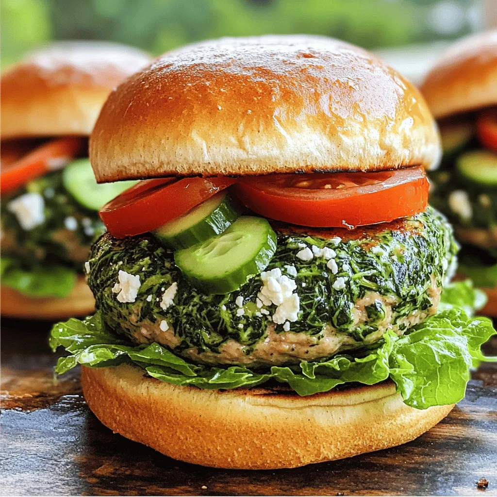 Um die besten Spinat-Feta-Türkei-Burger zu machen, brauchen Sie frische und hochwertige Zutaten. Hier ist eine Liste der Hauptkomponenten, die Sie benötigen: - 450 g gemischtes Hackfleisch vom Truthahn - 1 Tasse frischer Spinat, fein gehackt - 120 g Feta-Käse, zerbröselt - 30 g Semmelbrösel, vorzugsweise Vollkorn - 1/4 Tasse Zwiebel, fein gehackt - 2 Knoblauchzehen, fein gehackt Frische Zutaten geben den Burgern Geschmack und Textur. Verwenden Sie frischen Spinat, damit die Burger knackig bleiben. Der Zwiebel fügt Süße hinzu. Der Feta-Käse bringt einen salzigen, cremigen Geschmack. Verwenden Sie auch frische Knoblauchzehen für ein besseres Aroma. Achten Sie darauf, dass das Hackfleisch frisch ist, um die beste Qualität zu gewährleisten. Zu den Gewürzen, die Sie benötigen, gehören: - 1 Teelöffel getrockneter Oregano - 1 Teelöffel Salz - 1/2 Teelöffel schwarzer Pfeffer Diese Gewürze verleihen den Burgern einen herzhaften Geschmack. Das Olivenöl brauchen Sie zum Braten. Schließlich wählen Sie Vollkorn-Burgerbrötchen für mehr Nährstoffe. Servieren Sie die Burger mit Blättern Salat, Tomatenscheiben und Gurkenscheiben für frische Beilagen. Für die vollständige Zubereitung, schauen Sie sich das Full Recipe an. Zuerst musst du alles bereitstellen. Nimm eine große Schüssel. Füge die folgenden Zutaten hinzu: - 450 g gemischtes Hackfleisch vom Truthahn - 1 Tasse frischer Spinat, fein gehackt - 120 g Feta-Käse, zerbröselt - 30 g Semmelbrösel (vorzugsweise Vollkorn) - 1/4 Tasse Zwiebel, fein gehackt - 2 Knoblauchzehen, fein gehackt - 1 Teelöffel getrockneter Oregano - 1 Teelöffel Salz - 1/2 Teelöffel schwarzer Pfeffer Sorge dafür, dass alles frisch ist. So schmecken die Burger noch besser. Mische die Zutaten gut. Sei vorsichtig, damit du die Mischung nicht überarbeitest. Teile die Mischung in vier Portionen. Nimm eine Portion und forme sie in ein Patty. Das Patty sollte etwa 2,5 cm dick sein. Achte darauf, dass die Patties gleich groß sind. So garen sie gleichmäßig. Erhitze das Olivenöl in einer Pfanne bei mittlerer bis hoher Hitze. Wenn das Öl heiß ist, lege die Patties vorsichtig in die Pfanne. Brate sie für 5-6 Minuten auf jeder Seite. Die Patties sollten goldbraun sein und eine Innentemperatur von 75°C erreichen. Während die Patties braten, kannst du die Burgerbrötchen toasten. Nimm die Patties aus der Pfanne und lass sie kurz ruhen. Jetzt kannst du die Burger zusammenstellen. Lege einen Blattsalat, ein Patty, Tomatenscheiben und Gurkenscheiben auf jedes Brötchen. Nach Belieben mit Feta-Käse garnieren. Wenn du mehr Details möchtest, schau dir die Full Recipe an. Wenn du Spinat-Feta-Türkei-Burger zubereitest, gibt es einige Fehler, die du vermeiden solltest. Zu viel Mischen ist ein häufiger Fehler. Wenn du die Zutaten zusammenfügst, mische sie nur leicht. Übermischung macht die Patties hart. Ein weiterer Fehler ist, die Patties zu dünn zu formen. Achte darauf, dass sie etwa 2,5 cm dick sind, um saftig zu bleiben. Außerdem solltest du die Patties nicht zu früh wenden. Lass sie gut bräunen, bevor du sie drehst. Um deine Burger zart und saftig zu halten, ist die richtige Mischung entscheidend. Nutze frische Zutaten, wie gehackten Spinat und Feta-Käse. Diese Zutaten fügen Feuchtigkeit hinzu. Ein weiterer Trick ist, die Patties nach dem Braten ruhen zu lassen. So verteilt sich der Saft gleichmäßig. Ein Esslöffel Olivenöl in der Pfanne sorgt für eine schöne Kruste. Halte die Hitze mittelhoch. Zu hohe Hitze kann die Außenseite verbrennen, während die Innenseite roh bleibt. Die Wahl der Beilagen macht viel aus. Salatblätter, Tomatenscheiben und Gurkenscheiben passen perfekt. Diese Zutaten geben Frische und Crunch. Du kannst auch einen Joghurt-Dip oder einen scharfen Senf anbieten. Für eine gesunde Note eignen sich Süßkartoffelpommes oder ein einfacher grüner Salat. Denke auch an frische Kräuter, um deinen Burger zu garnieren. Sie verleihen Farbe und zusätzlichen Geschmack. Für das volle Erlebnis, serviere die Burger auf einem rustikalen Holzbrett. Für das vollständige Rezept, schau dir den Abschnitt „Full Recipe“ an. {{image_4}} Es gibt viele Wege, die Spinat-Feta-Türkei-Burger zu variieren. Wenn du mehr Geschmack möchtest, füge gehackte Oliven oder Paprika hinzu. Sie geben den Burgern einen tollen Kick. Du kannst auch frische Kräuter wie Basilikum oder Petersilie nutzen. Diese Kräuter bringen frische Aromen und machen die Burger noch besser. Wenn du eine vegetarische Option willst, probiere statt Truthahn gekochte Kichererbsen. Zerdrücke die Kichererbsen und mische sie mit Spinat und Feta. Du kannst auch schwarze Bohnen verwenden. Diese Alternativen sind nahrhaft und lecker. Sie bieten eine tolle Textur und sind einfach zuzubereiten. Für ein BBQ mit Freunden sind diese Burger perfekt. Serviere sie auf einem großen Holzbrett mit verschiedenen Saucen. Du kannst auch kleine Burger-Patties machen und sie als Fingerfood anbieten. Für ein schnelles Abendessen sind sie ideal mit einem frischen Salat. Diese Burger passen zu vielen Anlässen und machen jeden glücklich. Für das vollständige Rezept sieh dir den Abschnitt „Full Recipe“ an. Um die Patties frisch zu halten, lege sie in einen luftdichten Behälter. Achte darauf, dass die Patties nicht übereinander liegen. So bleibt die Textur erhalten. Die Patties können im Kühlschrank bis zu drei Tage aufbewahrt werden. Stelle sicher, dass der Behälter gut verschlossen ist, um Gerüche zu vermeiden. Das Einfrieren ist eine großartige Möglichkeit, um die Burger länger haltbar zu machen. Lege die Patties in einer einzigen Schicht auf ein Backblech. Friere sie für etwa eine Stunde ein, bis sie fest sind. Danach kannst du sie in einen gefriergeeigneten Beutel umfüllen. Achte darauf, die Luft aus dem Beutel zu drücken. So bleiben die Patties bis zu drei Monate frisch. Um die Reste der Burger wieder aufzuwärmen, benutze eine Pfanne oder einen Grill. Erhitze die Patties bei mittlerer Hitze für etwa fünf Minuten pro Seite. Alternativ kannst du die Patties auch in der Mikrowelle aufwärmen. Decke sie mit einem feuchten Papiertuch ab, damit sie nicht austrocknen. Achte darauf, dass die Innentemperatur mindestens 75°C erreicht, um sicherzustellen, dass die Reste gut durchgeheizt sind. Wenn du keinen Feta-Käse magst, kannst du ihn weglassen. Ersetze ihn durch einen anderen Käse, wie Mozzarella oder Cheddar. Das gibt den Burgern ebenfalls einen tollen Geschmack. Du kannst auch mehr Gewürze hinzufügen, um den Geschmack zu verstärken. Ja, du kannst die Patties auf dem Grill zubereiten. Heize den Grill gut vor, bevor du die Patties darauf legst. Achte darauf, dass die Grillrippen gut geölt sind, damit die Patties nicht kleben bleiben. Grille sie für etwa 5-6 Minuten pro Seite. So bekommst du einen tollen Grillgeschmack. Zu Spinat-Feta-Türkei-Burger passen viele Gewürze gut. Hier sind einige Vorschläge: - Oregano - Paprika - Thymian - Kreuzkümmel Diese Gewürze bringen viel Geschmack und Tiefe. Du kannst sie nach deinem Geschmack anpassen. Experimentiere ruhig mit verschiedenen Kombinationen! Die Spinat-Feta-Türkei-Burger sind eine köstliche und gesunde Wahl. Wir haben die besten Zutaten, die Zubereitung und nützliche Tipps behandelt. Achte auf die richtigen Gewürze und vermeide häufige Fehler. Variationen bieten dir viele Möglichkeiten, den Burger anzupassen. Schütze die Patties durch richtige Lagerung und Aufbewahrung. Diese Burger sind einfach zuzubereiten und ideal für jeden Anlass. Nutze unsere Tipps, um sie perfekt zu machen. Jetzt bist du bereit, deine eigenen köstlichen Burger zu kreieren!