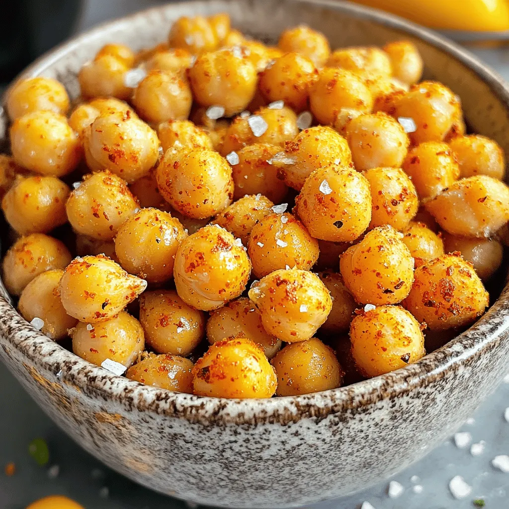 - 1 Dose Kichererbsen (425 g) - 2 Esslöffel Olivenöl - Gewürze wie Knoblauchpulver, Paprikapulver, Kreuzkümmel Die Hauptzutaten sind einfach zu finden. Ich empfehle, eine Dose Kichererbsen zu nehmen. Diese sind schon gekocht und bereit. Olivenöl bringt einen tollen Geschmack. Gewürze machen den Unterschied. Ich nutze oft Knoblauchpulver für den Geschmack. Paprikapulver gibt eine schöne Farbe. Kreuzkümmel bringt ein warmes Aroma. - Cayennepfeffer für Schärfe - Salz und Pfeffer nach Geschmack Cayennepfeffer ist eine tolle Option, wenn du es scharf magst. Salz und Pfeffer sind wichtig, um den Geschmack zu verstärken. Du kannst nach Belieben hinzufügen. Experimentiere und finde deinen perfekten Mix. - Informationen über Portionen (4 Portionen) Mit diesem Rezept bekommst du vier Portionen. Das ist ideal für einen Snack oder als Beilage. Du kannst die Menge leicht verdoppeln, wenn du mehr brauchst. Diese knusprigen Kichererbsen sind perfekt für eine kleine Gruppe oder eine Familienfeier. Sie sind gesund und lecker. Für das vollständige Rezept, schau dir den Abschnitt [Full Recipe] an. Zuerst lasse ich die Kichererbsen gut abtropfen. Eine Dose mit 425 g ist ideal. Danach spüle ich die Kichererbsen unter kaltem Wasser ab. Dies entfernt die Konservierungsstoffe. Jetzt sind sie bereit für die Trocknung. Ich nehme ein sauberes Küchentuch und tupfe die Kichererbsen trocken. Je trockener sie sind, desto knuspriger werden sie. In einer großen Schüssel vermenge ich die getrockneten Kichererbsen mit anderen Zutaten. Ich füge 2 Esslöffel Olivenöl hinzu. Dann gebe ich 1 Teelöffel Knoblauchpulver, 1 Teelöffel geräuchertes Paprikapulver und 1/2 Teelöffel Kreuzkümmel dazu. Für einen kleinen Kick kann ich optional 1/4 Teelöffel Cayennepfeffer hinzufügen. Jetzt würze ich die Mischung mit Salz und Pfeffer. Ich mische alles gut, bis die Kichererbsen gleichmäßig beschichtet sind. Ich heize die Heißluftfritteuse auf 200 °C vor. Nach fünf Minuten ist sie bereit. Nun lege ich die gewürzten Kichererbsen in den Korb. Es ist wichtig, sie in einer einzigen Schicht zu verteilen. So garen sie gleichmäßig. Ich frittiere sie für 15 bis 20 Minuten. In der Mitte der Zeit schüttle ich den Korb. Dies sorgt für eine gleichmäßige Garung. Wenn die Kichererbsen goldbraun sind, nehme ich sie heraus und lasse sie kurz abkühlen. Sie werden beim Abkühlen noch knuspriger. Für die vollständige Anleitung, siehe die Full Recipe. Um die Kichererbsen knusprig zu machen, ist Trocknen wichtig. Wenn die Kichererbsen nass sind, wird die Textur weich. Nimm ein Küchentuch und tupfe sie gut trocken. Je trockener, desto besser! Außerdem sorgt die richtige Luftzirkulation in der Heißluftfritteuse für ein gleichmäßiges Ergebnis. Verteile die Kichererbsen in einer einzigen Schicht im Korb. So können sie gleichmäßig knusprig werden. Die Gewürze sind der Schlüssel zu deinem Snack. Probiere verschiedene Geschmäcker aus. Du kannst italienische Kräuter oder etwas Curry hinzufügen. Es hängt alles von deinem persönlichen Geschmack ab. Mach die Kichererbsen so scharf oder mild, wie du es magst. Hab keine Angst, kreativ zu sein! Behalte die Kichererbsen während des Frittierens gut im Auge. Der perfekte Gargrad zeigt sich durch eine goldbraune Farbe. Schüttle den Korb alle paar Minuten, damit alle Kichererbsen gleichmäßig knusprig werden. Wenn du sie nicht schüttelst, können manche Kichererbsen weich bleiben. So bleiben sie alle schön knusprig. Probier sie aus und passe die Gewürze nach deinem Geschmack an. Für das vollständige Rezept besuche die Seite mit dem Titel "Krosse Kichererbsen aus der Heißluftfritteuse". {{image_4}} Du kannst mit verschiedenen Gewürzen spielen. Italienische Kräuter wie Oregano und Basilikum bringen einen mediterranen Geschmack. Diese Kräuter passen gut zu Kichererbsen. Du kannst sie einfach hinzufügen, um deinen Snack zu verfeinern. Wenn du Lust auf etwas anderes hast, probiere asiatische Gewürze. Fünf Gewürze sind eine tolle Wahl. Sie geben den Kichererbsen eine spannende Note. Du kannst auch etwas Ingwer oder Sojasauce dazugeben. Diese Kichererbsen sind glutenfrei und vegan. Das macht sie zu einer perfekten Snack-Option für alle. Wenn du Allergien hast, kannst du die Gewürze anpassen. Verwende einfach, was dir gut bekommt. Du kannst auch die Öle oder die Gewürze ändern. Das macht dein Rezept noch flexibler. Achte darauf, frische Zutaten zu verwenden, um die beste Qualität zu sichern. Kichererbsen sind vielseitig. Du kannst sie in Salaten oder Getreide-Bowls verwenden. Sie geben jedem Gericht einen tollen Crunch. Außerdem passen sie gut zu Dips oder Saucen. Versuche, sie mit Hummus oder Joghurt-Dips zu kombinieren. Das schmeckt lecker und macht satt. Für das vollständige Rezept, schau dir die Anleitung an. Um die knusprigen Air Fryer Kichererbsen frisch zu halten, benutze luftdichte Behälter. Diese Behälter halten die Luft fern und verhindern, dass Feuchtigkeit eindringt. Feuchtigkeit macht die Kichererbsen weich. Lagere die Kichererbsen an einem kühlen, dunklen Ort, weit weg von direkter Sonne. Ein Küchenschrank ist ideal. Achte darauf, dass der Behälter gut schließt, damit dein Snack lange hält. Im Kühlschrank bleiben die Kichererbsen etwa 3-4 Tage frisch. Stelle sicher, dass du sie in einem luftdichten Behälter aufbewahrst. Um die Knusprigkeit wiederherzustellen, lege sie einfach für einige Minuten in die Heißluftfritteuse. So werden sie schnell wieder knusprig. Alternativ kannst du sie auch im Ofen bei niedriger Temperatur aufwärmen. Das hilft, ihre Textur zu retten. So bleibst du auch nach ein paar Tagen in den Genuss dieser leckeren Snacks! Du kannst das gesamte Rezept [Full Recipe] hier finden. Gekochte Kichererbsen halten sich gut im Kühlschrank. Bewahre sie in einem luftdichten Behälter auf. So bleiben sie frisch. Du kannst sie bis zu fünf Tage lagern. Wenn du sie länger aufbewahren möchtest, friere sie ein. Im Gefrierschrank halten sie bis zu drei Monate. Achte darauf, die Kichererbsen gut abzukühlen, bevor du sie lagerst. So vermeidest du Kondenswasser und behältst die Knusprigkeit. Ja, du kannst frische Kichererbsen nutzen, aber sie benötigen mehr Zeit zum Kochen. Frische Kichererbsen sind zäh und brauchen eine längere Garzeit. Dosenkichererbsen sind schon gekocht und sofort bereit. Frische Kichererbsen sind oft frischer im Geschmack, aber die Zubereitung ist aufwendiger. Wenn du frische Kichererbsen verwendest, weiche sie über Nacht ein und koche sie dann. Das gibt dir eine tolle Textur, die du in deinem Snack genießen kannst. Du kannst die Kichererbsen ganz nach deinem Geschmack würzen. Wenn du es scharf magst, füge mehr Cayennepfeffer hinzu. Für einen mediterranen Geschmack, probiere italienische Kräuter wie Oregano oder Basilikum. Du kannst auch Zitrone oder Limette für frische Säure verwenden. Experimentiere mit verschiedenen Gewürzen. Das macht dein Snack-Erlebnis noch spannender! Achte darauf, die Gewürze gleichmäßig zu verteilen. So schmecken die Kichererbsen wirklich gut! Für mehr Ideen, schau dir die [Full Recipe] an. Kichererbsen sind vielseitig und einfach zuzubereiten. Wir haben die Hauptzutaten, die Zubereitung und einige Tricks besprochen. Du kannst die Gewürze nach deinem Geschmack anpassen und die Kichererbsen in vielen Gerichten verwenden. Lagere sie gut und genieße ihre Knusprigkeit länger. Experimentiere mit verschiedenen Variationen, um neuen Geschmack zu entdecken. So bringst du Abwechslung auf deinen Teller. Kichererbsen sind eine gesunde und leckere Wahl. Mach sie zu deinem nächsten Snack!