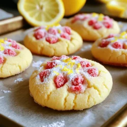 Um die perfekten Erdbeer-Zitronen-Sugar-Cookies zu backen, benötigst du folgende Zutaten: - 2 ¾ Tassen Weizenmehl - 1 Teelöffel Natron - ½ Teelöffel Backpulver - 1 Teelöffel Salz - 1 Tasse ungesalzene Butter, weich - 1 ½ Tassen Zucker - 1 Ei - 2 Esslöffel frischer Zitronensaft - 1 Esslöffel Zitronenschale - 1 Teelöffel Vanilleextrakt - ½ Tasse gefriergetrocknete Erdbeeren, zerstoßen - 1 Tasse Puderzucker (zum Wälzen) - Zusätzliche Zitronenschale (zur Garnierung) Diese Zutaten sind frisch und voller Geschmack. Die Kombination von Erdbeeren und Zitronen sorgt für ein fruchtiges Erlebnis. Die gefriergetrockneten Erdbeeren geben den Keksen ein intensives Aroma. Du kannst einige Zutaten anpassen, um verschiedene Geschmäcker zu erzielen. Hier sind ein paar Ideen: - Mandeln: Füge gemahlene Mandeln hinzu, um einen nussigen Geschmack zu bekommen. - Kokosnuss: Verwende Kokosraspeln für eine tropische Note. - Zimt: Eine Prise Zimt kann den Keksen eine warme Tiefe geben. Diese Ergänzungen sind einfach und machen die Kekse besonders. Experimentiere mit diesen Optionen, um deine eigenen Variationen zu kreieren. Die Nährwerte pro Keks können je nach Größe variieren. Hier ist eine grobe Schätzung: - Kalorien: 120 - Fett: 6 g - Kohlenhydrate: 18 g - Eiweiß: 1 g - Zucker: 8 g Die Kekse sind zwar süß, bieten aber auch ein wenig Frucht. Sie sind perfekt für eine süße Belohnung. Denke daran, die Portionen zu kontrollieren. So kannst du diese Leckerei genießen, ohne Schuldgefühle zu haben. Heizen Sie Ihren Ofen auf 175°C vor. Legen Sie zwei Backbleche mit Backpapier aus. Das Backpapier hilft, die Kekse gleichmäßig zu backen und verhindert das Ankleben. In einer mittelgroßen Schüssel mischen Sie 2 ¾ Tassen Weizenmehl, 1 Teelöffel Natron, ½ Teelöffel Backpulver und 1 Teelöffel Salz. Rühren Sie, bis alles gut vermischt ist. Dies stellt sicher, dass die Kekse gleichmäßig aufgehen. Nehmen Sie eine große Schüssel. Mit einem elektrischen Mixer die 1 Tasse weiche Butter und 1 ½ Tassen Zucker auf hoher Stufe schlagen. Mischen Sie, bis die Mischung leicht und luftig ist. Dies dauert etwa 2-3 Minuten. Fügen Sie 1 Ei, 2 Esslöffel frisch gepressten Zitronensaft, 1 Esslöffel Zitronenschale und 1 Teelöffel Vanilleextrakt hinzu. Rühren Sie alles zusammen, bis die Zutaten gut verbunden sind. Achten Sie darauf, die Mischung nicht zu übermixen. Geben Sie die trockenen Zutaten nach und nach zur feuchten Mischung. Rühren Sie vorsichtig, bis alles gerade vermischt ist. Fügen Sie ½ Tasse zerstoßene gefriergetrocknete Erdbeeren hinzu. Klopfen Sie sie vorsichtig in den Teig. Setzen Sie kleine Portionen des Teigs auf die Backbleche. Lassen Sie dabei etwa 5 cm Abstand. Wälzen Sie jede Teigkugel in 1 Tasse Puderzucker. Backen Sie die Kekse 10-12 Minuten, bis die Ränder leicht goldbraun sind. Lassen Sie sie 5 Minuten auf dem Blech abkühlen, bevor Sie sie auf ein Kuchengitter legen. Garnieren Sie sie nach dem Abkühlen mit zusätzlicher Zitronenschale. Um die perfekte Konsistenz für deine Erdbeer-Zitronen-Sugar-Cookies zu erreichen, achte auf die Zutaten. Verwende weiche Butter, nicht geschmolzene. Das macht den Teig leicht und luftig. Wenn du die trockenen Zutaten hinzufügst, mische sie nur, bis sie gerade verbunden sind. Übermische den Teig nicht. Das bewahrt die zarte Textur der Kekse. Ein häufiger Fehler ist, die Kekse zu lange zu backen. Die Ränder sollten goldbraun sein, während die Mitte weich bleibt. Lass die Kekse nach dem Backen auf dem Blech abkühlen, bevor du sie auf ein Gitter legst. So behältst du die Form und feuchte Textur der Kekse. Ein weiterer Tipp ist, die Backbleche nicht zu überladen. Lass genug Platz zwischen den Keksen. So können sie gleichmäßig backen. Dekoriere die Kekse für einen besonderen Touch. Verwende frische Erdbeeren oder Zitronenscheiben, um die Farben zu betonen. Du kannst die Kekse auch mit einem Hauch von Puderzucker bestäuben. Das sieht nicht nur schön aus, sondern fügt auch eine süße Note hinzu. Serviere die Kekse auf einem hübschen Teller, um deine Gäste zu beeindrucken. {{image_4}} Um diese leckeren Kekse glutenfrei zu machen, ersetze das Weizenmehl. Verwende eine Mischung aus glutenfreiem Mehl. Achte darauf, dass deine Mischung gut bindet. Oft enthalten glutenfreie Mehle auch Xanthan oder Guarkernmehl. Diese helfen, die Struktur zu verbessern. Die restlichen Zutaten bleiben gleich. Die Kekse schmecken dennoch frisch und lecker. Wenn du Lust auf andere Fruchtgeschmäcker hast, probiere verschiedene Kombinationen. Himbeeren oder Blaubeeren passen gut zu Zitrone. Du kannst auch gefriergetrocknete Früchte verwenden. Mische sie in den Teig, wie bei den Erdbeeren. Das gibt den Keksen neue Geschmäcker. Experimentiere mit verschiedenen Fruchtarten, um deinen Liebling zu finden. Die Süße der Kekse kannst du leicht anpassen. Wenn du es weniger süß magst, reduziere den Zucker um ¼ Tasse. Du kannst auch Honig oder Ahornsirup verwenden. Diese Süßstoffe geben einen neuen Geschmack. Probiere, die Süße nach deinem Geschmack anzupassen. So machst du die Kekse genau nach deinem Wunsch. Um die Erdbeer-Zitronen-Sugar-Cookies frisch zu halten, lagere sie in einem luftdichten Behälter. Dieser Behälter schützt die Kekse vor Feuchtigkeit und sorgt dafür, dass sie weich bleiben. Lege ein Stück Brot in den Behälter. Das Brot hilft, die Feuchtigkeit zu regulieren. Wenn du die Kekse richtig lagerst, bleibt ihr Geschmack lange erhalten. Im Kühlschrank bleiben diese Kekse bis zu einer Woche frisch. Achte darauf, dass der Behälter gut verschlossen ist. So vermeidest du Gerüche von anderen Lebensmitteln. Kekse schmecken am besten, wenn sie sanft und frisch sind. Wenn du sie aus dem Kühlschrank nimmst, lass sie kurz bei Zimmertemperatur stehen, um das Aroma zu stärken. Wenn du später Kekse backen möchtest, friere die Teigkugeln ein. Forme kleine Kugeln aus dem Teig und lege sie auf ein Backblech. Stelle das Blech für etwa eine Stunde in den Gefrierschrank. Danach kannst du die Kugeln in einen Gefrierbeutel geben. So bleiben sie bis zu drei Monate frisch. Wenn du bereit bist zu backen, lasse die Kugeln einfach auftauen und backe sie wie gewohnt. So hast du immer frische Kekse zur Hand! Um die besten Erdbeer-Zitronen-Sugar-Cookies zu machen, achte auf die Zutaten und die Technik. Verwende frische Zutaten und mische sie in der richtigen Reihenfolge. Beginne mit Butter und Zucker, bis sie leicht und luftig sind. Füge dann die Eier und den Zitronensaft hinzu. Rühre die trockenen Zutaten nur kurz ein, um die Kekse zart zu halten. Zerstoße die gefriergetrockneten Erdbeeren gut, damit sie gleichmäßig im Teig verteilt sind. Wälze die Kekse im Puderzucker für einen süßen, schönen Look. Ja, du kannst frische Erdbeeren verwenden, aber sie verändern die Konsistenz. Frische Erdbeeren enthalten viel Wasser. Das kann den Teig zu feucht machen. Wenn du frische Erdbeeren verwenden willst, schneide sie klein und trockne sie auf einem Küchentuch. Dann verringere die Menge an Zitronensaft, um die Flüssigkeit auszugleichen. Das Backen dauert etwa 10-12 Minuten. Achte darauf, dass die Ränder leicht goldbraun sind, während die Mitte weich bleibt. Lass die Kekse nach dem Backen kurz auf dem Blech abkühlen, bevor du sie auf ein Kuchengitter legst. So bleiben sie schön saftig. Ja, du kannst diese Kekse vegan machen. Ersetze die Butter durch vegane Butter oder Kokosöl. Verwende ein Flachs-Ei oder einen Chia-Ei als Ei-Ersatz. Das gibt der Mischung die nötige Bindung. Die übrigen Zutaten bleiben gleich, um den Geschmack zu erhalten. Füge zusätzliche Aromen hinzu, um die Kekse interessanter zu machen. Du kannst mehr Zitronenschale verwenden oder etwas Zitronenextrakt hinzufügen. Auch ein Hauch von Mandel- oder Orangenextrakt kann gut passen. Experimentiere mit verschiedenen Gewürzen wie Zimt oder Muskatnuss für einen neuen Twist. Erdbeer-Zitronen-Sugar-Cookies sind einfach und lecker. Wir haben die besten Zutaten, das Rezept und Tipps geteilt. Du hast gelernt, wie du die perfekte Konsistenz erreichst und Fehler vermeidest. Variiere die Rezepte nach deinem Geschmack und lagere die Kekse richtig, sodass sie frisch bleiben. Mit diesen Informationen kannst du selbst köstliche Kekse backen. Probiere alle Ideen aus und genieße dein eigenes Backerlebnis.