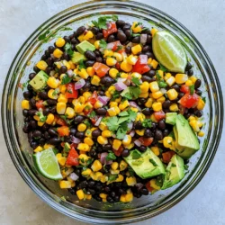 - 1 Dose (15 oz) schwarze Bohnen, gespült und abgetropft - 1 Dose (15 oz) Süßmais, abgetropft - 1 rote Paprika, gewürfelt - 1 kleine rote Zwiebel, fein gehackt - 1 Avocado, gewürfelt - 1 Jalapeño, fein gehackt (Samen entfernt für weniger Schärfe) - 1/4 Tasse frischer Koriander, gehackt - Saft von 2 Limetten - 2 Esslöffel Olivenöl - 1 Teelöffel gemahlener Kreuzkümmel - Salz und Pfeffer nach Geschmack Jede Zutat bringt ihren eigenen Geschmack und Nährstoffe mit. Schwarze Bohnen sind reich an Protein und Ballaststoffen. Süßmais fügt eine natürliche Süße hinzu. Rote Paprika bringt Farbe und Vitamin C. Die Zwiebel fügt einen tollen Biss hinzu. Avocado gibt eine cremige Textur und gesunde Fette. Jalapeño bringt einen Hauch von Schärfe. Frischer Koriander fügt einen frischen Geschmack hinzu. Limettensaft gibt eine spritzige Note. Olivenöl sorgt für gesunde Fette und hilft, die Aromen zu verbinden. Kreuzkümmel bringt Wärme und Tiefe in den Salat. Salz und Pfeffer runden alles ab. - Kalorien: 180 - Protein: 6 g - Fett: 8 g - Kohlenhydrate: 24 g Dieser Salat ist nicht nur lecker, sondern auch nährstoffreich. Die Zutaten liefern viele Vitamine und Mineralien. Zum Beispiel bietet die Avocado gesunde Fette. Die Bohnen sind eine gute Proteinquelle. Die Paprika ist reich an Vitamin A und C. Der Salat ist ideal für eine gesunde Ernährung. 1. Bohnen und Mais in einer großen Schüssel kombinieren. Diese beiden Zutaten geben dem Salat eine gute Basis. 2. Gewürfelte Paprika, Zwiebel und Jalapeño hinzufügen und vorsichtig mischen. Paprika gibt Farbe und Süße. Die Zwiebel bringt einen tollen Biss. 3. Avocado und Koriander vorsichtig unterheben. Avocado macht den Salat cremig. Koriander fügt einen frischen Geschmack hinzu. 1. Limettensaft, Olivenöl, Kreuzkümmel, Salz und Pfeffer in einer separaten Schüssel vermengen. Das Dressing gibt dem Salat den letzten Schliff. 2. Dressing gleichmäßig über den Salat gießen und sanft umrühren. So verteilt sich der Geschmack gut. - Den Salat mindestens 15 Minuten ruhen lassen vor dem Servieren. So können die Aromen gut durchziehen. - Verwende frische Zutaten für den besten Geschmack. Die Aromen kommen so viel besser zur Geltung. - Füge die Avocado zum Schluss hinzu. So bleibt sie schön fest und matscht nicht. - Du kannst Feta-Käse für einen cremigen Geschmack hinzufügen. Quinoa bringt zusätzlich Ballaststoffe. - Probiere verschiedene Kräuter und Gewürze aus. Frischer Dill oder Kreuzkümmel geben neue Aromen. - Serviere den Salat in einer großen Glasschüssel. So sieht er bunt und einladend aus. - Garniere mit frischem Koriander und Limettenstücken. Das macht den Salat noch frischer. {{image_2}} Für eine vegane Variante des Salats, nutze pflanzliche Dressings. Ersetze Olivenöl mit Avocadoöl, wenn du magst. Statt Honig kannst du Agavendicksaft verwenden. Achte darauf, dass alle Zutaten tierfrei sind, um die vegane Diät zu unterstützen. Du kannst auch schwarze Bohnen durch Kichererbsen ersetzen. Diese bieten einen anderen Geschmack und mehr Protein. Um den Salat mexikanisch zu machen, füge mexikanische Gewürze hinzu. Paprika und Kreuzkümmel passen gut. Du kannst auch Salsa untermischen, um mehr Geschmack zu bekommen. Eine gute Idee ist, frische Limettenstücke darüber zu geben. Das macht den Salat frisch und spritzig. Für einen fruchtigen Salat, füge Ananas oder Mango hinzu. Diese Früchte bringen Süße und Frische. Schneide sie in kleine Würfel und mische sie vorsichtig. Die Kombination mit den Bohnen und dem Mais ist lecker. Du wirst überrascht sein, wie gut die Aromen zusammenpassen. Bewahre den Salat in einem luftdichten Behälter auf. So bleibt er frisch und lecker. Der Kühlschrank ist ideal für die Aufbewahrung. Du kannst den Salat bis zu drei Tage aufbewahren. Achte darauf, die Avocado nicht zu lange im Salat zu lassen. Sie wird schnell braun und matschig. Einfrieren ist nicht die beste Option für diesen Salat. Die Textur der Zutaten ändert sich beim Auftauen. Wenn du dennoch einfrieren möchtest, lagere die Bohnen und den Mais getrennt. Das hilft, die Qualität zu bewahren. Du kannst auch das Dressing separat einfrieren. So bleibt der Geschmack frisch. Die Vorbereitung dieses Salats dauert nur 15 Minuten. Das macht ihn ideal für schnelle Mahlzeiten. Du kannst den Salat in Portionen aufteilen. So hast du gesunde Snacks für die Woche. Verwende kleine Behälter für die Aufbewahrung. So bleibt alles frisch und du kannst es leicht mitnehmen. Der schwarze Bohnen- und Maissalat bleibt frisch, wenn du ihn richtig lagerst. Du kannst ihn bis zu drei Tage im Kühlschrank aufbewahren. Achte darauf, ihn in einem luftdichten Behälter aufzubewahren. So bleibt die Textur schön. Vor dem Servieren kannst du ihn umrühren, um die Aromen neu zu beleben. Ja, du kannst frische Bohnen verwenden. Frische Bohnen sind nahrhaft und bieten einen tollen Geschmack. Allerdings musst du sie zuerst kochen, was Zeit kostet. Dosenbohnen sind schnell und einfach. Frische Bohnen erfordern mehr Planung, aber sie können die Textur verbessern. Ja, dieser Salat ist sehr gesund! Die schwarzen Bohnen sind reich an Protein und Ballaststoffen. Mais bringt Süße und Vitamine. Avocado liefert gesunde Fette. Paprika und Zwiebeln fügen Antioxidantien hinzu. Zusammen ergeben sie eine nahrhafte Mahlzeit, die gut für deinen Körper ist. Zu diesem Salat passen viele Beilagen. Du kannst Tortilla-Chips für einen Crunch dazu reichen. Ein frisches Brot ist auch eine gute Wahl. Für Getränke empfehle ich Limonade oder ein leichtes Bier. Diese Kombinationen ergänzen die Aromen des Salats perfekt. Zusammenfassend haben wir die Hauptzutaten und deren Gesundheitsvorteile für den schwarzen Bohnen- und Maissalat erkundet. Ich habe die Schritte zur Zubereitung, Anpassungsmöglichkeiten und Tipps zur Präsentation und Aufbewahrung geteilt. Dieser Salat ist nicht nur gesund, sondern auch vielseitig. Du kannst ihn jederzeit anpassen und genießen. Probiere verschiedene Variationen aus, um neue Geschmäcker zu entdecken. Gutes Essen sollte einfach und schmackhaft sein. Mach dich an die Zubereitung und genieße jeden Bissen!