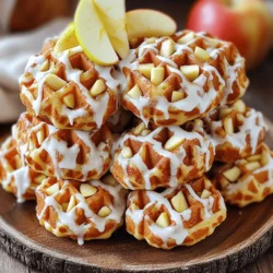 Für die Zubereitung dieser leckeren Waffle Donuts benötigst du folgende Zutaten: - 1 große Apfel (Granny Smith oder Honeycrisp), geschält und gewürfelt - 1 Tasse Allzweckmehl - 1/2 Tasse Zucker - 1/2 Teelöffel Backpulver - 1/2 Teelöffel Natron - 1 Teelöffel Zimt - 1/4 Teelöffel Muskatnuss - 1/4 Teelöffel Salz - 1 großes Ei - 1/2 Tasse Milch - 1 Teelöffel Vanilleextrakt - 2 Esslöffel ungesalzene Butter, geschmolzen - 1/2 Tasse Puderzucker (für den Zuckerguss) - 1-2 Esslöffel Milch (für den Zuckerguss) - Kochspray (für das Waffeleisen) Einige nützliche Utensilien können dir helfen: - Eine große Rührschüssel - Eine kleine Schüssel für den Zuckerguss - Ein Schneebesen oder eine Gabel - Ein Drahtgestell zum Abkühlen - Eine Kelle für den Teig Diese Utensilien erleichtern dir die Zubereitung und sorgen für weniger Chaos in der Küche. Die Wahl des richtigen Apfels ist wichtig für den Geschmack. Ich empfehle: - Granny Smith: Sie sind sauer und geben einen tollen Kontrast zum süßen Teig. - Honeycrisp: Diese Äpfel sind süß und knackig, perfekt für einen süßen Biss. Achte darauf, dass die Äpfel frisch sind. Sie sollten fest und frei von Druckstellen sein. So bekommst du den besten Geschmack in deinen Waffle Donuts. Zuerst heize dein Waffeleisen gemäß den Anweisungen des Herstellers vor. Das ist wichtig, damit die Waffeln gleichmäßig garen. Sprühe dann etwas Kochspray auf die Platten. Das verhindert, dass die Waffeln kleben bleiben. Nimm eine große Schüssel. Gib die folgenden trockenen Zutaten hinein: - 1 Tasse Allzweckmehl - 1/2 Tasse Zucker - 1/2 Teelöffel Backpulver - 1/2 Teelöffel Natron - 1 Teelöffel Zimt - 1/4 Teelöffel Muskatnuss - 1/4 Teelöffel Salz Mische alles gut mit einem Schneebesen. Achte darauf, dass keine Klumpen entstehen. In einer anderen Schüssel vermenge die feuchten Zutaten: - 1 großes Ei - 1/2 Tasse Milch - 1 Teelöffel Vanilleextrakt - 2 Esslöffel geschmolzene Butter Verquirle alles, bis die Mischung glatt ist. Gieße nun die nassen Zutaten in die Schüssel mit den trockenen. Rühre vorsichtig um, bis gerade so alles vermischt ist. Übertreibe es nicht mit dem Rühren. Füge dann die gewürfelten Äpfel hinzu und falte sie sanft in den Teig. Gib etwa 1/4 Tasse Teig in die Mitte jeder Waffelmulde. Schließe das Waffeleisen und backe die Waffeln 3-4 Minuten, bis sie goldbraun sind. Nach dem Backen nimm die Waffeln vorsichtig heraus und lege sie auf ein Gitter, damit sie etwas abkühlen können. Während die Waffeln abkühlen, bereite den Zuckerguss vor. Mische in einer Schüssel: - 1/2 Tasse Puderzucker - 1-2 Esslöffel Milch Rühre, bis die Mischung glatt ist. Du kannst mehr Milch oder Puderzucker hinzufügen, um die gewünschte Konsistenz zu erreichen. Tauche die Oberseite jeder Waffel in den Zuckerguss. Lass den überschüssigen Guss abtropfen und lege die Waffeln zurück auf das Gitter. Ein häufiger Fehler ist das Übermixen des Teigs. Das führt zu zähen Waffeln. Mische die Zutaten nur, bis sie gerade verbunden sind. Ein weiterer Fehler ist, den Waffelautomat nicht genug vorzuheizen. Warte, bis die Anzeige leuchtet oder ein Signal ertönt. So bekommst du goldbraune Waffeln. Der Teig sollte dick, aber gießbar sein. Wenn er zu trocken wirkt, füge etwas Milch hinzu. Ein guter Test ist, einen Esslöffel Teig auf einen Teller zu geben. Wenn er leicht fließt, ist er perfekt. Achte darauf, die Äpfel gleichmäßig unter den Teig zu heben. So bleibt die Konsistenz gleichmäßig. Für eine schöne Präsentation stapel zwei Waffle Donuts auf einem Teller. Träufle etwas Zuckerguss darüber und streue eine Prise Zimt. Füge ein paar Apfelscheiben als Garnitur hinzu. Dies macht das Gericht einladend und lecker. Ein schöner Anblick regt den Appetit an und macht das Essen noch mehr Spaß. {{image_2}} Apple Fritter Waffle Donuts sind gut für viele Geschmäcker. Du kannst sie leicht anpassen. Probiere zum Beispiel verschiedene Äpfel. Granny Smith gibt einen tollen, sauren Geschmack. Honeycrisp macht die Waffeln süßer und saftiger. Du kannst auch Zimt oder Muskatnuss erhöhen, um mehr Wärme hinzuzufügen. Ebenfalls kannst du andere Früchte nutzen. Blaubeeren oder Himbeeren passen gut. Sie geben einen fruchtigen Twist. Wenn du es schokoladig magst, füge Schokoladenstückchen in den Teig. Das macht die Waffeln extra lecker. Für glutenfreie Waffle Donuts kannst du eine glutenfreie Mischung verwenden. Diese gibt es in vielen Läden. Achte darauf, dass die Mischung auch Backpulver enthält. So bleibt der Teig locker und leicht. Wenn du eine vegane Option wünschst, ersetze das Ei durch Apfelmus oder eine Banane. Nutze pflanzliche Milch wie Mandel- oder Hafermilch. Für den Geschmack kannst du auch eine vegane Butter nehmen. Diese Tipps machen deine Donuts genauso lecker und gesund. Wenn du etwas Besonderes planst, kannst du die Waffeln aufpeppen. Füge Nüsse wie Walnüsse oder Pekannüsse hinzu. Diese geben einen schönen Crunch. Für Feiertage kannst du die Waffeln mit festlichen Gewürzen wie Ingwer oder Nelken anpassen. Ein Hauch von Karamell oder Schokolade im Zuckerguss macht sie noch besser. Denke daran, die Waffeln schön zu präsentieren. Ein Stück frischer Apfel oder ein Minzblatt macht alles schöner. Um deine Waffle Donuts frisch zu halten, lege sie in einen luftdichten Behälter. Das schützt sie vor Luft und Feuchtigkeit. Wenn du sie in einem Beutel aufbewahrst, drücke die Luft heraus. So bleiben sie länger lecker. Um deine Waffle Donuts wieder warm zu machen, benutze einen Toaster oder einen Backofen. Stelle den Toaster auf eine mittlere Stufe und röste sie kurz. Wenn du den Ofen nutzt, lege sie auf ein Backblech bei 180 Grad. Backe sie für etwa 5 Minuten. So bleiben sie knusprig und frisch. Im Kühlschrank halten die Waffle Donuts bis zu 3 Tage. Im Gefrierfach kannst du sie bis zu 2 Monate aufbewahren. Zum Einfrieren lege sie in einen Beutel und drücke die Luft heraus. Wenn du sie essen möchtest, lass sie einfach im Kühlschrank auftauen. Die Zubereitung der Waffle Donuts dauert etwa 30 Minuten. Die Vorbereitung braucht etwa 15 Minuten. Das Backen dauert 3 bis 4 Minuten pro Runde. Du kannst in dieser Zeit mehrere Waffeln backen. Ja, du kannst die Waffle Donuts im Voraus zubereiten. Bereite sie vollständig vor und lagere sie in einem luftdichten Behälter. Sie bleiben frisch für bis zu zwei Tage im Kühlschrank. Wenn du sie aufwärmst, nutze einen Toaster oder Backofen für die beste Textur. Du kannst Birnen oder Pfirsiche als Ersatz nutzen. Diese Früchte haben eine ähnliche Konsistenz. Auch gefrorene oder getrocknete Früchte sind gute Alternativen. Achte darauf, die Fruchtstücke klein zu schneiden, damit sie gleichmäßig backen. Apple Fritter Waffle Donuts findest du in spezialisierten Bäckereien oder Cafés. Viele Restaurants bieten sie auch an. Schau in Online-Datenbanken oder Food-Apps nach. Dort kannst du nach Orten in deiner Nähe suchen, die diese Leckerei anbieten. Apple Fritter Waffle Donuts sind einfach und lecker. Wir haben die besten Zutaten, Zubereitungsschritte und nützliche Tipps besprochen. Achte auf die Auswahl der Äpfel für den besten Geschmack. Vergiss nicht, deine Waffeln gut zu präsentieren. Probiere verschiedene Geschmäcker und denke an Alternativen wie glutenfrei oder vegan. Wenn du die richtigen Lagerungshinweise befolgst, bleiben sie frisch. Mit diesen Tipps wirst du jeden beeindrucken. Viel Spaß beim Backen!